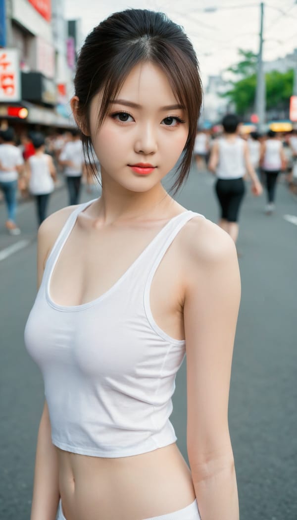 Tags: 21872187, SDXL
{"3": {"inputs": {"seed": 150316305967141, "steps": 32, "cfg": 7.73, "sampler_name": "dpmpp_2m", "scheduler": "karras", "denoise": 1.0, "model": ["27", 0], "positive": ["6", 0], "negative": ["7", 0], "latent_image": ["5", 0]}, "class_type": "KSampler"}, "4": {"inputs": {"ckpt_name": "juggernautXL_v8Rundiffusion.safetensors"}, "class_type": "CheckpointLoaderSimple"}, "5": {"inputs": {"width": 768, "height": 1344, "batch_size": 1}, "class_type": "EmptyLatentImage"}, "6": {"inputs": {"text": "19 year old girl, (japanese:1.12), (ukrainian:0.99), (slim:1.04), (idol:1.13), (detailed face:1.00), (temptress:1.06), (eyelashes:1.08), (seductive facial expression:1.13), (pale skin:1.11), (beautiful eyes:0.96), (sexy lips:1.13), (seductive pose:1.14), (cute:1.10), (double eyelids:1.12), (perky ass:1.12), (exposed ass:1.07), (looking back:0.97), (sexy ass:1.04), (thigh gap:0.98), (white tanktop:1.10), busy street, (portra:1.03), (film:1.00), (candid cinema:1.08), (natural looking skin:1.09), (soft lighting:1.09), (detailed skin:1.06), (RAW:1.05), (textured skin:1.04), (skin fuzz:1.04)", "clip": ["27", 1]}, "class_type": "CLIPTextEncode"}, "7": {"inputs": {"text": "(open mouth:1.08), (distorted:1.10), (low resolution:1.14), (watermark:1.07), (worst quality:1.14), (bad hands:1.09), (twisted:1.08)", "clip": ["27", 1]}, "class_type": "CLIPTextEncode"}, "8": {"inputs": {"samples": ["3", 0], "vae": ["4", 2]}, "class_type": "VAEDecode"}, "25": {"inputs": {"lora_name": "nudify_xl.safetensors", "strength_model": 0.14, "strength_clip": 0.14, "model": ["4", 0], "clip": ["4", 1]}, "class_type": "LoraLoader"}, "26": {"inputs": {"lora_name": "shirtlift_SDXL_v2.safetensors", "strength_model": 0.05, "strength_clip": 0.08, "model": ["25", 0], "clip": ["25", 1]}, "class_type": "LoraLoader"}, "27": {"inputs": {"lora_name": "PerfectEyesXL.safetensors", "strength_model": 0.03, "strength_clip": 0.16, "model": ["26", 0], "clip": ["26", 1]}, "class_type": "LoraLoader"}, "30": {"inputs": {"model_name": "4x_NMKD-Superscale-SP_178000_G.pth"}, "class_type": "UpscaleModelLoader"}, "31": {"inputs": {"upscale_model": ["30", 0], "image": ["8", 0]}, "class_type": "ImageUpscaleWithModel"}, "32": {"inputs": {"upscale_method": "lanczos", "scale_by": 0.5, "image": ["31", 0]}, "class_type": "ImageScaleBy"}, "33": {"inputs": {"pixels": ["32", 0], "vae": ["4", 2]}, "class_type": "VAEEncode"}, "34": {"inputs": {"seed": 150316305967141, "steps": 32, "cfg": 7.73, "sampler_name": "dpmpp_2m", "scheduler": "karras", "denoise": 0.3, "model": ["27", 0], "positive": ["6", 0], "negative": ["7", 0], "latent_image": ["33", 0]}, "class_type": "KSampler"}, "36": {"inputs": {"samples": ["34", 0], "vae": ["4", 2]}, "class_type": "VAEDecode"}, "39": {"inputs": {"filename_prefix": "comfyapi-1706117264178", "images": ["36", 0]}, "class_type": "SaveImage"}}