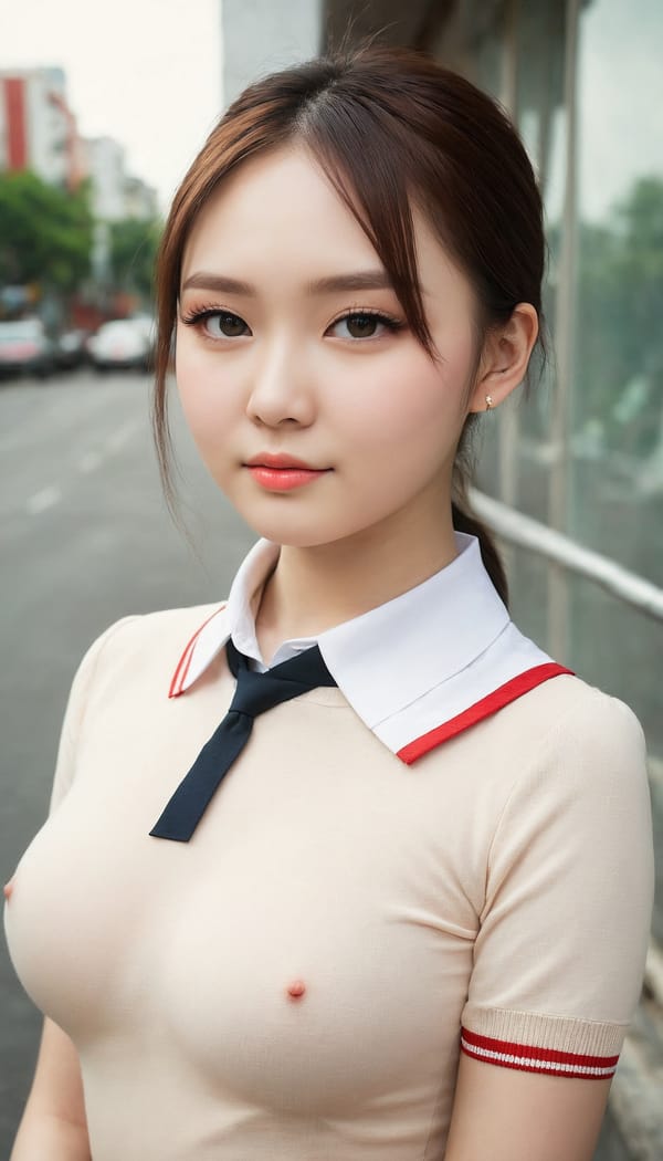 Tags: 21872187, SDXL
{"3": {"inputs": {"seed": 388372693189421, "steps": 64, "cfg": 6.14, "sampler_name": "dpmpp_2m", "scheduler": "karras", "denoise": 1.0, "model": ["27", 0], "positive": ["6", 0], "negative": ["7", 0], "latent_image": ["5", 0]}, "class_type": "KSampler"}, "4": {"inputs": {"ckpt_name": "juggernautXL_v8Rundiffusion.safetensors"}, "class_type": "CheckpointLoaderSimple"}, "5": {"inputs": {"width": 768, "height": 1344, "batch_size": 1}, "class_type": "EmptyLatentImage"}, "6": {"inputs": {"text": "22 year old girl, (russian:1.10), (taiwanese:1.09), (cute:1.02), (idol:1.01), (sexy lips:1.00), (beautiful eyes:1.00), (eyelashes:1.14), (seductive facial expression:1.02), (seductive pose:1.08), (slim:1.06), (pale skin:1.10), (double eyelids:1.02), (blush:1.08), (detailed face:1.06), (in a seductive pose:1.00), (large perky breasts:0.98), (cleavage:0.97), (thigh gap:1.06), (school uniform:1.08), choker, busy street, (skin fuzz:1.07), (detailed skin:1.09), (portra:1.08), (natural looking skin:1.09), (textured skin:1.01), (film:1.01), (RAW:1.09), (soft lighting:1.09), (candid cinema:1.00)", "clip": ["27", 1]}, "class_type": "CLIPTextEncode"}, "7": {"inputs": {"text": "(watermark:1.06), (open mouth:1.09), (distorted:1.06), (twisted:1.09), (worst quality:1.05), (low resolution:1.05), (bad hands:1.12)", "clip": ["27", 1]}, "class_type": "CLIPTextEncode"}, "8": {"inputs": {"samples": ["3", 0], "vae": ["4", 2]}, "class_type": "VAEDecode"}, "25": {"inputs": {"lora_name": "nudify_xl.safetensors", "strength_model": 0.35, "strength_clip": 0.17, "model": ["4", 0], "clip": ["4", 1]}, "class_type": "LoraLoader"}, "26": {"inputs": {"lora_name": "shirtlift_SDXL_v2.safetensors", "strength_model": 0.09, "strength_clip": 0.04, "model": ["25", 0], "clip": ["25", 1]}, "class_type": "LoraLoader"}, "27": {"inputs": {"lora_name": "PerfectEyesXL.safetensors", "strength_model": 0.13, "strength_clip": 0.17, "model": ["26", 0], "clip": ["26", 1]}, "class_type": "LoraLoader"}, "30": {"inputs": {"model_name": "4x_NMKD-Superscale-SP_178000_G.pth"}, "class_type": "UpscaleModelLoader"}, "31": {"inputs": {"upscale_model": ["30", 0], "image": ["8", 0]}, "class_type": "ImageUpscaleWithModel"}, "32": {"inputs": {"upscale_method": "lanczos", "scale_by": 0.5, "image": ["31", 0]}, "class_type": "ImageScaleBy"}, "33": {"inputs": {"pixels": ["32", 0], "vae": ["4", 2]}, "class_type": "VAEEncode"}, "34": {"inputs": {"seed": 388372693189421, "steps": 64, "cfg": 6.14, "sampler_name": "dpmpp_2m", "scheduler": "karras", "denoise": 0.3, "model": ["27", 0], "positive": ["6", 0], "negative": ["7", 0], "latent_image": ["33", 0]}, "class_type": "KSampler"}, "36": {"inputs": {"samples": ["34", 0], "vae": ["4", 2]}, "class_type": "VAEDecode"}, "39": {"inputs": {"filename_prefix": "comfyapi-1707526939847", "images": ["36", 0]}, "class_type": "SaveImage"}}