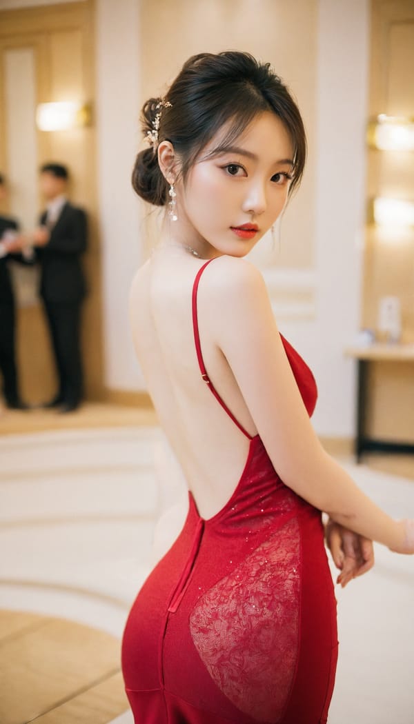 Tags: 21872187, SDXL
{"3": {"inputs": {"seed": 157453043379513, "steps": 64, "cfg": 5.29, "sampler_name": "dpmpp_2m", "scheduler": "karras", "denoise": 1.0, "model": ["27", 0], "positive": ["6", 0], "negative": ["7", 0], "latent_image": ["5", 0]}, "class_type": "KSampler"}, "4": {"inputs": {"ckpt_name": "leosamsHelloworldSDXL_helloworldSDXL32DPO.safetensors"}, "class_type": "CheckpointLoaderSimple"}, "5": {"inputs": {"width": 768, "height": 1344, "batch_size": 1}, "class_type": "EmptyLatentImage"}, "6": {"inputs": {"text": "25 year old girl, (taiwanese:0.98), (japanese:1.07), (seductive pose:1.12), (idol:1.06), (eyelashes:1.14), (sexy lips:0.96), (temptress:0.95), (cute:1.12), (double eyelids:1.11), (beautiful eyes:1.08), (detailed face:1.01), (slim:1.10), (seductive facial expression:0.96), (blush:0.96), (pale skin:1.00), (perky ass:0.97), (exposed ass:1.01), (looking back:1.05), (sexy ass:1.04), (thigh gap:1.03), (wearing a low-cut red dress:1.00) at a ballroom, (film:1.05), (RAW:1.05), (skin fuzz:1.08), (portra:1.07), (textured skin:1.07), (natural looking skin:1.02), (detailed skin:1.08), (candid cinema:1.02), (soft lighting:1.05)", "clip": ["27", 1]}, "class_type": "CLIPTextEncode"}, "7": {"inputs": {"text": "(twisted:1.14), (bad hands:1.09), (watermark:1.10), (low resolution:1.07), (worst quality:1.09), (open mouth:1.05), (distorted:1.13)", "clip": ["27", 1]}, "class_type": "CLIPTextEncode"}, "8": {"inputs": {"samples": ["3", 0], "vae": ["4", 2]}, "class_type": "VAEDecode"}, "25": {"inputs": {"lora_name": "nudify_xl.safetensors", "strength_model": 0.21, "strength_clip": 0.21, "model": ["4", 0], "clip": ["4", 1]}, "class_type": "LoraLoader"}, "26": {"inputs": {"lora_name": "shirtlift_SDXL_v2.safetensors", "strength_model": 0.09, "strength_clip": 0.12, "model": ["25", 0], "clip": ["25", 1]}, "class_type": "LoraLoader"}, "27": {"inputs": {"lora_name": "PerfectEyesXL.safetensors", "strength_model": 0.02, "strength_clip": 0.15, "model": ["26", 0], "clip": ["26", 1]}, "class_type": "LoraLoader"}, "30": {"inputs": {"model_name": "4x_NMKD-Superscale-SP_178000_G.pth"}, "class_type": "UpscaleModelLoader"}, "31": {"inputs": {"upscale_model": ["30", 0], "image": ["8", 0]}, "class_type": "ImageUpscaleWithModel"}, "32": {"inputs": {"upscale_method": "lanczos", "scale_by": 0.5, "image": ["31", 0]}, "class_type": "ImageScaleBy"}, "33": {"inputs": {"pixels": ["32", 0], "vae": ["4", 2]}, "class_type": "VAEEncode"}, "34": {"inputs": {"seed": 157453043379513, "steps": 64, "cfg": 5.29, "sampler_name": "dpmpp_2m", "scheduler": "karras", "denoise": 0.3, "model": ["27", 0], "positive": ["6", 0], "negative": ["7", 0], "latent_image": ["33", 0]}, "class_type": "KSampler"}, "36": {"inputs": {"samples": ["34", 0], "vae": ["4", 2]}, "class_type": "VAEDecode"}, "39": {"inputs": {"filename_prefix": "comfyapi-1707654763738", "images": ["36", 0]}, "class_type": "SaveImage"}}