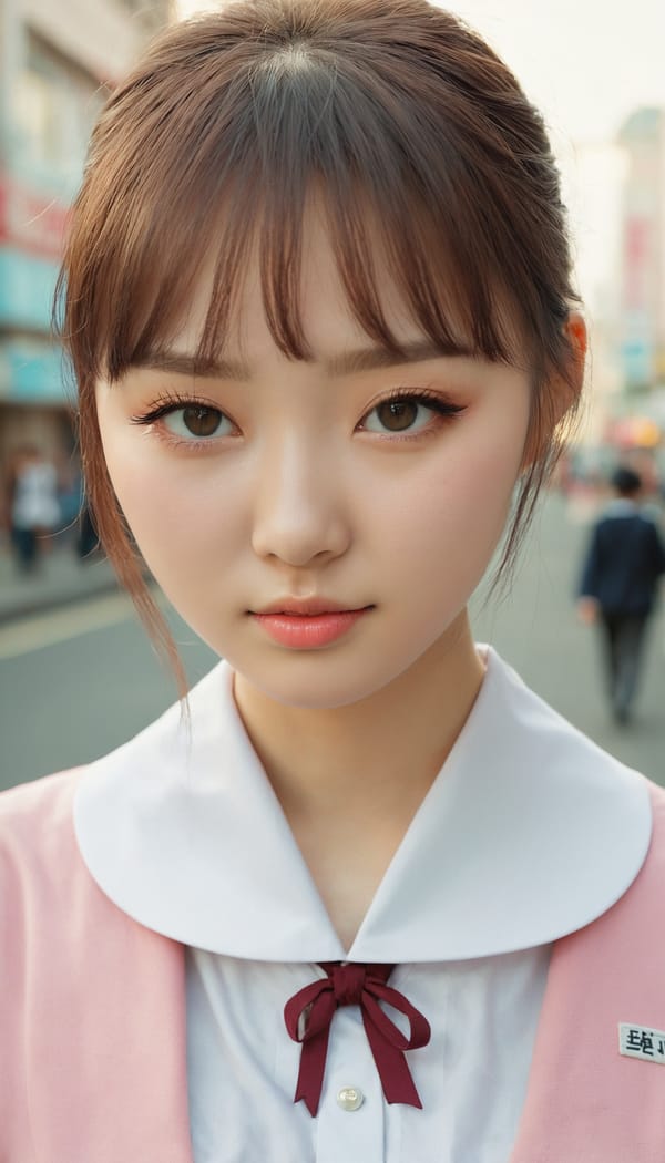 Tags: 21872187, SDXL
{"3": {"inputs": {"seed": 940797119430495, "steps": 32, "cfg": 6.81, "sampler_name": "dpmpp_2m", "scheduler": "karras", "denoise": 1.0, "model": ["27", 0], "positive": ["6", 0], "negative": ["7", 0], "latent_image": ["5", 0]}, "class_type": "KSampler"}, "4": {"inputs": {"ckpt_name": "juggernautxl.safetensors"}, "class_type": "CheckpointLoaderSimple"}, "5": {"inputs": {"width": 768, "height": 1344, "batch_size": 1}, "class_type": "EmptyLatentImage"}, "6": {"inputs": {"text": "24 year old girl, (russian:1.12), (korean:1.10), (eyelashes:0.96), (slim:1.11), (seductive pose:1.11), (seductive facial expression:1.08), (temptress:1.04), (cute:1.13), (beautiful eyes:0.98), (blush:1.02), (detailed face:0.96), (idol:1.04), (pale skin:0.96), (double eyelids:1.00), (in a seductive pose:1.12), (large perky breasts:0.97), (cleavage:1.01), (thigh gap:1.11), (school uniform:1.05), choker, busy street, (candid cinema:1.02), (detailed skin:1.04), (natural looking skin:1.07), (skin fuzz:1.08), (soft lighting:1.01), (RAW:1.03), (textured skin:1.01), (portra:1.04), (film:1.04)", "clip": ["27", 1]}, "class_type": "CLIPTextEncode"}, "7": {"inputs": {"text": "(watermark:1.07), (worst quality:1.12), (low resolution:1.10), (twisted:1.06), (distorted:1.11), (bad hands:1.07), (open mouth:1.13)", "clip": ["27", 1]}, "class_type": "CLIPTextEncode"}, "8": {"inputs": {"samples": ["3", 0], "vae": ["4", 2]}, "class_type": "VAEDecode"}, "25": {"inputs": {"lora_name": "nudify_xl.safetensors", "strength_model": 0.09, "strength_clip": 0.08, "model": ["4", 0], "clip": ["4", 1]}, "class_type": "LoraLoader"}, "26": {"inputs": {"lora_name": "shirtlift_SDXL_v2.safetensors", "strength_model": 0.1, "strength_clip": 0.17, "model": ["25", 0], "clip": ["25", 1]}, "class_type": "LoraLoader"}, "27": {"inputs": {"lora_name": "PerfectEyesXL.safetensors", "strength_model": 0.05, "strength_clip": 0.03, "model": ["26", 0], "clip": ["26", 1]}, "class_type": "LoraLoader"}, "30": {"inputs": {"model_name": "4x_NMKD-Superscale-SP_178000_G.pth"}, "class_type": "UpscaleModelLoader"}, "31": {"inputs": {"upscale_model": ["30", 0], "image": ["8", 0]}, "class_type": "ImageUpscaleWithModel"}, "32": {"inputs": {"upscale_method": "lanczos", "scale_by": 0.5, "image": ["31", 0]}, "class_type": "ImageScaleBy"}, "33": {"inputs": {"pixels": ["32", 0], "vae": ["4", 2]}, "class_type": "VAEEncode"}, "34": {"inputs": {"seed": 940797119430495, "steps": 32, "cfg": 6.81, "sampler_name": "dpmpp_2m", "scheduler": "karras", "denoise": 0.3, "model": ["27", 0], "positive": ["6", 0], "negative": ["7", 0], "latent_image": ["33", 0]}, "class_type": "KSampler"}, "36": {"inputs": {"samples": ["34", 0], "vae": ["4", 2]}, "class_type": "VAEDecode"}, "39": {"inputs": {"filename_prefix": "comfyapi-1716664564055", "images": ["36", 0]}, "class_type": "SaveImage"}}