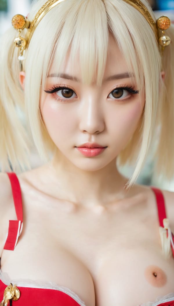 Tags: 21872187, SDXL
{"3": {"inputs": {"seed": 586030317203278, "steps": 32, "cfg": 6.21, "sampler_name": "dpmpp_2m", "scheduler": "karras", "denoise": 1.0, "model": ["27", 0], "positive": ["6", 0], "negative": ["7", 0], "latent_image": ["5", 0]}, "class_type": "KSampler"}, "4": {"inputs": {"ckpt_name": "juggernautxl.safetensors"}, "class_type": "CheckpointLoaderSimple"}, "5": {"inputs": {"width": 768, "height": 1344, "batch_size": 1}, "class_type": "EmptyLatentImage"}, "6": {"inputs": {"text": "24 year old girl, (japanese:1.06), (ukrainian:0.95), (chinese:1.03), (pale skin:1.09), (sexy lips:1.01), (cute:1.10), (beautiful eyes:1.11), (slim:1.09), (double eyelids:1.08), (blush:0.97), (seductive facial expression:0.98), (temptress:1.05), (seductive pose:1.10), (detailed face:1.05), (eyelashes:0.97), (in a seductive pose:0.97), (large perky breasts:1.01), (cleavage:1.02), (thigh gap:1.06), (in a cosplay:1.10) at comiket posing for camera, (natural looking skin:1.05), (skin fuzz:1.05), (portra:1.09), (soft lighting:1.03), (film:1.02), (detailed skin:1.07), (candid cinema:1.01), (RAW:1.05)", "clip": ["27", 1]}, "class_type": "CLIPTextEncode"}, "7": {"inputs": {"text": "(watermark:1.07), (twisted:1.06), (worst quality:1.08), (open mouth:1.12), (distorted:1.13), (bad hands:1.10), (low resolution:1.05)", "clip": ["27", 1]}, "class_type": "CLIPTextEncode"}, "8": {"inputs": {"samples": ["3", 0], "vae": ["4", 2]}, "class_type": "VAEDecode"}, "25": {"inputs": {"lora_name": "nudify_xl.safetensors", "strength_model": 0.16, "strength_clip": 0.02, "model": ["4", 0], "clip": ["4", 1]}, "class_type": "LoraLoader"}, "26": {"inputs": {"lora_name": "shirtlift_SDXL_v2.safetensors", "strength_model": 0.05, "strength_clip": 0.09, "model": ["25", 0], "clip": ["25", 1]}, "class_type": "LoraLoader"}, "27": {"inputs": {"lora_name": "PerfectEyesXL.safetensors", "strength_model": 0.11, "strength_clip": 0.15, "model": ["26", 0], "clip": ["26", 1]}, "class_type": "LoraLoader"}, "30": {"inputs": {"model_name": "4x_NMKD-Superscale-SP_178000_G.pth"}, "class_type": "UpscaleModelLoader"}, "31": {"inputs": {"upscale_model": ["30", 0], "image": ["8", 0]}, "class_type": "ImageUpscaleWithModel"}, "32": {"inputs": {"upscale_method": "lanczos", "scale_by": 0.5, "image": ["31", 0]}, "class_type": "ImageScaleBy"}, "33": {"inputs": {"pixels": ["32", 0], "vae": ["4", 2]}, "class_type": "VAEEncode"}, "34": {"inputs": {"seed": 586030317203278, "steps": 32, "cfg": 6.21, "sampler_name": "dpmpp_2m", "scheduler": "karras", "denoise": 0.3, "model": ["27", 0], "positive": ["6", 0], "negative": ["7", 0], "latent_image": ["33", 0]}, "class_type": "KSampler"}, "36": {"inputs": {"samples": ["34", 0], "vae": ["4", 2]}, "class_type": "VAEDecode"}, "39": {"inputs": {"filename_prefix": "comfyapi-1718314084505", "images": ["36", 0]}, "class_type": "SaveImage"}}