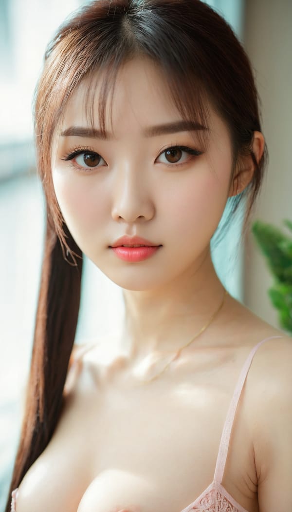 Tags: 21872187, SDXL
{"3": {"inputs": {"seed": 714377449185429, "steps": 64, "cfg": 5.85, "sampler_name": "dpmpp_2m", "scheduler": "karras", "denoise": 1.0, "model": ["27", 0], "positive": ["6", 0], "negative": ["7", 0], "latent_image": ["5", 0]}, "class_type": "KSampler"}, "4": {"inputs": {"ckpt_name": "juggernautxl.safetensors"}, "class_type": "CheckpointLoaderSimple"}, "5": {"inputs": {"width": 768, "height": 1344, "batch_size": 1}, "class_type": "EmptyLatentImage"}, "6": {"inputs": {"text": "24 year old girl, (chinese:1.03), (irish:1.13), (cute:0.97), (detailed face:1.11), (seductive pose:1.06), (blush:1.12), (beautiful eyes:1.12), (seductive facial expression:1.04), (idol:1.09), (eyelashes:1.08), (double eyelids:1.01), (temptress:1.04), (pale skin:1.14), (sexy lips:0.97), (in a seductive pose:1.12), (large perky breasts:1.00), (cleavage:1.06), (thigh gap:1.05), (an office lady:1.03), (textured skin:1.05), (RAW:1.04), (film:1.00), (detailed skin:1.04), (natural looking skin:1.06), (soft lighting:1.05), (portra:1.02), (candid cinema:1.09)", "clip": ["27", 1]}, "class_type": "CLIPTextEncode"}, "7": {"inputs": {"text": "(twisted:1.12), (watermark:1.06), (distorted:1.10), (bad hands:1.07), (worst quality:1.09), (open mouth:1.08), (low resolution:1.08)", "clip": ["27", 1]}, "class_type": "CLIPTextEncode"}, "8": {"inputs": {"samples": ["3", 0], "vae": ["4", 2]}, "class_type": "VAEDecode"}, "25": {"inputs": {"lora_name": "nudify_xl.safetensors", "strength_model": 0.23, "strength_clip": 0.29, "model": ["4", 0], "clip": ["4", 1]}, "class_type": "LoraLoader"}, "26": {"inputs": {"lora_name": "shirtlift_SDXL_v2.safetensors", "strength_model": 0.03, "strength_clip": 0.04, "model": ["25", 0], "clip": ["25", 1]}, "class_type": "LoraLoader"}, "27": {"inputs": {"lora_name": "PerfectEyesXL.safetensors", "strength_model": 0.17, "strength_clip": 0.1, "model": ["26", 0], "clip": ["26", 1]}, "class_type": "LoraLoader"}, "30": {"inputs": {"model_name": "4x_NMKD-Superscale-SP_178000_G.pth"}, "class_type": "UpscaleModelLoader"}, "31": {"inputs": {"upscale_model": ["30", 0], "image": ["8", 0]}, "class_type": "ImageUpscaleWithModel"}, "32": {"inputs": {"upscale_method": "lanczos", "scale_by": 0.5, "image": ["31", 0]}, "class_type": "ImageScaleBy"}, "33": {"inputs": {"pixels": ["32", 0], "vae": ["4", 2]}, "class_type": "VAEEncode"}, "34": {"inputs": {"seed": 714377449185429, "steps": 64, "cfg": 5.85, "sampler_name": "dpmpp_2m", "scheduler": "karras", "denoise": 0.3, "model": ["27", 0], "positive": ["6", 0], "negative": ["7", 0], "latent_image": ["33", 0]}, "class_type": "KSampler"}, "36": {"inputs": {"samples": ["34", 0], "vae": ["4", 2]}, "class_type": "VAEDecode"}, "39": {"inputs": {"filename_prefix": "comfyapi-1716076994916", "images": ["36", 0]}, "class_type": "SaveImage"}}