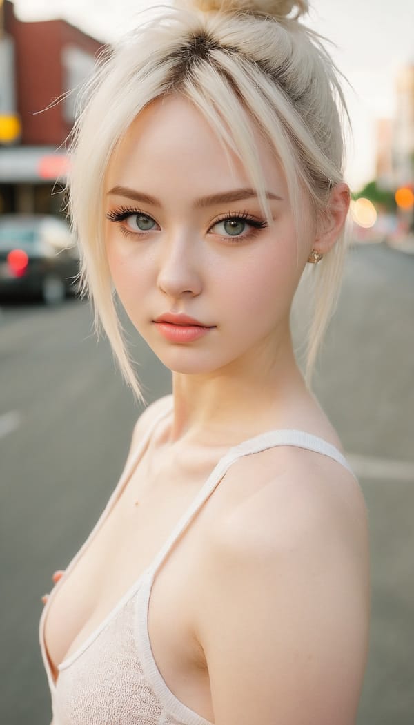 Tags: 21872187, SDXL
{"3": {"inputs": {"seed": 142949013811947, "steps": 32, "cfg": 5.83, "sampler_name": "dpmpp_2m", "scheduler": "karras", "denoise": 1.0, "model": ["27", 0], "positive": ["6", 0], "negative": ["7", 0], "latent_image": ["5", 0]}, "class_type": "KSampler"}, "4": {"inputs": {"ckpt_name": "juggernautxl.safetensors"}, "class_type": "CheckpointLoaderSimple"}, "5": {"inputs": {"width": 768, "height": 1344, "batch_size": 1}, "class_type": "EmptyLatentImage"}, "6": {"inputs": {"text": "22 year old girl, (pale skin:0.95), (cute:1.08), (detailed face:1.01), (sexy lips:0.97), (temptress:1.06), (idol:1.11), (seductive pose:0.96), (eyelashes:1.10), (slim:1.11), (beautiful eyes:1.09), (blush:1.04), (double eyelids:1.08), (perky ass:1.01), (exposed ass:1.03), (looking back:1.14), (sexy ass:0.95), (thigh gap:1.04), (white tanktop:0.96), busy street, (skin fuzz:1.09), (detailed skin:1.05), (portra:1.06), (RAW:1.06), (textured skin:1.02), (natural looking skin:1.00), (soft lighting:1.03), (candid cinema:1.02), (film:1.03)", "clip": ["27", 1]}, "class_type": "CLIPTextEncode"}, "7": {"inputs": {"text": "(worst quality:1.08), (twisted:1.13), (low resolution:1.05), (open mouth:1.06), (watermark:1.09), (distorted:1.13), (bad hands:1.12)", "clip": ["27", 1]}, "class_type": "CLIPTextEncode"}, "8": {"inputs": {"samples": ["3", 0], "vae": ["4", 2]}, "class_type": "VAEDecode"}, "25": {"inputs": {"lora_name": "nudify_xl.safetensors", "strength_model": 0.18, "strength_clip": 0.23, "model": ["4", 0], "clip": ["4", 1]}, "class_type": "LoraLoader"}, "26": {"inputs": {"lora_name": "shirtlift_SDXL_v2.safetensors", "strength_model": 0.02, "strength_clip": 0.09, "model": ["25", 0], "clip": ["25", 1]}, "class_type": "LoraLoader"}, "27": {"inputs": {"lora_name": "PerfectEyesXL.safetensors", "strength_model": 0.17, "strength_clip": 0.09, "model": ["26", 0], "clip": ["26", 1]}, "class_type": "LoraLoader"}, "30": {"inputs": {"model_name": "4x_NMKD-Superscale-SP_178000_G.pth"}, "class_type": "UpscaleModelLoader"}, "31": {"inputs": {"upscale_model": ["30", 0], "image": ["8", 0]}, "class_type": "ImageUpscaleWithModel"}, "32": {"inputs": {"upscale_method": "lanczos", "scale_by": 0.5, "image": ["31", 0]}, "class_type": "ImageScaleBy"}, "33": {"inputs": {"pixels": ["32", 0], "vae": ["4", 2]}, "class_type": "VAEEncode"}, "34": {"inputs": {"seed": 142949013811947, "steps": 32, "cfg": 5.83, "sampler_name": "dpmpp_2m", "scheduler": "karras", "denoise": 0.3, "model": ["27", 0], "positive": ["6", 0], "negative": ["7", 0], "latent_image": ["33", 0]}, "class_type": "KSampler"}, "36": {"inputs": {"samples": ["34", 0], "vae": ["4", 2]}, "class_type": "VAEDecode"}, "39": {"inputs": {"filename_prefix": "comfyapi-1714143723766", "images": ["36", 0]}, "class_type": "SaveImage"}}