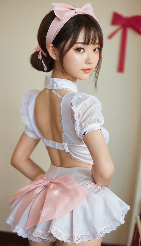 Tags: 21872187, SDXL
{"3": {"inputs": {"seed": 427470344175741, "steps": 64, "cfg": 6.72, "sampler_name": "dpmpp_2m", "scheduler": "karras", "denoise": 1.0, "model": ["27", 0], "positive": ["6", 0], "negative": ["7", 0], "latent_image": ["5", 0]}, "class_type": "KSampler"}, "4": {"inputs": {"ckpt_name": "juggernautxl.safetensors"}, "class_type": "CheckpointLoaderSimple"}, "5": {"inputs": {"width": 768, "height": 1344, "batch_size": 1}, "class_type": "EmptyLatentImage"}, "6": {"inputs": {"text": "23 year old girl, (russian:0.97), (japanese:1.00), (detailed face:1.09), (cute:0.99), (seductive pose:1.11), (slim:1.14), (seductive facial expression:1.01), (eyelashes:1.01), (idol:1.08), (sexy lips:1.08), (temptress:1.07), (double eyelids:1.12), (beautiful eyes:1.10), (blush:1.03), (perky ass:1.07), (exposed ass:1.01), (looking back:0.98), (sexy ass:1.08), (thigh gap:1.07), in a (skimpy maid costume:1.06) working at a maid cafe, choker, bowtie, headband, pleated skirt, (candid cinema:1.02), (skin fuzz:1.08), (RAW:1.03), (natural looking skin:1.09), (soft lighting:1.07), (detailed skin:1.00), (portra:1.09), (textured skin:1.09), (film:1.02)", "clip": ["27", 1]}, "class_type": "CLIPTextEncode"}, "7": {"inputs": {"text": "(worst quality:1.07), (bad hands:1.13), (distorted:1.09), (open mouth:1.11), (twisted:1.10), (low resolution:1.14), (watermark:1.07)", "clip": ["27", 1]}, "class_type": "CLIPTextEncode"}, "8": {"inputs": {"samples": ["3", 0], "vae": ["4", 2]}, "class_type": "VAEDecode"}, "25": {"inputs": {"lora_name": "nudify_xl.safetensors", "strength_model": 0.11, "strength_clip": 0.12, "model": ["4", 0], "clip": ["4", 1]}, "class_type": "LoraLoader"}, "26": {"inputs": {"lora_name": "shirtlift_SDXL_v2.safetensors", "strength_model": 0.03, "strength_clip": 0.16, "model": ["25", 0], "clip": ["25", 1]}, "class_type": "LoraLoader"}, "27": {"inputs": {"lora_name": "PerfectEyesXL.safetensors", "strength_model": 0.16, "strength_clip": 0.06, "model": ["26", 0], "clip": ["26", 1]}, "class_type": "LoraLoader"}, "30": {"inputs": {"model_name": "4x_NMKD-Superscale-SP_178000_G.pth"}, "class_type": "UpscaleModelLoader"}, "31": {"inputs": {"upscale_model": ["30", 0], "image": ["8", 0]}, "class_type": "ImageUpscaleWithModel"}, "32": {"inputs": {"upscale_method": "lanczos", "scale_by": 0.5, "image": ["31", 0]}, "class_type": "ImageScaleBy"}, "33": {"inputs": {"pixels": ["32", 0], "vae": ["4", 2]}, "class_type": "VAEEncode"}, "34": {"inputs": {"seed": 427470344175741, "steps": 64, "cfg": 6.72, "sampler_name": "dpmpp_2m", "scheduler": "karras", "denoise": 0.3, "model": ["27", 0], "positive": ["6", 0], "negative": ["7", 0], "latent_image": ["33", 0]}, "class_type": "KSampler"}, "36": {"inputs": {"samples": ["34", 0], "vae": ["4", 2]}, "class_type": "VAEDecode"}, "39": {"inputs": {"filename_prefix": "comfyapi-1726734328429", "images": ["36", 0]}, "class_type": "SaveImage"}}