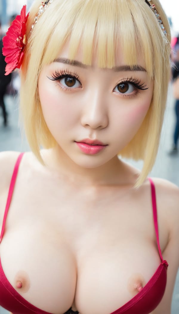 Tags: 21872187, SDXL
{"3": {"inputs": {"seed": 600821674395962, "steps": 64, "cfg": 5.79, "sampler_name": "dpmpp_2m", "scheduler": "karras", "denoise": 1.0, "model": ["27", 0], "positive": ["6", 0], "negative": ["7", 0], "latent_image": ["5", 0]}, "class_type": "KSampler"}, "4": {"inputs": {"ckpt_name": "juggernautxl.safetensors"}, "class_type": "CheckpointLoaderSimple"}, "5": {"inputs": {"width": 768, "height": 1344, "batch_size": 1}, "class_type": "EmptyLatentImage"}, "6": {"inputs": {"text": "21 year old girl, (chinese:0.98), (japanese:1.10), (russian:1.06), (detailed face:1.02), (eyelashes:1.13), (slim:1.13), (seductive facial expression:0.95), (pale skin:1.03), (cute:0.97), (blush:1.07), (temptress:0.95), (beautiful eyes:0.97), (double eyelids:0.98), (sexy lips:1.02), (idol:1.13), (in a seductive pose:1.03), (large perky breasts:1.00), (cleavage:1.04), (thigh gap:0.97), (in a cosplay:0.95) at comiket posing for camera, (film:1.05), (natural looking skin:1.02), (candid cinema:1.09), (portra:1.06), (RAW:1.03), (soft lighting:1.03), (detailed skin:1.01), (skin fuzz:1.01), (textured skin:1.04)", "clip": ["27", 1]}, "class_type": "CLIPTextEncode"}, "7": {"inputs": {"text": "(distorted:1.12), (bad hands:1.08), (twisted:1.05), (low resolution:1.12), (watermark:1.06), (open mouth:1.08), (worst quality:1.07)", "clip": ["27", 1]}, "class_type": "CLIPTextEncode"}, "8": {"inputs": {"samples": ["3", 0], "vae": ["4", 2]}, "class_type": "VAEDecode"}, "25": {"inputs": {"lora_name": "nudify_xl.safetensors", "strength_model": 0.39, "strength_clip": 0.24, "model": ["4", 0], "clip": ["4", 1]}, "class_type": "LoraLoader"}, "26": {"inputs": {"lora_name": "shirtlift_SDXL_v2.safetensors", "strength_model": 0.17, "strength_clip": 0.14, "model": ["25", 0], "clip": ["25", 1]}, "class_type": "LoraLoader"}, "27": {"inputs": {"lora_name": "PerfectEyesXL.safetensors", "strength_model": 0.0, "strength_clip": 0.18, "model": ["26", 0], "clip": ["26", 1]}, "class_type": "LoraLoader"}, "30": {"inputs": {"model_name": "4x_NMKD-Superscale-SP_178000_G.pth"}, "class_type": "UpscaleModelLoader"}, "31": {"inputs": {"upscale_model": ["30", 0], "image": ["8", 0]}, "class_type": "ImageUpscaleWithModel"}, "32": {"inputs": {"upscale_method": "lanczos", "scale_by": 0.5, "image": ["31", 0]}, "class_type": "ImageScaleBy"}, "33": {"inputs": {"pixels": ["32", 0], "vae": ["4", 2]}, "class_type": "VAEEncode"}, "34": {"inputs": {"seed": 600821674395962, "steps": 64, "cfg": 5.79, "sampler_name": "dpmpp_2m", "scheduler": "karras", "denoise": 0.3, "model": ["27", 0], "positive": ["6", 0], "negative": ["7", 0], "latent_image": ["33", 0]}, "class_type": "KSampler"}, "36": {"inputs": {"samples": ["34", 0], "vae": ["4", 2]}, "class_type": "VAEDecode"}, "39": {"inputs": {"filename_prefix": "comfyapi-1733952476094", "images": ["36", 0]}, "class_type": "SaveImage"}}