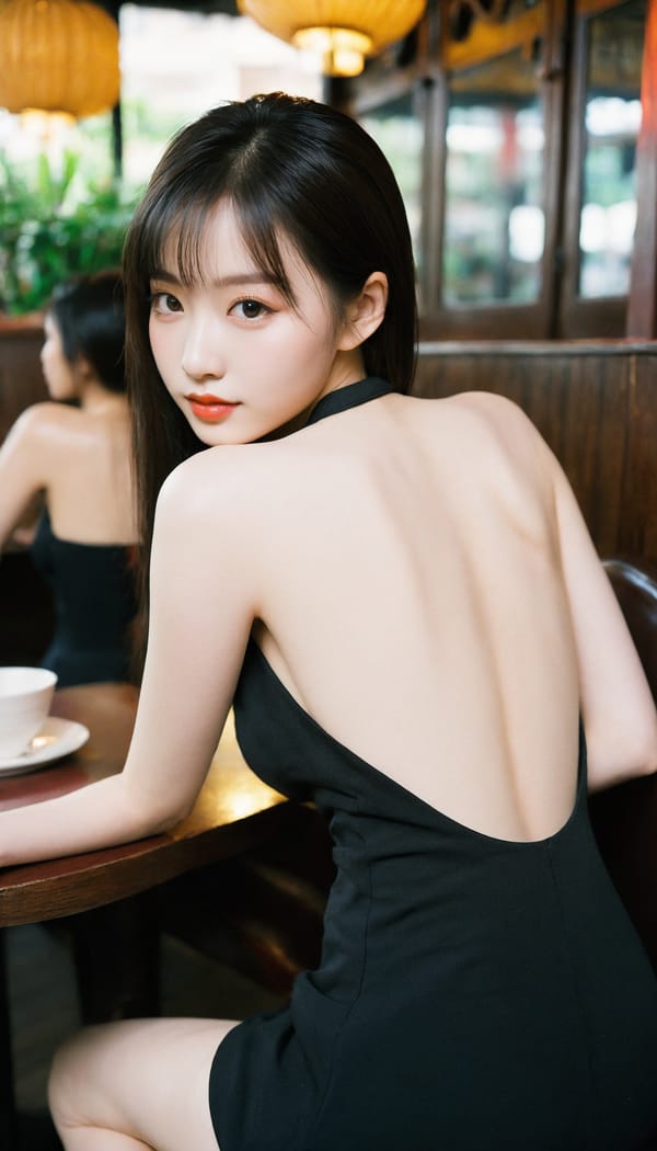 Tags: 21872187, SDXL
{"3": {"inputs": {"seed": 800656930981415, "steps": 32, "cfg": 7.15, "sampler_name": "dpmpp_2m", "scheduler": "karras", "denoise": 1.0, "model": ["27", 0], "positive": ["6", 0], "negative": ["7", 0], "latent_image": ["5", 0]}, "class_type": "KSampler"}, "4": {"inputs": {"ckpt_name": "helloworldxl.safetensors"}, "class_type": "CheckpointLoaderSimple"}, "5": {"inputs": {"width": 768, "height": 1344, "batch_size": 1}, "class_type": "EmptyLatentImage"}, "6": {"inputs": {"text": "18 year old girl, (chinese:1.07), (taiwanese:0.98), (eyelashes:1.03), (slim:1.01), (idol:1.13), (sexy lips:1.11), (blush:1.13), (beautiful eyes:1.04), (cute:0.96), (temptress:0.96), (detailed face:1.12), (seductive facial expression:1.03), (double eyelids:1.04), (seductive pose:1.13), (pale skin:1.11), (on all fours:1.13), (spreading ass cheeks:0.96), (from behind:1.14), (backboob:1.00), (wearing a little black dress:1.10) at a fine dining restaurant, (candid cinema:1.07), (film:1.02), (natural looking skin:1.02), (detailed skin:1.09), (RAW:1.04), (textured skin:1.00), (soft lighting:1.05), (portra:1.04), (skin fuzz:1.02)", "clip": ["27", 1]}, "class_type": "CLIPTextEncode"}, "7": {"inputs": {"text": "(bad hands:1.09), (open mouth:1.14), (worst quality:1.13), (twisted:1.14), (distorted:1.10), (low resolution:1.06), (watermark:1.07)", "clip": ["27", 1]}, "class_type": "CLIPTextEncode"}, "8": {"inputs": {"samples": ["3", 0], "vae": ["4", 2]}, "class_type": "VAEDecode"}, "25": {"inputs": {"lora_name": "nudify_xl.safetensors", "strength_model": 0.02, "strength_clip": 0.3, "model": ["4", 0], "clip": ["4", 1]}, "class_type": "LoraLoader"}, "26": {"inputs": {"lora_name": "shirtlift_SDXL_v2.safetensors", "strength_model": 0.13, "strength_clip": 0.04, "model": ["25", 0], "clip": ["25", 1]}, "class_type": "LoraLoader"}, "27": {"inputs": {"lora_name": "PerfectEyesXL.safetensors", "strength_model": 0.04, "strength_clip": 0.15, "model": ["26", 0], "clip": ["26", 1]}, "class_type": "LoraLoader"}, "30": {"inputs": {"model_name": "4x_NMKD-Superscale-SP_178000_G.pth"}, "class_type": "UpscaleModelLoader"}, "31": {"inputs": {"upscale_model": ["30", 0], "image": ["8", 0]}, "class_type": "ImageUpscaleWithModel"}, "32": {"inputs": {"upscale_method": "lanczos", "scale_by": 0.5, "image": ["31", 0]}, "class_type": "ImageScaleBy"}, "33": {"inputs": {"pixels": ["32", 0], "vae": ["4", 2]}, "class_type": "VAEEncode"}, "34": {"inputs": {"seed": 800656930981415, "steps": 32, "cfg": 7.15, "sampler_name": "dpmpp_2m", "scheduler": "karras", "denoise": 0.3, "model": ["27", 0], "positive": ["6", 0], "negative": ["7", 0], "latent_image": ["33", 0]}, "class_type": "KSampler"}, "36": {"inputs": {"samples": ["34", 0], "vae": ["4", 2]}, "class_type": "VAEDecode"}, "39": {"inputs": {"filename_prefix": "comfyapi-1732649781309", "images": ["36", 0]}, "class_type": "SaveImage"}}