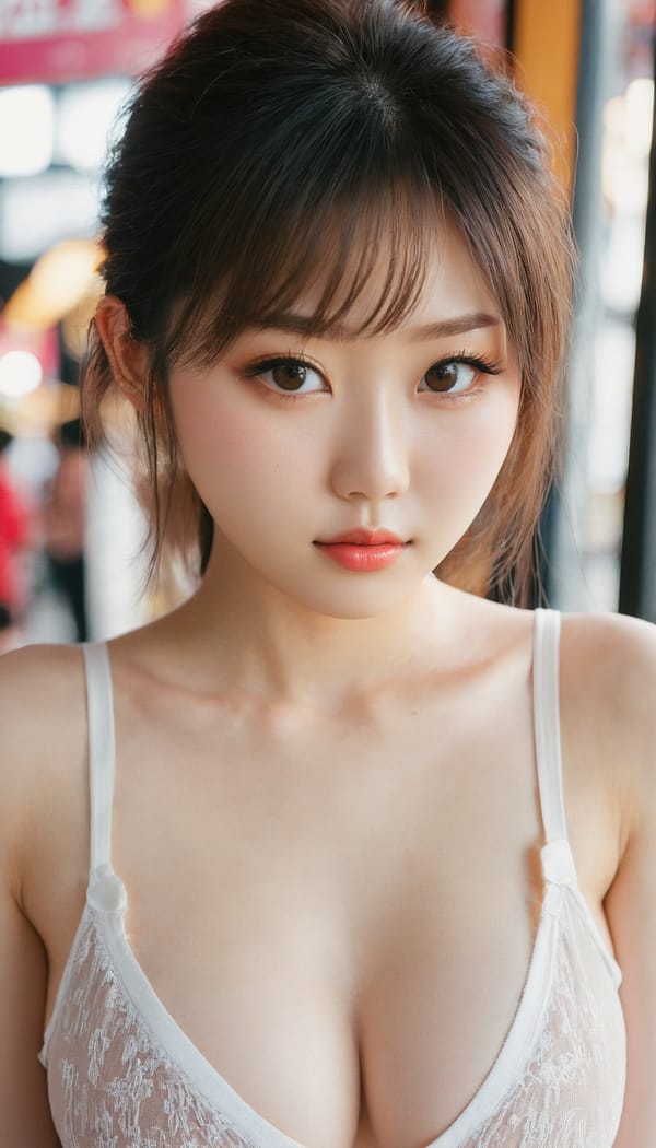 Tags: 21872187, SDXL
{"3": {"inputs": {"seed": 922853039040089, "steps": 32, "cfg": 5.51, "sampler_name": "dpmpp_2m", "scheduler": "karras", "denoise": 1.0, "model": ["27", 0], "positive": ["6", 0], "negative": ["7", 0], "latent_image": ["5", 0]}, "class_type": "KSampler"}, "4": {"inputs": {"ckpt_name": "juggernautxl.safetensors"}, "class_type": "CheckpointLoaderSimple"}, "5": {"inputs": {"width": 768, "height": 1344, "batch_size": 1}, "class_type": "EmptyLatentImage"}, "6": {"inputs": {"text": "18 year old girl, (japanese:1.11), (korean:1.04), (eyelashes:1.06), (sexy lips:1.11), (seductive pose:1.05), (pale skin:1.13), (slim:1.02), (cute:1.12), (idol:0.98), (double eyelids:1.12), (blush:1.03), (temptress:1.13), (detailed face:1.13), (beautiful eyes:1.01), (seductive facial expression:0.97), (in a seductive pose:0.96), (large perky breasts:1.04), (cleavage:1.05), (thigh gap:1.07), (white tanktop:0.99), busy street, (candid cinema:1.03), (RAW:1.01), (textured skin:1.07), (film:1.07), (portra:1.07), (skin fuzz:1.01), (natural looking skin:1.06), (detailed skin:1.09), (soft lighting:1.02)", "clip": ["27", 1]}, "class_type": "CLIPTextEncode"}, "7": {"inputs": {"text": "(distorted:1.10), (watermark:1.12), (worst quality:1.12), (low resolution:1.09), (bad hands:1.11), (open mouth:1.07), (twisted:1.12)", "clip": ["27", 1]}, "class_type": "CLIPTextEncode"}, "8": {"inputs": {"samples": ["3", 0], "vae": ["4", 2]}, "class_type": "VAEDecode"}, "25": {"inputs": {"lora_name": "nudify_xl.safetensors", "strength_model": 0.22, "strength_clip": 0.17, "model": ["4", 0], "clip": ["4", 1]}, "class_type": "LoraLoader"}, "26": {"inputs": {"lora_name": "shirtlift_SDXL_v2.safetensors", "strength_model": 0.1, "strength_clip": 0.03, "model": ["25", 0], "clip": ["25", 1]}, "class_type": "LoraLoader"}, "27": {"inputs": {"lora_name": "PerfectEyesXL.safetensors", "strength_model": 0.12, "strength_clip": 0.01, "model": ["26", 0], "clip": ["26", 1]}, "class_type": "LoraLoader"}, "30": {"inputs": {"model_name": "4x_NMKD-Superscale-SP_178000_G.pth"}, "class_type": "UpscaleModelLoader"}, "31": {"inputs": {"upscale_model": ["30", 0], "image": ["8", 0]}, "class_type": "ImageUpscaleWithModel"}, "32": {"inputs": {"upscale_method": "lanczos", "scale_by": 0.5, "image": ["31", 0]}, "class_type": "ImageScaleBy"}, "33": {"inputs": {"pixels": ["32", 0], "vae": ["4", 2]}, "class_type": "VAEEncode"}, "34": {"inputs": {"seed": 922853039040089, "steps": 32, "cfg": 5.51, "sampler_name": "dpmpp_2m", "scheduler": "karras", "denoise": 0.3, "model": ["27", 0], "positive": ["6", 0], "negative": ["7", 0], "latent_image": ["33", 0]}, "class_type": "KSampler"}, "36": {"inputs": {"samples": ["34", 0], "vae": ["4", 2]}, "class_type": "VAEDecode"}, "39": {"inputs": {"filename_prefix": "comfyapi-1718795409105", "images": ["36", 0]}, "class_type": "SaveImage"}}