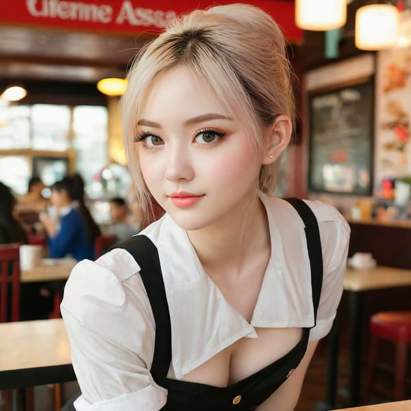 Tags: 21872187, SDXL
{"3": {"inputs": {"seed": 539253461595632, "steps": 64, "cfg": 5.8, "sampler_name": "dpmpp_2m", "scheduler": "karras", "denoise": 1.0, "model": ["27", 0], "positive": ["6", 0], "negative": ["7", 0], "latent_image": ["5", 0]}, "class_type": "KSampler"}, "4": {"inputs": {"ckpt_name": "juggernautxl.safetensors"}, "class_type": "CheckpointLoaderSimple"}, "5": {"inputs": {"width": 1024, "height": 1024, "batch_size": 1}, "class_type": "EmptyLatentImage"}, "6": {"inputs": {"text": "21 year old girl, (slim:0.95), (blush:1.10), (double eyelids:1.10), (temptress:1.02), (detailed face:1.06), (seductive pose:1.07), (cute:1.06), (pale skin:1.12), (beautiful eyes:1.06), (sexy lips:1.11), (eyelashes:1.14), (idol:1.12), (seductive facial expression:1.10), (perky ass:1.01), (exposed ass:0.98), (looking back:1.06), (sexy ass:1.12), (thigh gap:1.04), (a waitress in uniform:1.10) working at a restaurant, (natural looking skin:1.06), (skin fuzz:1.06), (detailed skin:1.01), (portra:1.09), (RAW:1.03), (textured skin:1.02), (candid cinema:1.05), (soft lighting:1.06), (film:1.07)", "clip": ["27", 1]}, "class_type": "CLIPTextEncode"}, "7": {"inputs": {"text": "(worst quality:1.11), (watermark:1.14), (bad hands:1.14), (open mouth:1.13), (distorted:1.14), (twisted:1.08), (low resolution:1.13)", "clip": ["27", 1]}, "class_type": "CLIPTextEncode"}, "8": {"inputs": {"samples": ["3", 0], "vae": ["4", 2]}, "class_type": "VAEDecode"}, "25": {"inputs": {"lora_name": "nudify_xl.safetensors", "strength_model": 0.09, "strength_clip": 0.31, "model": ["4", 0], "clip": ["4", 1]}, "class_type": "LoraLoader"}, "26": {"inputs": {"lora_name": "shirtlift_SDXL_v2.safetensors", "strength_model": 0.14, "strength_clip": 0.13, "model": ["25", 0], "clip": ["25", 1]}, "class_type": "LoraLoader"}, "27": {"inputs": {"lora_name": "PerfectEyesXL.safetensors", "strength_model": 0.15, "strength_clip": 0.07, "model": ["26", 0], "clip": ["26", 1]}, "class_type": "LoraLoader"}, "30": {"inputs": {"model_name": "4x_NMKD-Superscale-SP_178000_G.pth"}, "class_type": "UpscaleModelLoader"}, "31": {"inputs": {"upscale_model": ["30", 0], "image": ["8", 0]}, "class_type": "ImageUpscaleWithModel"}, "32": {"inputs": {"upscale_method": "lanczos", "scale_by": 0.5, "image": ["31", 0]}, "class_type": "ImageScaleBy"}, "33": {"inputs": {"pixels": ["32", 0], "vae": ["4", 2]}, "class_type": "VAEEncode"}, "34": {"inputs": {"seed": 539253461595632, "steps": 64, "cfg": 5.8, "sampler_name": "dpmpp_2m", "scheduler": "karras", "denoise": 0.3, "model": ["27", 0], "positive": ["6", 0], "negative": ["7", 0], "latent_image": ["33", 0]}, "class_type": "KSampler"}, "36": {"inputs": {"samples": ["34", 0], "vae": ["4", 2]}, "class_type": "VAEDecode"}, "39": {"inputs": {"filename_prefix": "comfyapi-1734581634562", "images": ["36", 0]}, "class_type": "SaveImage"}}