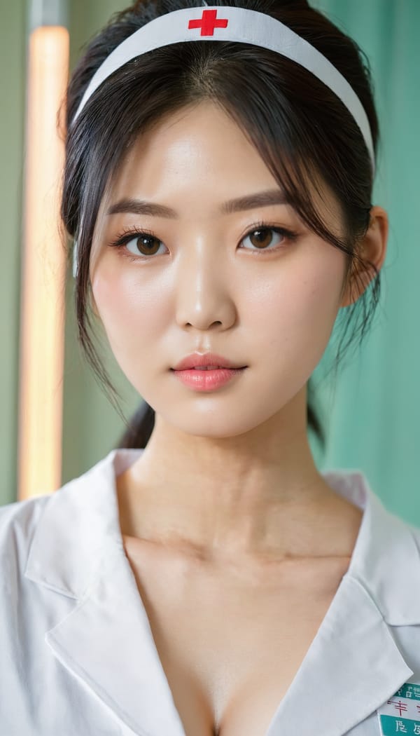 Tags: 21872187, SDXL
{"3": {"inputs": {"seed": 585917061967248, "steps": 64, "cfg": 6.68, "sampler_name": "dpmpp_2m", "scheduler": "karras", "denoise": 1.0, "model": ["27", 0], "positive": ["6", 0], "negative": ["7", 0], "latent_image": ["5", 0]}, "class_type": "KSampler"}, "4": {"inputs": {"ckpt_name": "juggernautxl.safetensors"}, "class_type": "CheckpointLoaderSimple"}, "5": {"inputs": {"width": 768, "height": 1344, "batch_size": 1}, "class_type": "EmptyLatentImage"}, "6": {"inputs": {"text": "27 year old girl, (taiwanese:1.09), (japanese:1.13), (sexy lips:0.98), (blush:0.96), (cute:1.01), (detailed face:1.03), (seductive facial expression:1.10), (slim:1.05), (idol:1.12), (pale skin:1.01), (seductive pose:1.01), (beautiful eyes:1.14), (temptress:1.04), (double eyelids:0.99), (in a seductive pose:0.97), (large perky breasts:1.02), (cleavage:0.98), (thigh gap:0.95), (nurse in uniform:1.12) working in a hospital ward, (natural looking skin:1.07), (detailed skin:1.04), (textured skin:1.00), (soft lighting:1.02), (skin fuzz:1.00), (portra:1.07), (film:1.03), (candid cinema:1.06), (RAW:1.01)", "clip": ["27", 1]}, "class_type": "CLIPTextEncode"}, "7": {"inputs": {"text": "(open mouth:1.10), (twisted:1.07), (watermark:1.05), (distorted:1.09), (low resolution:1.06), (bad hands:1.05), (worst quality:1.05)", "clip": ["27", 1]}, "class_type": "CLIPTextEncode"}, "8": {"inputs": {"samples": ["3", 0], "vae": ["4", 2]}, "class_type": "VAEDecode"}, "25": {"inputs": {"lora_name": "nudify_xl.safetensors", "strength_model": 0.1, "strength_clip": 0.13, "model": ["4", 0], "clip": ["4", 1]}, "class_type": "LoraLoader"}, "26": {"inputs": {"lora_name": "shirtlift_SDXL_v2.safetensors", "strength_model": 0.16, "strength_clip": 0.11, "model": ["25", 0], "clip": ["25", 1]}, "class_type": "LoraLoader"}, "27": {"inputs": {"lora_name": "PerfectEyesXL.safetensors", "strength_model": 0.16, "strength_clip": 0.01, "model": ["26", 0], "clip": ["26", 1]}, "class_type": "LoraLoader"}, "30": {"inputs": {"model_name": "4x_NMKD-Superscale-SP_178000_G.pth"}, "class_type": "UpscaleModelLoader"}, "31": {"inputs": {"upscale_model": ["30", 0], "image": ["8", 0]}, "class_type": "ImageUpscaleWithModel"}, "32": {"inputs": {"upscale_method": "lanczos", "scale_by": 0.5, "image": ["31", 0]}, "class_type": "ImageScaleBy"}, "33": {"inputs": {"pixels": ["32", 0], "vae": ["4", 2]}, "class_type": "VAEEncode"}, "34": {"inputs": {"seed": 585917061967248, "steps": 64, "cfg": 6.68, "sampler_name": "dpmpp_2m", "scheduler": "karras", "denoise": 0.3, "model": ["27", 0], "positive": ["6", 0], "negative": ["7", 0], "latent_image": ["33", 0]}, "class_type": "KSampler"}, "36": {"inputs": {"samples": ["34", 0], "vae": ["4", 2]}, "class_type": "VAEDecode"}, "39": {"inputs": {"filename_prefix": "comfyapi-1733987283819", "images": ["36", 0]}, "class_type": "SaveImage"}}