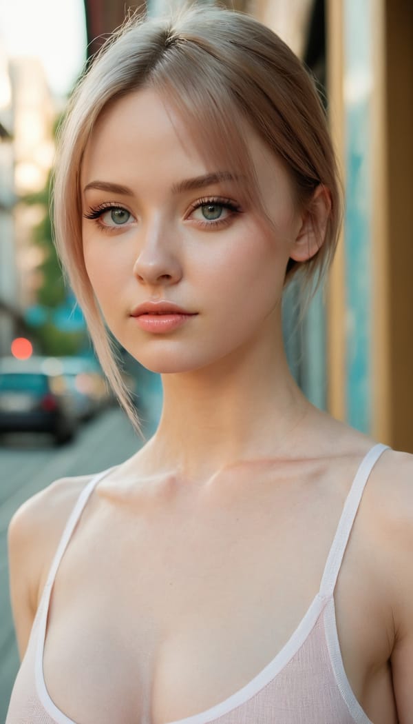 Tags: 21872187, SDXL
{"3": {"inputs": {"seed": 231033453843083, "steps": 64, "cfg": 6.56, "sampler_name": "dpmpp_2m", "scheduler": "karras", "denoise": 1.0, "model": ["27", 0], "positive": ["6", 0], "negative": ["7", 0], "latent_image": ["5", 0]}, "class_type": "KSampler"}, "4": {"inputs": {"ckpt_name": "juggernautxl.safetensors"}, "class_type": "CheckpointLoaderSimple"}, "5": {"inputs": {"width": 768, "height": 1344, "batch_size": 1}, "class_type": "EmptyLatentImage"}, "6": {"inputs": {"text": "28 year old girl, (ukrainian:1.07), (seductive pose:1.06), (slim:1.04), (detailed face:0.95), (sexy lips:1.00), (blush:1.12), (double eyelids:0.95), (beautiful eyes:1.07), (cute:1.03), (pale skin:1.10), (idol:0.98), (eyelashes:1.05), (temptress:0.97), (seductive facial expression:1.03), (in a seductive pose:0.96), (large perky breasts:1.00), (cleavage:1.06), (thigh gap:1.10), (white tanktop:0.96), busy street, (textured skin:1.05), (candid cinema:1.08), (film:1.03), (detailed skin:1.03), (portra:1.00), (natural looking skin:1.03), (soft lighting:1.08), (skin fuzz:1.09), (RAW:1.09)", "clip": ["27", 1]}, "class_type": "CLIPTextEncode"}, "7": {"inputs": {"text": "(worst quality:1.10), (low resolution:1.10), (twisted:1.06), (bad hands:1.11), (open mouth:1.09), (watermark:1.08), (distorted:1.12)", "clip": ["27", 1]}, "class_type": "CLIPTextEncode"}, "8": {"inputs": {"samples": ["3", 0], "vae": ["4", 2]}, "class_type": "VAEDecode"}, "25": {"inputs": {"lora_name": "nudify_xl.safetensors", "strength_model": 0.11, "strength_clip": 0.09, "model": ["4", 0], "clip": ["4", 1]}, "class_type": "LoraLoader"}, "26": {"inputs": {"lora_name": "shirtlift_SDXL_v2.safetensors", "strength_model": 0.15, "strength_clip": 0.13, "model": ["25", 0], "clip": ["25", 1]}, "class_type": "LoraLoader"}, "27": {"inputs": {"lora_name": "PerfectEyesXL.safetensors", "strength_model": 0.1, "strength_clip": 0.03, "model": ["26", 0], "clip": ["26", 1]}, "class_type": "LoraLoader"}, "30": {"inputs": {"model_name": "4x_NMKD-Superscale-SP_178000_G.pth"}, "class_type": "UpscaleModelLoader"}, "31": {"inputs": {"upscale_model": ["30", 0], "image": ["8", 0]}, "class_type": "ImageUpscaleWithModel"}, "32": {"inputs": {"upscale_method": "lanczos", "scale_by": 0.5, "image": ["31", 0]}, "class_type": "ImageScaleBy"}, "33": {"inputs": {"pixels": ["32", 0], "vae": ["4", 2]}, "class_type": "VAEEncode"}, "34": {"inputs": {"seed": 231033453843083, "steps": 64, "cfg": 6.56, "sampler_name": "dpmpp_2m", "scheduler": "karras", "denoise": 0.3, "model": ["27", 0], "positive": ["6", 0], "negative": ["7", 0], "latent_image": ["33", 0]}, "class_type": "KSampler"}, "36": {"inputs": {"samples": ["34", 0], "vae": ["4", 2]}, "class_type": "VAEDecode"}, "39": {"inputs": {"filename_prefix": "comfyapi-1713582876133", "images": ["36", 0]}, "class_type": "SaveImage"}}