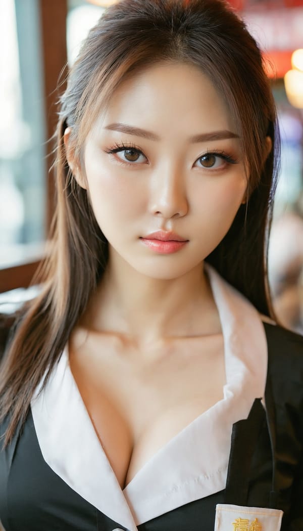 Tags: 21872187, SDXL
{"3": {"inputs": {"seed": 795126805805098, "steps": 64, "cfg": 5.27, "sampler_name": "dpmpp_2m", "scheduler": "karras", "denoise": 1.0, "model": ["27", 0], "positive": ["6", 0], "negative": ["7", 0], "latent_image": ["5", 0]}, "class_type": "KSampler"}, "4": {"inputs": {"ckpt_name": "juggernautxl.safetensors"}, "class_type": "CheckpointLoaderSimple"}, "5": {"inputs": {"width": 768, "height": 1344, "batch_size": 1}, "class_type": "EmptyLatentImage"}, "6": {"inputs": {"text": "28 year old girl, (korean:1.14), (japanese:1.04), (ukrainian:1.08), (chinese:0.99), (irish:1.07), (idol:1.05), (sexy lips:1.02), (beautiful eyes:1.11), (double eyelids:1.14), (slim:1.10), (blush:1.06), (seductive facial expression:1.13), (pale skin:1.07), (seductive pose:1.13), (cute:1.12), (temptress:0.96), (eyelashes:1.03), (in a seductive pose:0.96), (large perky breasts:0.97), (cleavage:1.08), (thigh gap:1.10), (a waitress in uniform:1.12) working at a restaurant, (portra:1.03), (film:1.07), (soft lighting:1.07), (detailed skin:1.00), (RAW:1.04), (textured skin:1.04), (candid cinema:1.08), (natural looking skin:1.01), (skin fuzz:1.07)", "clip": ["27", 1]}, "class_type": "CLIPTextEncode"}, "7": {"inputs": {"text": "(low resolution:1.12), (worst quality:1.14), (watermark:1.08), (open mouth:1.10), (twisted:1.12), (bad hands:1.10), (distorted:1.11)", "clip": ["27", 1]}, "class_type": "CLIPTextEncode"}, "8": {"inputs": {"samples": ["3", 0], "vae": ["4", 2]}, "class_type": "VAEDecode"}, "25": {"inputs": {"lora_name": "nudify_xl.safetensors", "strength_model": 0.22, "strength_clip": 0.05, "model": ["4", 0], "clip": ["4", 1]}, "class_type": "LoraLoader"}, "26": {"inputs": {"lora_name": "shirtlift_SDXL_v2.safetensors", "strength_model": 0.01, "strength_clip": 0.12, "model": ["25", 0], "clip": ["25", 1]}, "class_type": "LoraLoader"}, "27": {"inputs": {"lora_name": "PerfectEyesXL.safetensors", "strength_model": 0.16, "strength_clip": 0.13, "model": ["26", 0], "clip": ["26", 1]}, "class_type": "LoraLoader"}, "30": {"inputs": {"model_name": "4x_NMKD-Superscale-SP_178000_G.pth"}, "class_type": "UpscaleModelLoader"}, "31": {"inputs": {"upscale_model": ["30", 0], "image": ["8", 0]}, "class_type": "ImageUpscaleWithModel"}, "32": {"inputs": {"upscale_method": "lanczos", "scale_by": 0.5, "image": ["31", 0]}, "class_type": "ImageScaleBy"}, "33": {"inputs": {"pixels": ["32", 0], "vae": ["4", 2]}, "class_type": "VAEEncode"}, "34": {"inputs": {"seed": 795126805805098, "steps": 64, "cfg": 5.27, "sampler_name": "dpmpp_2m", "scheduler": "karras", "denoise": 0.3, "model": ["27", 0], "positive": ["6", 0], "negative": ["7", 0], "latent_image": ["33", 0]}, "class_type": "KSampler"}, "36": {"inputs": {"samples": ["34", 0], "vae": ["4", 2]}, "class_type": "VAEDecode"}, "39": {"inputs": {"filename_prefix": "comfyapi-1724333378633", "images": ["36", 0]}, "class_type": "SaveImage"}}