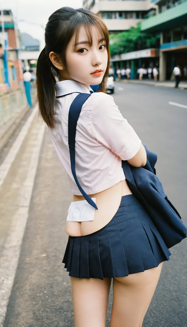 Tags: 21872187, SDXL
{"3": {"inputs": {"seed": 405459957033956, "steps": 32, "cfg": 7.55, "sampler_name": "dpmpp_2m", "scheduler": "karras", "denoise": 1.0, "model": ["27", 0], "positive": ["6", 0], "negative": ["7", 0], "latent_image": ["5", 0]}, "class_type": "KSampler"}, "4": {"inputs": {"ckpt_name": "helloworldxl.safetensors"}, "class_type": "CheckpointLoaderSimple"}, "5": {"inputs": {"width": 768, "height": 1344, "batch_size": 1}, "class_type": "EmptyLatentImage"}, "6": {"inputs": {"text": "19 year old girl, (seductive facial expression:1.01), (slim:1.12), (blush:1.09), (temptress:0.96), (cute:0.97), (beautiful eyes:1.10), (idol:0.96), (detailed face:1.02), (eyelashes:0.97), (seductive pose:1.09), (sexy lips:1.14), (pale skin:1.10), (double eyelids:1.07), (perky ass:1.04), (exposed ass:1.12), (looking back:1.14), (sexy ass:0.99), (thigh gap:0.96), (school uniform:1.04), choker, busy street, (skin fuzz:1.02), (candid cinema:1.03), (portra:1.05), (film:1.09), (textured skin:1.06), (soft lighting:1.08), (detailed skin:1.08), (natural looking skin:1.06)", "clip": ["27", 1]}, "class_type": "CLIPTextEncode"}, "7": {"inputs": {"text": "(distorted:1.10), (worst quality:1.06), (low resolution:1.11), (twisted:1.10), (open mouth:1.09), (bad hands:1.05), (watermark:1.08)", "clip": ["27", 1]}, "class_type": "CLIPTextEncode"}, "8": {"inputs": {"samples": ["3", 0], "vae": ["4", 2]}, "class_type": "VAEDecode"}, "25": {"inputs": {"lora_name": "nudify_xl.safetensors", "strength_model": 0.29, "strength_clip": 0.2, "model": ["4", 0], "clip": ["4", 1]}, "class_type": "LoraLoader"}, "26": {"inputs": {"lora_name": "shirtlift_SDXL_v2.safetensors", "strength_model": 0.16, "strength_clip": 0.12, "model": ["25", 0], "clip": ["25", 1]}, "class_type": "LoraLoader"}, "27": {"inputs": {"lora_name": "PerfectEyesXL.safetensors", "strength_model": 0.03, "strength_clip": 0.0, "model": ["26", 0], "clip": ["26", 1]}, "class_type": "LoraLoader"}, "30": {"inputs": {"model_name": "4x_NMKD-Superscale-SP_178000_G.pth"}, "class_type": "UpscaleModelLoader"}, "31": {"inputs": {"upscale_model": ["30", 0], "image": ["8", 0]}, "class_type": "ImageUpscaleWithModel"}, "32": {"inputs": {"upscale_method": "lanczos", "scale_by": 0.5, "image": ["31", 0]}, "class_type": "ImageScaleBy"}, "33": {"inputs": {"pixels": ["32", 0], "vae": ["4", 2]}, "class_type": "VAEEncode"}, "34": {"inputs": {"seed": 405459957033956, "steps": 32, "cfg": 7.55, "sampler_name": "dpmpp_2m", "scheduler": "karras", "denoise": 0.3, "model": ["27", 0], "positive": ["6", 0], "negative": ["7", 0], "latent_image": ["33", 0]}, "class_type": "KSampler"}, "36": {"inputs": {"samples": ["34", 0], "vae": ["4", 2]}, "class_type": "VAEDecode"}, "39": {"inputs": {"filename_prefix": "comfyapi-1714704587631", "images": ["36", 0]}, "class_type": "SaveImage"}}