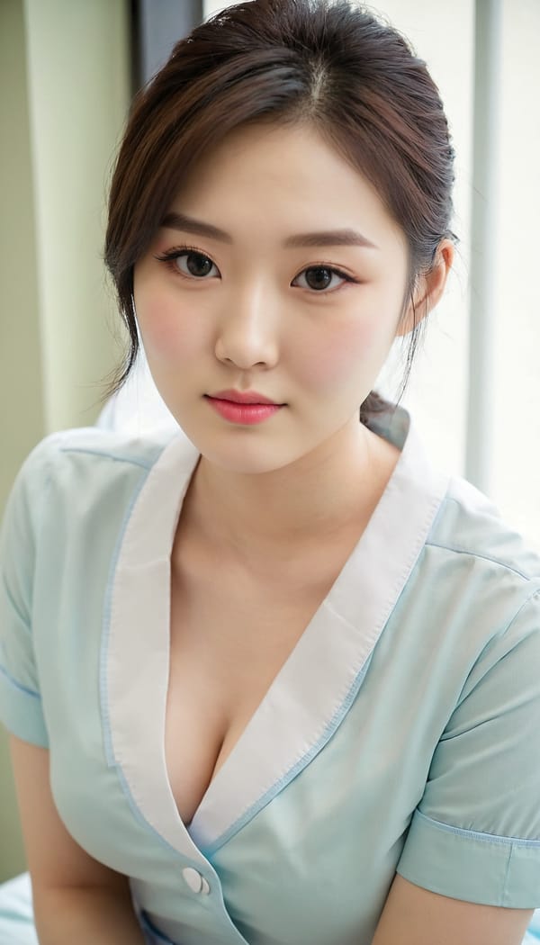 Tags: 21872187, SDXL
{"3": {"inputs": {"seed": 569973200385441, "steps": 64, "cfg": 6.25, "sampler_name": "dpmpp_2m", "scheduler": "karras", "denoise": 1.0, "model": ["27", 0], "positive": ["6", 0], "negative": ["7", 0], "latent_image": ["5", 0]}, "class_type": "KSampler"}, "4": {"inputs": {"ckpt_name": "juggernautXL_v8Rundiffusion.safetensors"}, "class_type": "CheckpointLoaderSimple"}, "5": {"inputs": {"width": 768, "height": 1344, "batch_size": 1}, "class_type": "EmptyLatentImage"}, "6": {"inputs": {"text": "28 year old girl, (korean:1.14), (beautiful eyes:0.98), (pale skin:1.06), (detailed face:1.03), (cute:1.06), (sexy lips:0.97), (double eyelids:1.02), (seductive pose:1.06), (eyelashes:1.08), (slim:1.06), (temptress:1.00), (seductive facial expression:1.11), (blush:1.08), (idol:1.04), (in a seductive pose:1.08), (large perky breasts:0.96), (cleavage:1.10), (thigh gap:1.00), (nurse in uniform:1.00) working in a hospital ward, (detailed skin:1.02), (film:1.08), (soft lighting:1.00), (RAW:1.02), (portra:1.03), (skin fuzz:1.03), (textured skin:1.07), (natural looking skin:1.02), (candid cinema:1.02)", "clip": ["27", 1]}, "class_type": "CLIPTextEncode"}, "7": {"inputs": {"text": "(bad hands:1.08), (low resolution:1.08), (open mouth:1.13), (distorted:1.10), (worst quality:1.10), (watermark:1.06), (twisted:1.09)", "clip": ["27", 1]}, "class_type": "CLIPTextEncode"}, "8": {"inputs": {"samples": ["3", 0], "vae": ["4", 2]}, "class_type": "VAEDecode"}, "25": {"inputs": {"lora_name": "nudify_xl.safetensors", "strength_model": 0.31, "strength_clip": 0.37, "model": ["4", 0], "clip": ["4", 1]}, "class_type": "LoraLoader"}, "26": {"inputs": {"lora_name": "shirtlift_SDXL_v2.safetensors", "strength_model": 0.19, "strength_clip": 0.05, "model": ["25", 0], "clip": ["25", 1]}, "class_type": "LoraLoader"}, "27": {"inputs": {"lora_name": "PerfectEyesXL.safetensors", "strength_model": 0.11, "strength_clip": 0.13, "model": ["26", 0], "clip": ["26", 1]}, "class_type": "LoraLoader"}, "30": {"inputs": {"model_name": "4x_NMKD-Superscale-SP_178000_G.pth"}, "class_type": "UpscaleModelLoader"}, "31": {"inputs": {"upscale_model": ["30", 0], "image": ["8", 0]}, "class_type": "ImageUpscaleWithModel"}, "32": {"inputs": {"upscale_method": "lanczos", "scale_by": 0.5, "image": ["31", 0]}, "class_type": "ImageScaleBy"}, "33": {"inputs": {"pixels": ["32", 0], "vae": ["4", 2]}, "class_type": "VAEEncode"}, "34": {"inputs": {"seed": 569973200385441, "steps": 64, "cfg": 6.25, "sampler_name": "dpmpp_2m", "scheduler": "karras", "denoise": 0.3, "model": ["27", 0], "positive": ["6", 0], "negative": ["7", 0], "latent_image": ["33", 0]}, "class_type": "KSampler"}, "36": {"inputs": {"samples": ["34", 0], "vae": ["4", 2]}, "class_type": "VAEDecode"}, "39": {"inputs": {"filename_prefix": "comfyapi-1707736004208", "images": ["36", 0]}, "class_type": "SaveImage"}}