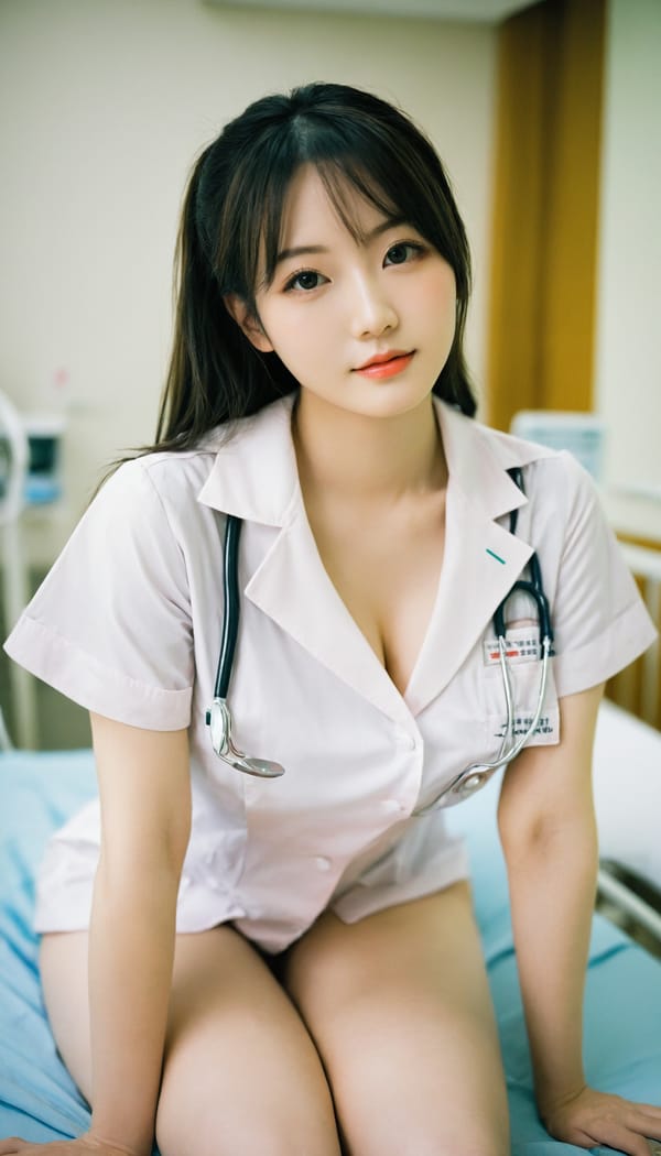 Tags: 21872187, SDXL
{"3": {"inputs": {"seed": 707600428445841, "steps": 32, "cfg": 5.36, "sampler_name": "dpmpp_2m", "scheduler": "karras", "denoise": 1.0, "model": ["27", 0], "positive": ["6", 0], "negative": ["7", 0], "latent_image": ["5", 0]}, "class_type": "KSampler"}, "4": {"inputs": {"ckpt_name": "helloworldxl.safetensors"}, "class_type": "CheckpointLoaderSimple"}, "5": {"inputs": {"width": 768, "height": 1344, "batch_size": 1}, "class_type": "EmptyLatentImage"}, "6": {"inputs": {"text": "22 year old girl, (japanese:1.05), (beautiful eyes:1.06), (cute:1.08), (temptress:1.14), (seductive facial expression:1.02), (eyelashes:0.99), (seductive pose:1.01), (double eyelids:0.97), (slim:0.98), (idol:1.12), (sexy lips:1.02), (detailed face:1.10), (blush:1.02), (pale skin:0.98), (in a seductive pose:1.07), (large perky breasts:0.95), (cleavage:1.10), (thigh gap:1.02), (nurse in uniform:1.09) working in a hospital ward, (soft lighting:1.09), (portra:1.00), (skin fuzz:1.06), (candid cinema:1.03), (film:1.01), (textured skin:1.06), (detailed skin:1.07), (natural looking skin:1.02), (RAW:1.01)", "clip": ["27", 1]}, "class_type": "CLIPTextEncode"}, "7": {"inputs": {"text": "(watermark:1.06), (twisted:1.11), (open mouth:1.07), (bad hands:1.08), (distorted:1.08), (worst quality:1.12), (low resolution:1.14)", "clip": ["27", 1]}, "class_type": "CLIPTextEncode"}, "8": {"inputs": {"samples": ["3", 0], "vae": ["4", 2]}, "class_type": "VAEDecode"}, "25": {"inputs": {"lora_name": "nudify_xl.safetensors", "strength_model": 0.39, "strength_clip": 0.07, "model": ["4", 0], "clip": ["4", 1]}, "class_type": "LoraLoader"}, "26": {"inputs": {"lora_name": "shirtlift_SDXL_v2.safetensors", "strength_model": 0.15, "strength_clip": 0.01, "model": ["25", 0], "clip": ["25", 1]}, "class_type": "LoraLoader"}, "27": {"inputs": {"lora_name": "PerfectEyesXL.safetensors", "strength_model": 0.03, "strength_clip": 0.16, "model": ["26", 0], "clip": ["26", 1]}, "class_type": "LoraLoader"}, "30": {"inputs": {"model_name": "4x_NMKD-Superscale-SP_178000_G.pth"}, "class_type": "UpscaleModelLoader"}, "31": {"inputs": {"upscale_model": ["30", 0], "image": ["8", 0]}, "class_type": "ImageUpscaleWithModel"}, "32": {"inputs": {"upscale_method": "lanczos", "scale_by": 0.5, "image": ["31", 0]}, "class_type": "ImageScaleBy"}, "33": {"inputs": {"pixels": ["32", 0], "vae": ["4", 2]}, "class_type": "VAEEncode"}, "34": {"inputs": {"seed": 707600428445841, "steps": 32, "cfg": 5.36, "sampler_name": "dpmpp_2m", "scheduler": "karras", "denoise": 0.3, "model": ["27", 0], "positive": ["6", 0], "negative": ["7", 0], "latent_image": ["33", 0]}, "class_type": "KSampler"}, "36": {"inputs": {"samples": ["34", 0], "vae": ["4", 2]}, "class_type": "VAEDecode"}, "39": {"inputs": {"filename_prefix": "comfyapi-1733985877892", "images": ["36", 0]}, "class_type": "SaveImage"}}