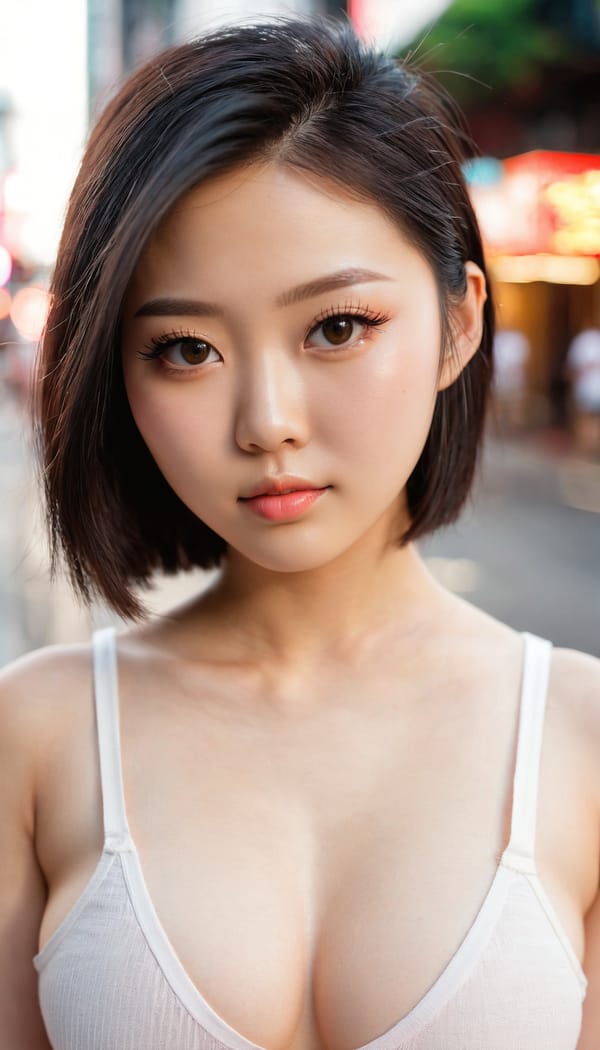 Tags: 21872187, SDXL
{"3": {"inputs": {"seed": 980609591999241, "steps": 32, "cfg": 7.98, "sampler_name": "dpmpp_2m", "scheduler": "karras", "denoise": 1.0, "model": ["27", 0], "positive": ["6", 0], "negative": ["7", 0], "latent_image": ["5", 0]}, "class_type": "KSampler"}, "4": {"inputs": {"ckpt_name": "juggernautxl.safetensors"}, "class_type": "CheckpointLoaderSimple"}, "5": {"inputs": {"width": 768, "height": 1344, "batch_size": 1}, "class_type": "EmptyLatentImage"}, "6": {"inputs": {"text": "21 year old girl, (taiwanese:1.06), (cute:1.04), (eyelashes:1.11), (idol:1.09), (detailed face:1.02), (double eyelids:1.08), (blush:1.09), (beautiful eyes:1.02), (slim:1.11), (seductive facial expression:0.97), (temptress:0.96), (sexy lips:1.14), (seductive pose:1.02), (pale skin:1.08), (in a seductive pose:1.06), (large perky breasts:1.07), (cleavage:1.01), (thigh gap:1.08), (white tanktop:1.11), busy street, (textured skin:1.06), (RAW:1.01), (portra:1.02), (detailed skin:1.01), (candid cinema:1.09), (soft lighting:1.09), (skin fuzz:1.06), (film:1.01), (natural looking skin:1.06)", "clip": ["27", 1]}, "class_type": "CLIPTextEncode"}, "7": {"inputs": {"text": "(low resolution:1.11), (distorted:1.08), (twisted:1.06), (bad hands:1.07), (watermark:1.09), (open mouth:1.08), (worst quality:1.05)", "clip": ["27", 1]}, "class_type": "CLIPTextEncode"}, "8": {"inputs": {"samples": ["3", 0], "vae": ["4", 2]}, "class_type": "VAEDecode"}, "25": {"inputs": {"lora_name": "nudify_xl.safetensors", "strength_model": 0.29, "strength_clip": 0.2, "model": ["4", 0], "clip": ["4", 1]}, "class_type": "LoraLoader"}, "26": {"inputs": {"lora_name": "shirtlift_SDXL_v2.safetensors", "strength_model": 0.06, "strength_clip": 0.19, "model": ["25", 0], "clip": ["25", 1]}, "class_type": "LoraLoader"}, "27": {"inputs": {"lora_name": "PerfectEyesXL.safetensors", "strength_model": 0.12, "strength_clip": 0.07, "model": ["26", 0], "clip": ["26", 1]}, "class_type": "LoraLoader"}, "30": {"inputs": {"model_name": "4x_NMKD-Superscale-SP_178000_G.pth"}, "class_type": "UpscaleModelLoader"}, "31": {"inputs": {"upscale_model": ["30", 0], "image": ["8", 0]}, "class_type": "ImageUpscaleWithModel"}, "32": {"inputs": {"upscale_method": "lanczos", "scale_by": 0.5, "image": ["31", 0]}, "class_type": "ImageScaleBy"}, "33": {"inputs": {"pixels": ["32", 0], "vae": ["4", 2]}, "class_type": "VAEEncode"}, "34": {"inputs": {"seed": 980609591999241, "steps": 32, "cfg": 7.98, "sampler_name": "dpmpp_2m", "scheduler": "karras", "denoise": 0.3, "model": ["27", 0], "positive": ["6", 0], "negative": ["7", 0], "latent_image": ["33", 0]}, "class_type": "KSampler"}, "36": {"inputs": {"samples": ["34", 0], "vae": ["4", 2]}, "class_type": "VAEDecode"}, "39": {"inputs": {"filename_prefix": "comfyapi-1726381781364", "images": ["36", 0]}, "class_type": "SaveImage"}}