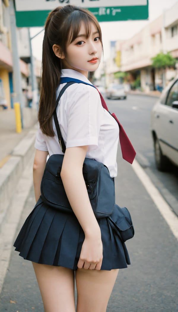 Tags: 21872187, SDXL
{"3": {"inputs": {"seed": 619321486081697, "steps": 64, "cfg": 5.42, "sampler_name": "dpmpp_2m", "scheduler": "karras", "denoise": 1.0, "model": ["27", 0], "positive": ["6", 0], "negative": ["7", 0], "latent_image": ["5", 0]}, "class_type": "KSampler"}, "4": {"inputs": {"ckpt_name": "helloworldxl.safetensors"}, "class_type": "CheckpointLoaderSimple"}, "5": {"inputs": {"width": 768, "height": 1344, "batch_size": 1}, "class_type": "EmptyLatentImage"}, "6": {"inputs": {"text": "27 year old girl, (seductive facial expression:1.00), (seductive pose:1.04), (pale skin:0.97), (sexy lips:1.06), (beautiful eyes:1.07), (eyelashes:1.01), (detailed face:1.02), (cute:1.03), (idol:1.07), (double eyelids:1.07), (slim:1.10), (temptress:1.01), (blush:1.03), (perky ass:1.05), (exposed ass:1.12), (looking back:1.11), (sexy ass:1.09), (thigh gap:0.98), (school uniform:1.05), choker, busy street, (candid cinema:1.05), (natural looking skin:1.08), (soft lighting:1.03), (RAW:1.07), (textured skin:1.06), (film:1.05), (portra:1.02), (detailed skin:1.03), (skin fuzz:1.02)", "clip": ["27", 1]}, "class_type": "CLIPTextEncode"}, "7": {"inputs": {"text": "(bad hands:1.11), (watermark:1.08), (open mouth:1.06), (worst quality:1.05), (distorted:1.06), (twisted:1.06), (low resolution:1.08)", "clip": ["27", 1]}, "class_type": "CLIPTextEncode"}, "8": {"inputs": {"samples": ["3", 0], "vae": ["4", 2]}, "class_type": "VAEDecode"}, "25": {"inputs": {"lora_name": "nudify_xl.safetensors", "strength_model": 0.06, "strength_clip": 0.07, "model": ["4", 0], "clip": ["4", 1]}, "class_type": "LoraLoader"}, "26": {"inputs": {"lora_name": "shirtlift_SDXL_v2.safetensors", "strength_model": 0.08, "strength_clip": 0.18, "model": ["25", 0], "clip": ["25", 1]}, "class_type": "LoraLoader"}, "27": {"inputs": {"lora_name": "PerfectEyesXL.safetensors", "strength_model": 0.04, "strength_clip": 0.03, "model": ["26", 0], "clip": ["26", 1]}, "class_type": "LoraLoader"}, "30": {"inputs": {"model_name": "4x_NMKD-Superscale-SP_178000_G.pth"}, "class_type": "UpscaleModelLoader"}, "31": {"inputs": {"upscale_model": ["30", 0], "image": ["8", 0]}, "class_type": "ImageUpscaleWithModel"}, "32": {"inputs": {"upscale_method": "lanczos", "scale_by": 0.5, "image": ["31", 0]}, "class_type": "ImageScaleBy"}, "33": {"inputs": {"pixels": ["32", 0], "vae": ["4", 2]}, "class_type": "VAEEncode"}, "34": {"inputs": {"seed": 619321486081697, "steps": 64, "cfg": 5.42, "sampler_name": "dpmpp_2m", "scheduler": "karras", "denoise": 0.3, "model": ["27", 0], "positive": ["6", 0], "negative": ["7", 0], "latent_image": ["33", 0]}, "class_type": "KSampler"}, "36": {"inputs": {"samples": ["34", 0], "vae": ["4", 2]}, "class_type": "VAEDecode"}, "39": {"inputs": {"filename_prefix": "comfyapi-1731576974030", "images": ["36", 0]}, "class_type": "SaveImage"}}