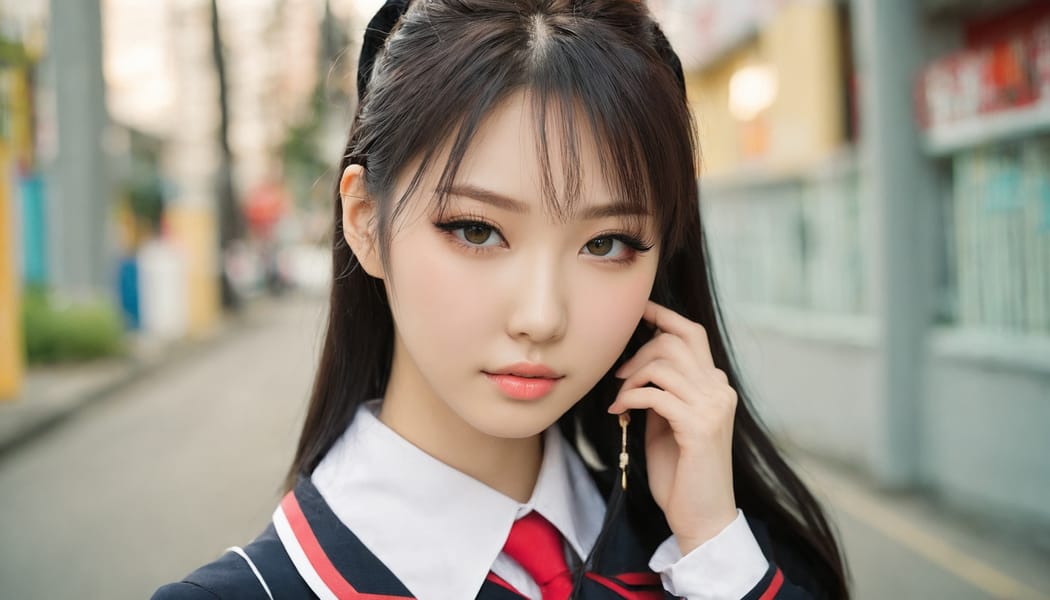 Tags: 21872187, SDXL
{"3": {"inputs": {"seed": 890551749951766, "steps": 32, "cfg": 5.91, "sampler_name": "dpmpp_2m", "scheduler": "karras", "denoise": 1.0, "model": ["27", 0], "positive": ["6", 0], "negative": ["7", 0], "latent_image": ["5", 0]}, "class_type": "KSampler"}, "4": {"inputs": {"ckpt_name": "juggernautxl.safetensors"}, "class_type": "CheckpointLoaderSimple"}, "5": {"inputs": {"width": 1344, "height": 768, "batch_size": 1}, "class_type": "EmptyLatentImage"}, "6": {"inputs": {"text": "20 year old girl, (russian:0.95), (taiwanese:0.98), (idol:1.02), (blush:0.97), (sexy lips:1.11), (seductive pose:1.04), (detailed face:0.99), (beautiful eyes:1.05), (pale skin:0.96), (double eyelids:1.02), (cute:1.04), (temptress:1.03), (eyelashes:0.95), (seductive facial expression:1.08), (slim:0.95), (in a seductive pose:1.11), (large perky breasts:1.12), (cleavage:0.99), (thigh gap:1.07), (school uniform:1.03), choker, busy street, (natural looking skin:1.09), (soft lighting:1.03), (textured skin:1.07), (detailed skin:1.05), (RAW:1.07), (film:1.06), (candid cinema:1.06), (portra:1.09), (skin fuzz:1.01)", "clip": ["27", 1]}, "class_type": "CLIPTextEncode"}, "7": {"inputs": {"text": "(worst quality:1.10), (watermark:1.12), (open mouth:1.09), (low resolution:1.14), (twisted:1.12), (distorted:1.09), (bad hands:1.05)", "clip": ["27", 1]}, "class_type": "CLIPTextEncode"}, "8": {"inputs": {"samples": ["3", 0], "vae": ["4", 2]}, "class_type": "VAEDecode"}, "25": {"inputs": {"lora_name": "nudify_xl.safetensors", "strength_model": 0.02, "strength_clip": 0.32, "model": ["4", 0], "clip": ["4", 1]}, "class_type": "LoraLoader"}, "26": {"inputs": {"lora_name": "shirtlift_SDXL_v2.safetensors", "strength_model": 0.06, "strength_clip": 0.17, "model": ["25", 0], "clip": ["25", 1]}, "class_type": "LoraLoader"}, "27": {"inputs": {"lora_name": "PerfectEyesXL.safetensors", "strength_model": 0.11, "strength_clip": 0.06, "model": ["26", 0], "clip": ["26", 1]}, "class_type": "LoraLoader"}, "30": {"inputs": {"model_name": "4x_NMKD-Superscale-SP_178000_G.pth"}, "class_type": "UpscaleModelLoader"}, "31": {"inputs": {"upscale_model": ["30", 0], "image": ["8", 0]}, "class_type": "ImageUpscaleWithModel"}, "32": {"inputs": {"upscale_method": "lanczos", "scale_by": 0.5, "image": ["31", 0]}, "class_type": "ImageScaleBy"}, "33": {"inputs": {"pixels": ["32", 0], "vae": ["4", 2]}, "class_type": "VAEEncode"}, "34": {"inputs": {"seed": 890551749951766, "steps": 32, "cfg": 5.91, "sampler_name": "dpmpp_2m", "scheduler": "karras", "denoise": 0.3, "model": ["27", 0], "positive": ["6", 0], "negative": ["7", 0], "latent_image": ["33", 0]}, "class_type": "KSampler"}, "36": {"inputs": {"samples": ["34", 0], "vae": ["4", 2]}, "class_type": "VAEDecode"}, "39": {"inputs": {"filename_prefix": "comfyapi-1725308926966", "images": ["36", 0]}, "class_type": "SaveImage"}}