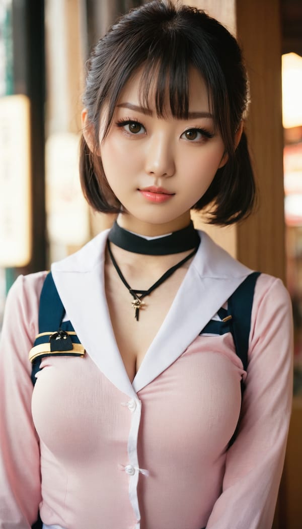 Tags: 21872187, SDXL
{"3": {"inputs": {"seed": 594347228576132, "steps": 32, "cfg": 6.18, "sampler_name": "dpmpp_2m", "scheduler": "karras", "denoise": 1.0, "model": ["27", 0], "positive": ["6", 0], "negative": ["7", 0], "latent_image": ["5", 0]}, "class_type": "KSampler"}, "4": {"inputs": {"ckpt_name": "juggernautxl.safetensors"}, "class_type": "CheckpointLoaderSimple"}, "5": {"inputs": {"width": 768, "height": 1344, "batch_size": 1}, "class_type": "EmptyLatentImage"}, "6": {"inputs": {"text": "26 year old girl, (japanese:0.98), (slim:0.99), (cute:1.14), (beautiful eyes:1.10), (blush:0.95), (temptress:1.10), (detailed face:0.99), (sexy lips:1.01), (eyelashes:1.14), (double eyelids:0.97), (pale skin:0.98), (seductive pose:1.02), (idol:0.99), (in a seductive pose:1.13), (large perky breasts:1.01), (cleavage:1.07), (thigh gap:0.97), (school uniform:1.10), choker, busy street, (candid cinema:1.09), (portra:1.08), (textured skin:1.07), (film:1.08), (natural looking skin:1.05), (RAW:1.07), (soft lighting:1.01), (skin fuzz:1.00), (detailed skin:1.08)", "clip": ["27", 1]}, "class_type": "CLIPTextEncode"}, "7": {"inputs": {"text": "(watermark:1.11), (open mouth:1.07), (distorted:1.13), (worst quality:1.08), (twisted:1.11), (low resolution:1.14), (bad hands:1.11)", "clip": ["27", 1]}, "class_type": "CLIPTextEncode"}, "8": {"inputs": {"samples": ["3", 0], "vae": ["4", 2]}, "class_type": "VAEDecode"}, "25": {"inputs": {"lora_name": "nudify_xl.safetensors", "strength_model": 0.39, "strength_clip": 0.16, "model": ["4", 0], "clip": ["4", 1]}, "class_type": "LoraLoader"}, "26": {"inputs": {"lora_name": "shirtlift_SDXL_v2.safetensors", "strength_model": 0.0, "strength_clip": 0.11, "model": ["25", 0], "clip": ["25", 1]}, "class_type": "LoraLoader"}, "27": {"inputs": {"lora_name": "PerfectEyesXL.safetensors", "strength_model": 0.14, "strength_clip": 0.02, "model": ["26", 0], "clip": ["26", 1]}, "class_type": "LoraLoader"}, "30": {"inputs": {"model_name": "4x_NMKD-Superscale-SP_178000_G.pth"}, "class_type": "UpscaleModelLoader"}, "31": {"inputs": {"upscale_model": ["30", 0], "image": ["8", 0]}, "class_type": "ImageUpscaleWithModel"}, "32": {"inputs": {"upscale_method": "lanczos", "scale_by": 0.5, "image": ["31", 0]}, "class_type": "ImageScaleBy"}, "33": {"inputs": {"pixels": ["32", 0], "vae": ["4", 2]}, "class_type": "VAEEncode"}, "34": {"inputs": {"seed": 594347228576132, "steps": 32, "cfg": 6.18, "sampler_name": "dpmpp_2m", "scheduler": "karras", "denoise": 0.3, "model": ["27", 0], "positive": ["6", 0], "negative": ["7", 0], "latent_image": ["33", 0]}, "class_type": "KSampler"}, "36": {"inputs": {"samples": ["34", 0], "vae": ["4", 2]}, "class_type": "VAEDecode"}, "39": {"inputs": {"filename_prefix": "comfyapi-1724202768757", "images": ["36", 0]}, "class_type": "SaveImage"}}