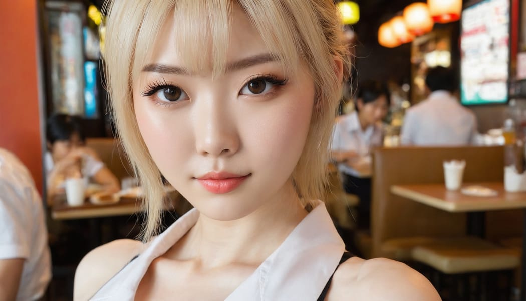 Tags: 21872187, SDXL
{"3": {"inputs": {"seed": 259650275922832, "steps": 32, "cfg": 5.43, "sampler_name": "dpmpp_2m", "scheduler": "karras", "denoise": 1.0, "model": ["27", 0], "positive": ["6", 0], "negative": ["7", 0], "latent_image": ["5", 0]}, "class_type": "KSampler"}, "4": {"inputs": {"ckpt_name": "juggernautxl.safetensors"}, "class_type": "CheckpointLoaderSimple"}, "5": {"inputs": {"width": 1344, "height": 768, "batch_size": 1}, "class_type": "EmptyLatentImage"}, "6": {"inputs": {"text": "28 year old girl, (japanese:1.08), (double eyelids:1.03), (pale skin:1.13), (seductive pose:1.02), (detailed face:1.02), (idol:1.00), (slim:0.98), (beautiful eyes:1.11), (temptress:1.00), (sexy lips:1.00), (eyelashes:1.04), (blush:0.95), (cute:1.05), (seductive facial expression:1.06), (in a seductive pose:1.03), (large perky breasts:1.07), (cleavage:0.96), (thigh gap:1.00), (a waitress in uniform:1.04) working at a restaurant, (portra:1.06), (RAW:1.06), (soft lighting:1.09), (film:1.07), (candid cinema:1.06), (textured skin:1.01), (detailed skin:1.00), (natural looking skin:1.01), (skin fuzz:1.06)", "clip": ["27", 1]}, "class_type": "CLIPTextEncode"}, "7": {"inputs": {"text": "(watermark:1.05), (worst quality:1.13), (distorted:1.07), (twisted:1.06), (bad hands:1.09), (open mouth:1.08), (low resolution:1.05)", "clip": ["27", 1]}, "class_type": "CLIPTextEncode"}, "8": {"inputs": {"samples": ["3", 0], "vae": ["4", 2]}, "class_type": "VAEDecode"}, "25": {"inputs": {"lora_name": "nudify_xl.safetensors", "strength_model": 0.0, "strength_clip": 0.03, "model": ["4", 0], "clip": ["4", 1]}, "class_type": "LoraLoader"}, "26": {"inputs": {"lora_name": "shirtlift_SDXL_v2.safetensors", "strength_model": 0.13, "strength_clip": 0.0, "model": ["25", 0], "clip": ["25", 1]}, "class_type": "LoraLoader"}, "27": {"inputs": {"lora_name": "PerfectEyesXL.safetensors", "strength_model": 0.13, "strength_clip": 0.03, "model": ["26", 0], "clip": ["26", 1]}, "class_type": "LoraLoader"}, "30": {"inputs": {"model_name": "4x_NMKD-Superscale-SP_178000_G.pth"}, "class_type": "UpscaleModelLoader"}, "31": {"inputs": {"upscale_model": ["30", 0], "image": ["8", 0]}, "class_type": "ImageUpscaleWithModel"}, "32": {"inputs": {"upscale_method": "lanczos", "scale_by": 0.5, "image": ["31", 0]}, "class_type": "ImageScaleBy"}, "33": {"inputs": {"pixels": ["32", 0], "vae": ["4", 2]}, "class_type": "VAEEncode"}, "34": {"inputs": {"seed": 259650275922832, "steps": 32, "cfg": 5.43, "sampler_name": "dpmpp_2m", "scheduler": "karras", "denoise": 0.3, "model": ["27", 0], "positive": ["6", 0], "negative": ["7", 0], "latent_image": ["33", 0]}, "class_type": "KSampler"}, "36": {"inputs": {"samples": ["34", 0], "vae": ["4", 2]}, "class_type": "VAEDecode"}, "39": {"inputs": {"filename_prefix": "comfyapi-1726567867209", "images": ["36", 0]}, "class_type": "SaveImage"}}