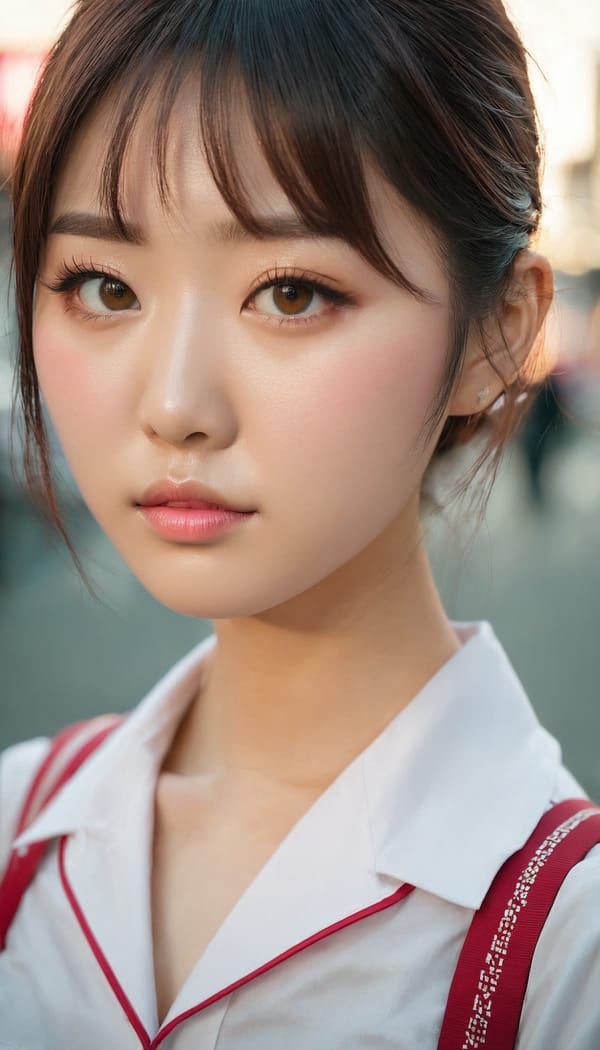 Tags: 21872187, SDXL
{"3": {"inputs": {"seed": 250582247745066, "steps": 64, "cfg": 6.24, "sampler_name": "dpmpp_2m", "scheduler": "karras", "denoise": 1.0, "model": ["27", 0], "positive": ["6", 0], "negative": ["7", 0], "latent_image": ["5", 0]}, "class_type": "KSampler"}, "4": {"inputs": {"ckpt_name": "juggernautxl.safetensors"}, "class_type": "CheckpointLoaderSimple"}, "5": {"inputs": {"width": 768, "height": 1344, "batch_size": 1}, "class_type": "EmptyLatentImage"}, "6": {"inputs": {"text": "25 year old girl, (japanese:0.96), (korean:1.09), (sexy lips:1.01), (detailed face:0.98), (cute:0.95), (blush:0.98), (idol:1.07), (seductive facial expression:0.97), (eyelashes:1.05), (slim:0.97), (temptress:1.13), (double eyelids:0.98), (beautiful eyes:1.14), (in a seductive pose:1.02), (large perky breasts:1.14), (cleavage:1.09), (thigh gap:1.03), (school uniform:1.01), choker, busy street, (film:1.05), (textured skin:1.05), (skin fuzz:1.07), (detailed skin:1.09), (RAW:1.07), (candid cinema:1.01), (soft lighting:1.07), (portra:1.01), (natural looking skin:1.00)", "clip": ["27", 1]}, "class_type": "CLIPTextEncode"}, "7": {"inputs": {"text": "(twisted:1.10), (distorted:1.07), (watermark:1.10), (open mouth:1.14), (low resolution:1.11), (bad hands:1.05), (worst quality:1.14)", "clip": ["27", 1]}, "class_type": "CLIPTextEncode"}, "8": {"inputs": {"samples": ["3", 0], "vae": ["4", 2]}, "class_type": "VAEDecode"}, "25": {"inputs": {"lora_name": "nudify_xl.safetensors", "strength_model": 0.17, "strength_clip": 0.01, "model": ["4", 0], "clip": ["4", 1]}, "class_type": "LoraLoader"}, "26": {"inputs": {"lora_name": "shirtlift_SDXL_v2.safetensors", "strength_model": 0.15, "strength_clip": 0.05, "model": ["25", 0], "clip": ["25", 1]}, "class_type": "LoraLoader"}, "27": {"inputs": {"lora_name": "PerfectEyesXL.safetensors", "strength_model": 0.06, "strength_clip": 0.03, "model": ["26", 0], "clip": ["26", 1]}, "class_type": "LoraLoader"}, "30": {"inputs": {"model_name": "4x_NMKD-Superscale-SP_178000_G.pth"}, "class_type": "UpscaleModelLoader"}, "31": {"inputs": {"upscale_model": ["30", 0], "image": ["8", 0]}, "class_type": "ImageUpscaleWithModel"}, "32": {"inputs": {"upscale_method": "lanczos", "scale_by": 0.5, "image": ["31", 0]}, "class_type": "ImageScaleBy"}, "33": {"inputs": {"pixels": ["32", 0], "vae": ["4", 2]}, "class_type": "VAEEncode"}, "34": {"inputs": {"seed": 250582247745066, "steps": 64, "cfg": 6.24, "sampler_name": "dpmpp_2m", "scheduler": "karras", "denoise": 0.3, "model": ["27", 0], "positive": ["6", 0], "negative": ["7", 0], "latent_image": ["33", 0]}, "class_type": "KSampler"}, "36": {"inputs": {"samples": ["34", 0], "vae": ["4", 2]}, "class_type": "VAEDecode"}, "39": {"inputs": {"filename_prefix": "comfyapi-1725199693398", "images": ["36", 0]}, "class_type": "SaveImage"}}