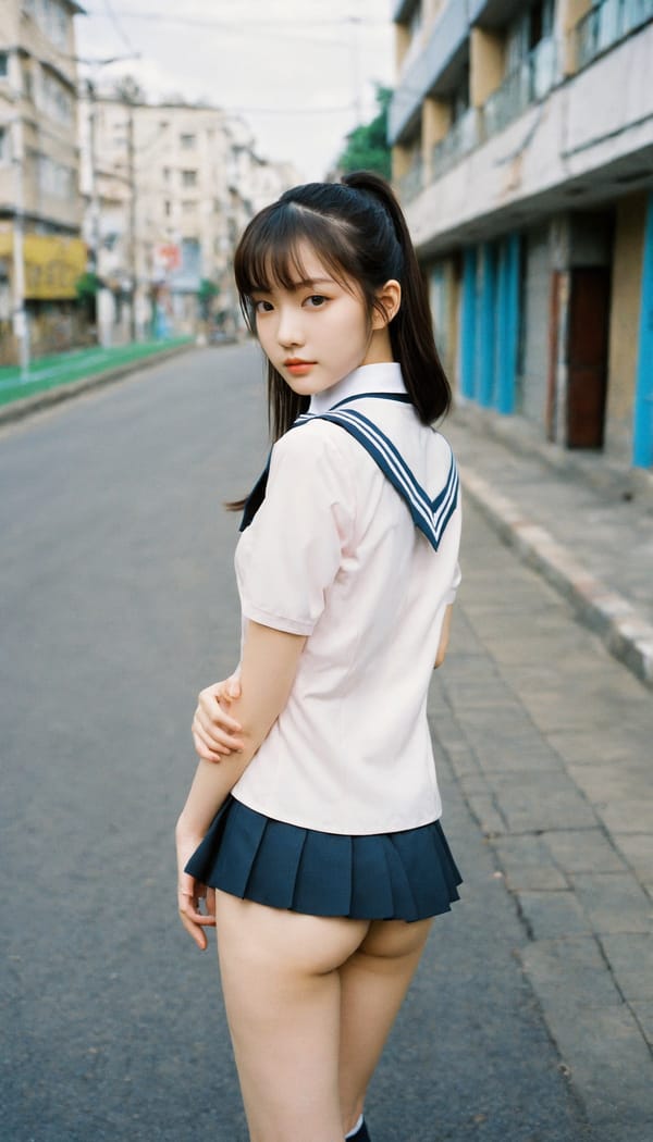 Tags: 21872187, SDXL
{"3": {"inputs": {"seed": 511048656172177, "steps": 64, "cfg": 6.74, "sampler_name": "dpmpp_2m", "scheduler": "karras", "denoise": 1.0, "model": ["27", 0], "positive": ["6", 0], "negative": ["7", 0], "latent_image": ["5", 0]}, "class_type": "KSampler"}, "4": {"inputs": {"ckpt_name": "helloworldxl.safetensors"}, "class_type": "CheckpointLoaderSimple"}, "5": {"inputs": {"width": 768, "height": 1344, "batch_size": 1}, "class_type": "EmptyLatentImage"}, "6": {"inputs": {"text": "20 year old girl, (russian:1.12), (chinese:0.96), (korean:1.13), (beautiful eyes:1.13), (blush:1.04), (double eyelids:1.13), (seductive pose:1.05), (sexy lips:1.03), (idol:1.14), (pale skin:1.08), (detailed face:1.12), (seductive facial expression:1.14), (temptress:1.03), (slim:1.05), (perky ass:1.03), (exposed ass:0.96), (looking back:0.95), (sexy ass:1.03), (thigh gap:1.07), (school uniform:1.10), choker, busy street, (RAW:1.00), (film:1.02), (candid cinema:1.05), (detailed skin:1.07), (soft lighting:1.06), (natural looking skin:1.06), (portra:1.04), (textured skin:1.07), (skin fuzz:1.08)", "clip": ["27", 1]}, "class_type": "CLIPTextEncode"}, "7": {"inputs": {"text": "(twisted:1.10), (open mouth:1.12), (low resolution:1.09), (bad hands:1.10), (worst quality:1.14), (watermark:1.13), (distorted:1.14)", "clip": ["27", 1]}, "class_type": "CLIPTextEncode"}, "8": {"inputs": {"samples": ["3", 0], "vae": ["4", 2]}, "class_type": "VAEDecode"}, "25": {"inputs": {"lora_name": "nudify_xl.safetensors", "strength_model": 0.35, "strength_clip": 0.06, "model": ["4", 0], "clip": ["4", 1]}, "class_type": "LoraLoader"}, "26": {"inputs": {"lora_name": "shirtlift_SDXL_v2.safetensors", "strength_model": 0.07, "strength_clip": 0.12, "model": ["25", 0], "clip": ["25", 1]}, "class_type": "LoraLoader"}, "27": {"inputs": {"lora_name": "PerfectEyesXL.safetensors", "strength_model": 0.13, "strength_clip": 0.13, "model": ["26", 0], "clip": ["26", 1]}, "class_type": "LoraLoader"}, "30": {"inputs": {"model_name": "4x_NMKD-Superscale-SP_178000_G.pth"}, "class_type": "UpscaleModelLoader"}, "31": {"inputs": {"upscale_model": ["30", 0], "image": ["8", 0]}, "class_type": "ImageUpscaleWithModel"}, "32": {"inputs": {"upscale_method": "lanczos", "scale_by": 0.5, "image": ["31", 0]}, "class_type": "ImageScaleBy"}, "33": {"inputs": {"pixels": ["32", 0], "vae": ["4", 2]}, "class_type": "VAEEncode"}, "34": {"inputs": {"seed": 511048656172177, "steps": 64, "cfg": 6.74, "sampler_name": "dpmpp_2m", "scheduler": "karras", "denoise": 0.3, "model": ["27", 0], "positive": ["6", 0], "negative": ["7", 0], "latent_image": ["33", 0]}, "class_type": "KSampler"}, "36": {"inputs": {"samples": ["34", 0], "vae": ["4", 2]}, "class_type": "VAEDecode"}, "39": {"inputs": {"filename_prefix": "comfyapi-1732316395960", "images": ["36", 0]}, "class_type": "SaveImage"}}