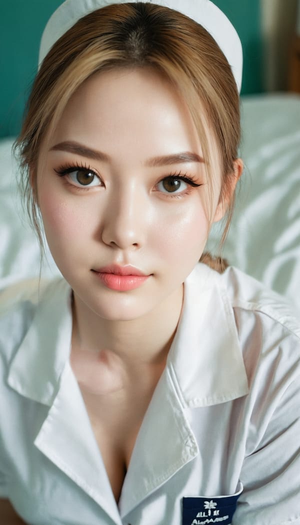 Tags: 21872187, SDXL
{"3": {"inputs": {"seed": 725180156391832, "steps": 32, "cfg": 7.23, "sampler_name": "dpmpp_2m", "scheduler": "karras", "denoise": 1.0, "model": ["27", 0], "positive": ["6", 0], "negative": ["7", 0], "latent_image": ["5", 0]}, "class_type": "KSampler"}, "4": {"inputs": {"ckpt_name": "juggernautxl.safetensors"}, "class_type": "CheckpointLoaderSimple"}, "5": {"inputs": {"width": 768, "height": 1344, "batch_size": 1}, "class_type": "EmptyLatentImage"}, "6": {"inputs": {"text": "27 year old girl, (cute:1.03), (idol:1.12), (beautiful eyes:0.99), (detailed face:1.05), (pale skin:0.97), (seductive facial expression:1.11), (slim:0.97), (blush:1.06), (double eyelids:0.96), (seductive pose:1.03), (temptress:1.12), (eyelashes:0.99), (sexy lips:1.14), (on all fours:1.06), (spreading ass cheeks:1.14), (from behind:1.02), (backboob:1.11), (nurse in uniform:1.05) working in a hospital ward, (skin fuzz:1.00), (natural looking skin:1.09), (textured skin:1.00), (candid cinema:1.06), (portra:1.04), (detailed skin:1.05), (RAW:1.07), (soft lighting:1.06), (film:1.07)", "clip": ["27", 1]}, "class_type": "CLIPTextEncode"}, "7": {"inputs": {"text": "(twisted:1.05), (worst quality:1.08), (distorted:1.10), (low resolution:1.14), (bad hands:1.06), (watermark:1.12), (open mouth:1.09)", "clip": ["27", 1]}, "class_type": "CLIPTextEncode"}, "8": {"inputs": {"samples": ["3", 0], "vae": ["4", 2]}, "class_type": "VAEDecode"}, "25": {"inputs": {"lora_name": "nudify_xl.safetensors", "strength_model": 0.11, "strength_clip": 0.19, "model": ["4", 0], "clip": ["4", 1]}, "class_type": "LoraLoader"}, "26": {"inputs": {"lora_name": "shirtlift_SDXL_v2.safetensors", "strength_model": 0.03, "strength_clip": 0.0, "model": ["25", 0], "clip": ["25", 1]}, "class_type": "LoraLoader"}, "27": {"inputs": {"lora_name": "PerfectEyesXL.safetensors", "strength_model": 0.01, "strength_clip": 0.19, "model": ["26", 0], "clip": ["26", 1]}, "class_type": "LoraLoader"}, "30": {"inputs": {"model_name": "4x_NMKD-Superscale-SP_178000_G.pth"}, "class_type": "UpscaleModelLoader"}, "31": {"inputs": {"upscale_model": ["30", 0], "image": ["8", 0]}, "class_type": "ImageUpscaleWithModel"}, "32": {"inputs": {"upscale_method": "lanczos", "scale_by": 0.5, "image": ["31", 0]}, "class_type": "ImageScaleBy"}, "33": {"inputs": {"pixels": ["32", 0], "vae": ["4", 2]}, "class_type": "VAEEncode"}, "34": {"inputs": {"seed": 725180156391832, "steps": 32, "cfg": 7.23, "sampler_name": "dpmpp_2m", "scheduler": "karras", "denoise": 0.3, "model": ["27", 0], "positive": ["6", 0], "negative": ["7", 0], "latent_image": ["33", 0]}, "class_type": "KSampler"}, "36": {"inputs": {"samples": ["34", 0], "vae": ["4", 2]}, "class_type": "VAEDecode"}, "39": {"inputs": {"filename_prefix": "comfyapi-1714763363370", "images": ["36", 0]}, "class_type": "SaveImage"}}