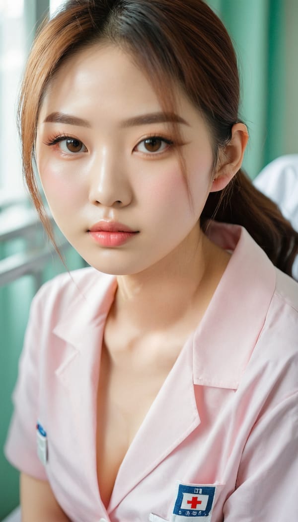 Tags: 21872187, SDXL
{"3": {"inputs": {"seed": 306899396254639, "steps": 64, "cfg": 7.85, "sampler_name": "dpmpp_2m", "scheduler": "karras", "denoise": 1.0, "model": ["27", 0], "positive": ["6", 0], "negative": ["7", 0], "latent_image": ["5", 0]}, "class_type": "KSampler"}, "4": {"inputs": {"ckpt_name": "juggernautxl.safetensors"}, "class_type": "CheckpointLoaderSimple"}, "5": {"inputs": {"width": 768, "height": 1344, "batch_size": 1}, "class_type": "EmptyLatentImage"}, "6": {"inputs": {"text": "19 year old girl, (taiwanese:1.10), (ukrainian:1.08), (japanese:1.11), (sexy lips:1.14), (blush:1.11), (detailed face:1.13), (beautiful eyes:0.96), (seductive pose:1.07), (seductive facial expression:1.09), (eyelashes:1.01), (idol:1.01), (double eyelids:1.02), (cute:0.96), (temptress:1.13), (slim:1.08), (pale skin:1.10), (on all fours:1.09), (spreading ass cheeks:0.96), (from behind:0.98), (backboob:0.96), (nurse in uniform:1.01) working in a hospital ward, (textured skin:1.02), (detailed skin:1.09), (RAW:1.04), (portra:1.08), (film:1.08), (natural looking skin:1.02), (soft lighting:1.03), (skin fuzz:1.04)", "clip": ["27", 1]}, "class_type": "CLIPTextEncode"}, "7": {"inputs": {"text": "(twisted:1.13), (watermark:1.09), (open mouth:1.13), (low resolution:1.11), (worst quality:1.07), (distorted:1.07), (bad hands:1.10)", "clip": ["27", 1]}, "class_type": "CLIPTextEncode"}, "8": {"inputs": {"samples": ["3", 0], "vae": ["4", 2]}, "class_type": "VAEDecode"}, "25": {"inputs": {"lora_name": "nudify_xl.safetensors", "strength_model": 0.22, "strength_clip": 0.23, "model": ["4", 0], "clip": ["4", 1]}, "class_type": "LoraLoader"}, "26": {"inputs": {"lora_name": "shirtlift_SDXL_v2.safetensors", "strength_model": 0.05, "strength_clip": 0.03, "model": ["25", 0], "clip": ["25", 1]}, "class_type": "LoraLoader"}, "27": {"inputs": {"lora_name": "PerfectEyesXL.safetensors", "strength_model": 0.06, "strength_clip": 0.03, "model": ["26", 0], "clip": ["26", 1]}, "class_type": "LoraLoader"}, "30": {"inputs": {"model_name": "4x_NMKD-Superscale-SP_178000_G.pth"}, "class_type": "UpscaleModelLoader"}, "31": {"inputs": {"upscale_model": ["30", 0], "image": ["8", 0]}, "class_type": "ImageUpscaleWithModel"}, "32": {"inputs": {"upscale_method": "lanczos", "scale_by": 0.5, "image": ["31", 0]}, "class_type": "ImageScaleBy"}, "33": {"inputs": {"pixels": ["32", 0], "vae": ["4", 2]}, "class_type": "VAEEncode"}, "34": {"inputs": {"seed": 306899396254639, "steps": 64, "cfg": 7.85, "sampler_name": "dpmpp_2m", "scheduler": "karras", "denoise": 0.3, "model": ["27", 0], "positive": ["6", 0], "negative": ["7", 0], "latent_image": ["33", 0]}, "class_type": "KSampler"}, "36": {"inputs": {"samples": ["34", 0], "vae": ["4", 2]}, "class_type": "VAEDecode"}, "39": {"inputs": {"filename_prefix": "comfyapi-1731608831770", "images": ["36", 0]}, "class_type": "SaveImage"}}