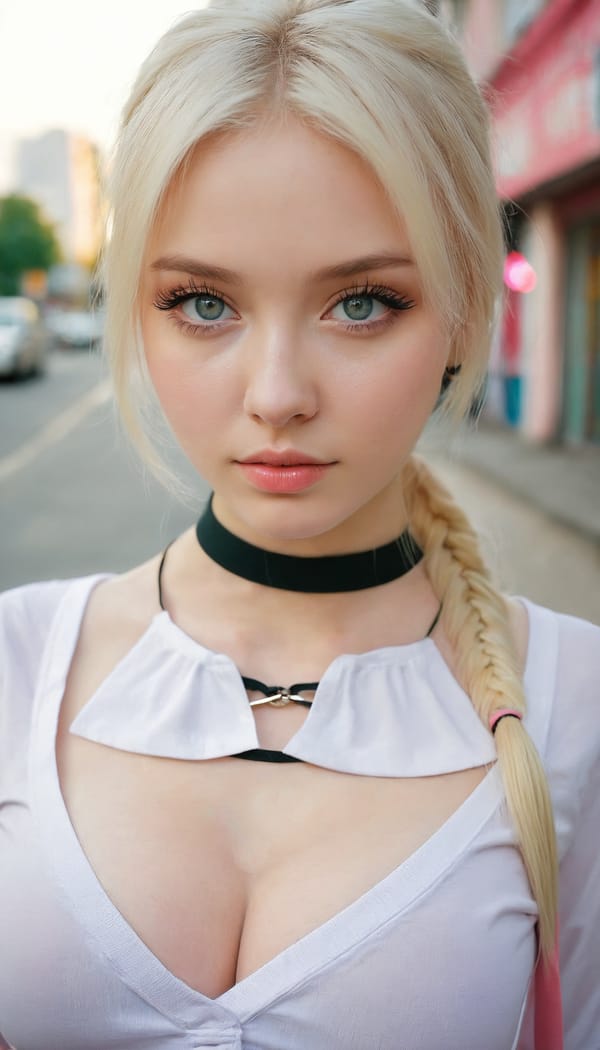 Tags: 21872187, SDXL
{"3": {"inputs": {"seed": 466617187387980, "steps": 32, "cfg": 5.69, "sampler_name": "dpmpp_2m", "scheduler": "karras", "denoise": 1.0, "model": ["27", 0], "positive": ["6", 0], "negative": ["7", 0], "latent_image": ["5", 0]}, "class_type": "KSampler"}, "4": {"inputs": {"ckpt_name": "juggernautxl.safetensors"}, "class_type": "CheckpointLoaderSimple"}, "5": {"inputs": {"width": 768, "height": 1344, "batch_size": 1}, "class_type": "EmptyLatentImage"}, "6": {"inputs": {"text": "26 year old girl, (ukrainian:1.11), (beautiful eyes:1.06), (blush:1.06), (cute:1.05), (slim:0.98), (sexy lips:0.98), (seductive facial expression:1.10), (eyelashes:1.03), (temptress:1.00), (seductive pose:1.10), (detailed face:1.12), (double eyelids:1.11), (idol:1.10), (pale skin:1.09), (in a seductive pose:1.09), (large perky breasts:1.14), (cleavage:0.96), (thigh gap:1.09), (school uniform:0.98), choker, busy street, (portra:1.00), (RAW:1.05), (soft lighting:1.02), (candid cinema:1.03), (film:1.03), (textured skin:1.07), (detailed skin:1.07), (natural looking skin:1.05), (skin fuzz:1.00)", "clip": ["27", 1]}, "class_type": "CLIPTextEncode"}, "7": {"inputs": {"text": "(low resolution:1.13), (worst quality:1.06), (open mouth:1.12), (twisted:1.06), (distorted:1.10), (bad hands:1.14), (watermark:1.12)", "clip": ["27", 1]}, "class_type": "CLIPTextEncode"}, "8": {"inputs": {"samples": ["3", 0], "vae": ["4", 2]}, "class_type": "VAEDecode"}, "25": {"inputs": {"lora_name": "nudify_xl.safetensors", "strength_model": 0.2, "strength_clip": 0.29, "model": ["4", 0], "clip": ["4", 1]}, "class_type": "LoraLoader"}, "26": {"inputs": {"lora_name": "shirtlift_SDXL_v2.safetensors", "strength_model": 0.05, "strength_clip": 0.19, "model": ["25", 0], "clip": ["25", 1]}, "class_type": "LoraLoader"}, "27": {"inputs": {"lora_name": "PerfectEyesXL.safetensors", "strength_model": 0.06, "strength_clip": 0.19, "model": ["26", 0], "clip": ["26", 1]}, "class_type": "LoraLoader"}, "30": {"inputs": {"model_name": "4x_NMKD-Superscale-SP_178000_G.pth"}, "class_type": "UpscaleModelLoader"}, "31": {"inputs": {"upscale_model": ["30", 0], "image": ["8", 0]}, "class_type": "ImageUpscaleWithModel"}, "32": {"inputs": {"upscale_method": "lanczos", "scale_by": 0.5, "image": ["31", 0]}, "class_type": "ImageScaleBy"}, "33": {"inputs": {"pixels": ["32", 0], "vae": ["4", 2]}, "class_type": "VAEEncode"}, "34": {"inputs": {"seed": 466617187387980, "steps": 32, "cfg": 5.69, "sampler_name": "dpmpp_2m", "scheduler": "karras", "denoise": 0.3, "model": ["27", 0], "positive": ["6", 0], "negative": ["7", 0], "latent_image": ["33", 0]}, "class_type": "KSampler"}, "36": {"inputs": {"samples": ["34", 0], "vae": ["4", 2]}, "class_type": "VAEDecode"}, "39": {"inputs": {"filename_prefix": "comfyapi-1714792691862", "images": ["36", 0]}, "class_type": "SaveImage"}}