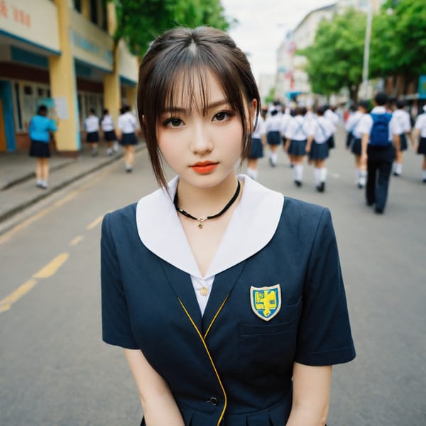 Tags: 21872187, SDXL
{"3": {"inputs": {"seed": 533916565053130, "steps": 32, "cfg": 6.42, "sampler_name": "dpmpp_2m", "scheduler": "karras", "denoise": 1.0, "model": ["27", 0], "positive": ["6", 0], "negative": ["7", 0], "latent_image": ["5", 0]}, "class_type": "KSampler"}, "4": {"inputs": {"ckpt_name": "helloworldxl.safetensors"}, "class_type": "CheckpointLoaderSimple"}, "5": {"inputs": {"width": 1024, "height": 1024, "batch_size": 1}, "class_type": "EmptyLatentImage"}, "6": {"inputs": {"text": "26 year old girl, (irish:1.05), (ukrainian:1.04), (taiwanese:0.97), (russian:1.04), (eyelashes:1.07), (beautiful eyes:1.03), (sexy lips:1.00), (seductive facial expression:0.96), (seductive pose:1.06), (temptress:1.02), (idol:1.08), (cute:1.11), (double eyelids:1.05), (slim:1.11), (detailed face:1.06), (pale skin:1.02), (in a seductive pose:1.14), (large perky breasts:1.03), (cleavage:1.08), (thigh gap:1.04), (school uniform:1.13), choker, busy street, (candid cinema:1.02), (film:1.05), (detailed skin:1.03), (natural looking skin:1.09), (skin fuzz:1.03), (soft lighting:1.06), (RAW:1.03), (portra:1.04), (textured skin:1.06)", "clip": ["27", 1]}, "class_type": "CLIPTextEncode"}, "7": {"inputs": {"text": "(worst quality:1.12), (twisted:1.09), (distorted:1.11), (bad hands:1.09), (watermark:1.07), (low resolution:1.09), (open mouth:1.09)", "clip": ["27", 1]}, "class_type": "CLIPTextEncode"}, "8": {"inputs": {"samples": ["3", 0], "vae": ["4", 2]}, "class_type": "VAEDecode"}, "25": {"inputs": {"lora_name": "nudify_xl.safetensors", "strength_model": 0.03, "strength_clip": 0.27, "model": ["4", 0], "clip": ["4", 1]}, "class_type": "LoraLoader"}, "26": {"inputs": {"lora_name": "shirtlift_SDXL_v2.safetensors", "strength_model": 0.0, "strength_clip": 0.14, "model": ["25", 0], "clip": ["25", 1]}, "class_type": "LoraLoader"}, "27": {"inputs": {"lora_name": "PerfectEyesXL.safetensors", "strength_model": 0.1, "strength_clip": 0.03, "model": ["26", 0], "clip": ["26", 1]}, "class_type": "LoraLoader"}, "30": {"inputs": {"model_name": "4x_NMKD-Superscale-SP_178000_G.pth"}, "class_type": "UpscaleModelLoader"}, "31": {"inputs": {"upscale_model": ["30", 0], "image": ["8", 0]}, "class_type": "ImageUpscaleWithModel"}, "32": {"inputs": {"upscale_method": "lanczos", "scale_by": 0.5, "image": ["31", 0]}, "class_type": "ImageScaleBy"}, "33": {"inputs": {"pixels": ["32", 0], "vae": ["4", 2]}, "class_type": "VAEEncode"}, "34": {"inputs": {"seed": 533916565053130, "steps": 32, "cfg": 6.42, "sampler_name": "dpmpp_2m", "scheduler": "karras", "denoise": 0.3, "model": ["27", 0], "positive": ["6", 0], "negative": ["7", 0], "latent_image": ["33", 0]}, "class_type": "KSampler"}, "36": {"inputs": {"samples": ["34", 0], "vae": ["4", 2]}, "class_type": "VAEDecode"}, "39": {"inputs": {"filename_prefix": "comfyapi-1724965067881", "images": ["36", 0]}, "class_type": "SaveImage"}}