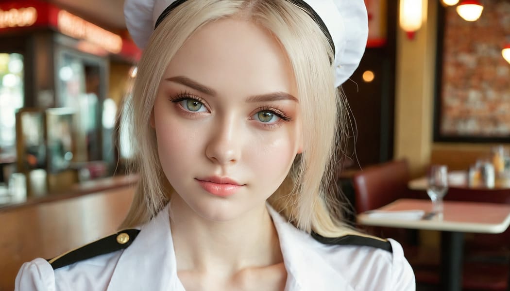 Tags: 21872187, SDXL
{"3": {"inputs": {"seed": 294418967964740, "steps": 64, "cfg": 5.24, "sampler_name": "dpmpp_2m", "scheduler": "karras", "denoise": 1.0, "model": ["27", 0], "positive": ["6", 0], "negative": ["7", 0], "latent_image": ["5", 0]}, "class_type": "KSampler"}, "4": {"inputs": {"ckpt_name": "juggernautxl.safetensors"}, "class_type": "CheckpointLoaderSimple"}, "5": {"inputs": {"width": 1344, "height": 768, "batch_size": 1}, "class_type": "EmptyLatentImage"}, "6": {"inputs": {"text": "20 year old girl, (ukrainian:1.03), (slim:1.11), (beautiful eyes:1.09), (idol:1.00), (detailed face:1.09), (seductive facial expression:1.09), (cute:1.04), (seductive pose:1.10), (double eyelids:1.09), (pale skin:1.09), (blush:1.06), (eyelashes:0.98), (temptress:1.00), (sexy lips:1.05), (in a seductive pose:0.99), (large perky breasts:1.01), (cleavage:1.05), (thigh gap:0.97), (a waitress in uniform:1.10) working at a restaurant, (detailed skin:1.03), (film:1.04), (textured skin:1.08), (soft lighting:1.03), (candid cinema:1.03), (RAW:1.06), (natural looking skin:1.09), (skin fuzz:1.09), (portra:1.08)", "clip": ["27", 1]}, "class_type": "CLIPTextEncode"}, "7": {"inputs": {"text": "(worst quality:1.09), (low resolution:1.14), (watermark:1.13), (open mouth:1.10), (twisted:1.09), (bad hands:1.10)", "clip": ["27", 1]}, "class_type": "CLIPTextEncode"}, "8": {"inputs": {"samples": ["3", 0], "vae": ["4", 2]}, "class_type": "VAEDecode"}, "25": {"inputs": {"lora_name": "nudify_xl.safetensors", "strength_model": 0.14, "strength_clip": 0.09, "model": ["4", 0], "clip": ["4", 1]}, "class_type": "LoraLoader"}, "26": {"inputs": {"lora_name": "shirtlift_SDXL_v2.safetensors", "strength_model": 0.03, "strength_clip": 0.16, "model": ["25", 0], "clip": ["25", 1]}, "class_type": "LoraLoader"}, "27": {"inputs": {"lora_name": "PerfectEyesXL.safetensors", "strength_model": 0.15, "strength_clip": 0.16, "model": ["26", 0], "clip": ["26", 1]}, "class_type": "LoraLoader"}, "30": {"inputs": {"model_name": "4x_NMKD-Superscale-SP_178000_G.pth"}, "class_type": "UpscaleModelLoader"}, "31": {"inputs": {"upscale_model": ["30", 0], "image": ["8", 0]}, "class_type": "ImageUpscaleWithModel"}, "32": {"inputs": {"upscale_method": "lanczos", "scale_by": 0.5, "image": ["31", 0]}, "class_type": "ImageScaleBy"}, "33": {"inputs": {"pixels": ["32", 0], "vae": ["4", 2]}, "class_type": "VAEEncode"}, "34": {"inputs": {"seed": 294418967964740, "steps": 64, "cfg": 5.24, "sampler_name": "dpmpp_2m", "scheduler": "karras", "denoise": 0.3, "model": ["27", 0], "positive": ["6", 0], "negative": ["7", 0], "latent_image": ["33", 0]}, "class_type": "KSampler"}, "36": {"inputs": {"samples": ["34", 0], "vae": ["4", 2]}, "class_type": "VAEDecode"}, "39": {"inputs": {"filename_prefix": "comfyapi-1731590132946", "images": ["36", 0]}, "class_type": "SaveImage"}}