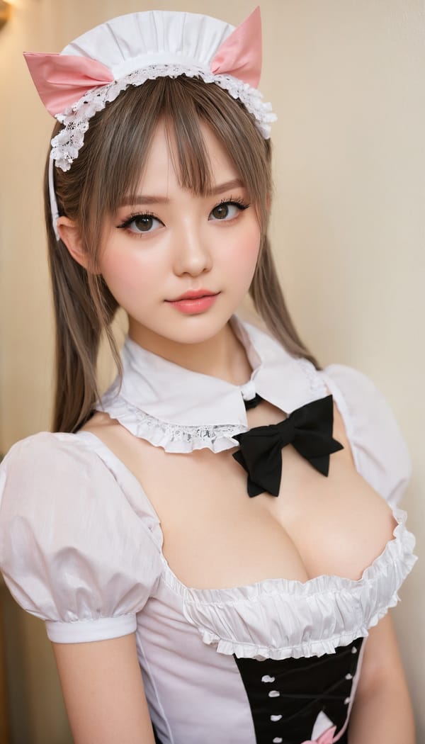 Tags: 21872187, SDXL
{"3": {"inputs": {"seed": 464786012148761, "steps": 32, "cfg": 6.23, "sampler_name": "dpmpp_2m", "scheduler": "karras", "denoise": 1.0, "model": ["27", 0], "positive": ["6", 0], "negative": ["7", 0], "latent_image": ["5", 0]}, "class_type": "KSampler"}, "4": {"inputs": {"ckpt_name": "juggernautxl.safetensors"}, "class_type": "CheckpointLoaderSimple"}, "5": {"inputs": {"width": 768, "height": 1344, "batch_size": 1}, "class_type": "EmptyLatentImage"}, "6": {"inputs": {"text": "20 year old girl, (slim:0.97), (temptress:1.14), (sexy lips:1.08), (blush:1.12), (idol:1.00), (seductive facial expression:1.05), (cute:1.04), (double eyelids:0.96), (pale skin:0.96), (beautiful eyes:1.11), (detailed face:1.13), (seductive pose:1.14), (eyelashes:1.08), (in a seductive pose:1.09), (large perky breasts:1.11), (cleavage:1.06), (thigh gap:0.95), in a (skimpy maid costume:1.14) working at a maid cafe, choker, bowtie, headband, pleated skirt, (RAW:1.09), (candid cinema:1.06), (portra:1.05), (film:1.07), (textured skin:1.07), (soft lighting:1.08), (detailed skin:1.03), (skin fuzz:1.04), (natural looking skin:1.00)", "clip": ["27", 1]}, "class_type": "CLIPTextEncode"}, "7": {"inputs": {"text": "(watermark:1.12), (twisted:1.07), (open mouth:1.13), (bad hands:1.05), (low resolution:1.12), (distorted:1.13), (worst quality:1.13)", "clip": ["27", 1]}, "class_type": "CLIPTextEncode"}, "8": {"inputs": {"samples": ["3", 0], "vae": ["4", 2]}, "class_type": "VAEDecode"}, "25": {"inputs": {"lora_name": "nudify_xl.safetensors", "strength_model": 0.36, "strength_clip": 0.24, "model": ["4", 0], "clip": ["4", 1]}, "class_type": "LoraLoader"}, "26": {"inputs": {"lora_name": "shirtlift_SDXL_v2.safetensors", "strength_model": 0.07, "strength_clip": 0.04, "model": ["25", 0], "clip": ["25", 1]}, "class_type": "LoraLoader"}, "27": {"inputs": {"lora_name": "PerfectEyesXL.safetensors", "strength_model": 0.01, "strength_clip": 0.18, "model": ["26", 0], "clip": ["26", 1]}, "class_type": "LoraLoader"}, "30": {"inputs": {"model_name": "4x_NMKD-Superscale-SP_178000_G.pth"}, "class_type": "UpscaleModelLoader"}, "31": {"inputs": {"upscale_model": ["30", 0], "image": ["8", 0]}, "class_type": "ImageUpscaleWithModel"}, "32": {"inputs": {"upscale_method": "lanczos", "scale_by": 0.5, "image": ["31", 0]}, "class_type": "ImageScaleBy"}, "33": {"inputs": {"pixels": ["32", 0], "vae": ["4", 2]}, "class_type": "VAEEncode"}, "34": {"inputs": {"seed": 464786012148761, "steps": 32, "cfg": 6.23, "sampler_name": "dpmpp_2m", "scheduler": "karras", "denoise": 0.3, "model": ["27", 0], "positive": ["6", 0], "negative": ["7", 0], "latent_image": ["33", 0]}, "class_type": "KSampler"}, "36": {"inputs": {"samples": ["34", 0], "vae": ["4", 2]}, "class_type": "VAEDecode"}, "39": {"inputs": {"filename_prefix": "comfyapi-1726586341811", "images": ["36", 0]}, "class_type": "SaveImage"}}