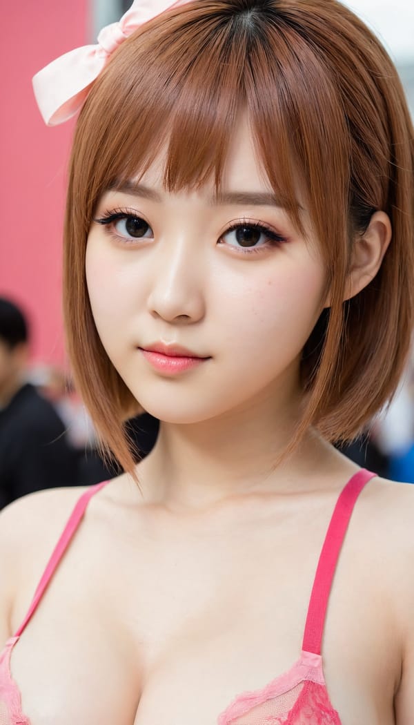 Tags: 21872187, SDXL
{"3": {"inputs": {"seed": 361994516265975, "steps": 32, "cfg": 5.83, "sampler_name": "dpmpp_2m", "scheduler": "karras", "denoise": 1.0, "model": ["27", 0], "positive": ["6", 0], "negative": ["7", 0], "latent_image": ["5", 0]}, "class_type": "KSampler"}, "4": {"inputs": {"ckpt_name": "juggernautXL_v8Rundiffusion.safetensors"}, "class_type": "CheckpointLoaderSimple"}, "5": {"inputs": {"width": 768, "height": 1344, "batch_size": 1}, "class_type": "EmptyLatentImage"}, "6": {"inputs": {"text": "22 year old girl, (korean:0.96), (detailed face:1.05), (seductive pose:0.98), (temptress:1.04), (seductive facial expression:1.01), (slim:1.06), (sexy lips:1.13), (eyelashes:1.10), (cute:0.99), (pale skin:1.12), (double eyelids:0.96), (idol:1.11), (blush:1.05), (beautiful eyes:0.97), (in a seductive pose:1.05), (large perky breasts:0.97), (cleavage:1.07), (thigh gap:1.02), (in a cosplay:0.99) at comiket posing for camera, (film:1.04), (textured skin:1.09), (skin fuzz:1.04), (RAW:1.08), (natural looking skin:1.08), (detailed skin:1.05), (portra:1.01), (soft lighting:1.02), (candid cinema:1.02)", "clip": ["27", 1]}, "class_type": "CLIPTextEncode"}, "7": {"inputs": {"text": "(worst quality:1.06), (bad hands:1.10), (low resolution:1.07), (twisted:1.10), (watermark:1.14), (distorted:1.07), (open mouth:1.14)", "clip": ["27", 1]}, "class_type": "CLIPTextEncode"}, "8": {"inputs": {"samples": ["3", 0], "vae": ["4", 2]}, "class_type": "VAEDecode"}, "25": {"inputs": {"lora_name": "nudify_xl.safetensors", "strength_model": 0.21, "strength_clip": 0.28, "model": ["4", 0], "clip": ["4", 1]}, "class_type": "LoraLoader"}, "26": {"inputs": {"lora_name": "shirtlift_SDXL_v2.safetensors", "strength_model": 0.17, "strength_clip": 0.0, "model": ["25", 0], "clip": ["25", 1]}, "class_type": "LoraLoader"}, "27": {"inputs": {"lora_name": "PerfectEyesXL.safetensors", "strength_model": 0.04, "strength_clip": 0.01, "model": ["26", 0], "clip": ["26", 1]}, "class_type": "LoraLoader"}, "30": {"inputs": {"model_name": "4x_NMKD-Superscale-SP_178000_G.pth"}, "class_type": "UpscaleModelLoader"}, "31": {"inputs": {"upscale_model": ["30", 0], "image": ["8", 0]}, "class_type": "ImageUpscaleWithModel"}, "32": {"inputs": {"upscale_method": "lanczos", "scale_by": 0.5, "image": ["31", 0]}, "class_type": "ImageScaleBy"}, "33": {"inputs": {"pixels": ["32", 0], "vae": ["4", 2]}, "class_type": "VAEEncode"}, "34": {"inputs": {"seed": 361994516265975, "steps": 32, "cfg": 5.83, "sampler_name": "dpmpp_2m", "scheduler": "karras", "denoise": 0.3, "model": ["27", 0], "positive": ["6", 0], "negative": ["7", 0], "latent_image": ["33", 0]}, "class_type": "KSampler"}, "36": {"inputs": {"samples": ["34", 0], "vae": ["4", 2]}, "class_type": "VAEDecode"}, "39": {"inputs": {"filename_prefix": "comfyapi-1708114523798", "images": ["36", 0]}, "class_type": "SaveImage"}}