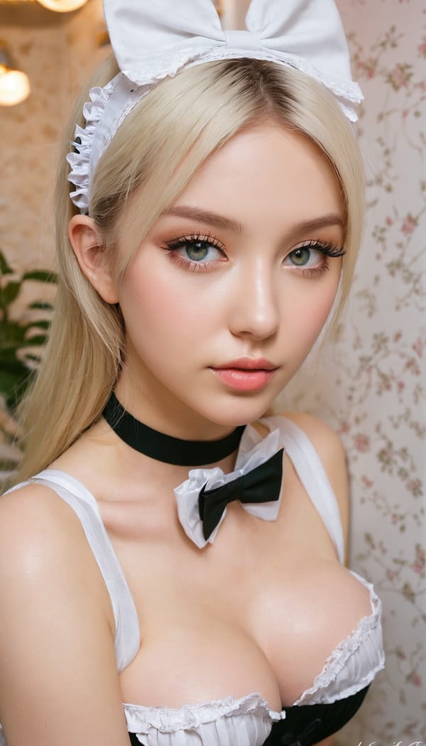 Tags: 21872187, SDXL
{"3": {"inputs": {"seed": 662535425434819, "steps": 32, "cfg": 5.0, "sampler_name": "dpmpp_2m", "scheduler": "karras", "denoise": 1.0, "model": ["27", 0], "positive": ["6", 0], "negative": ["7", 0], "latent_image": ["5", 0]}, "class_type": "KSampler"}, "4": {"inputs": {"ckpt_name": "juggernautxl.safetensors"}, "class_type": "CheckpointLoaderSimple"}, "5": {"inputs": {"width": 768, "height": 1344, "batch_size": 1}, "class_type": "EmptyLatentImage"}, "6": {"inputs": {"text": "21 year old girl, (ukrainian:0.98), (double eyelids:1.07), (beautiful eyes:1.07), (seductive facial expression:1.07), (eyelashes:1.04), (sexy lips:1.03), (detailed face:1.01), (seductive pose:1.12), (blush:1.04), (slim:1.03), (pale skin:1.09), (temptress:1.04), (on all fours:0.95), (spreading ass cheeks:1.13), (from behind:1.03), (backboob:1.09), in a (skimpy maid costume:1.12) working at a maid cafe, choker, bowtie, headband, pleated skirt, (RAW:1.01), (detailed skin:1.00), (candid cinema:1.01), (natural looking skin:1.03), (textured skin:1.00), (film:1.06), (portra:1.02), (skin fuzz:1.04), (soft lighting:1.03)", "clip": ["27", 1]}, "class_type": "CLIPTextEncode"}, "7": {"inputs": {"text": "(watermark:1.08), (low resolution:1.12), (worst quality:1.13), (open mouth:1.08), (twisted:1.07), (bad hands:1.09), (distorted:1.11)", "clip": ["27", 1]}, "class_type": "CLIPTextEncode"}, "8": {"inputs": {"samples": ["3", 0], "vae": ["4", 2]}, "class_type": "VAEDecode"}, "25": {"inputs": {"lora_name": "nudify_xl.safetensors", "strength_model": 0.25, "strength_clip": 0.32, "model": ["4", 0], "clip": ["4", 1]}, "class_type": "LoraLoader"}, "26": {"inputs": {"lora_name": "shirtlift_SDXL_v2.safetensors", "strength_model": 0.0, "strength_clip": 0.19, "model": ["25", 0], "clip": ["25", 1]}, "class_type": "LoraLoader"}, "27": {"inputs": {"lora_name": "PerfectEyesXL.safetensors", "strength_model": 0.07, "strength_clip": 0.17, "model": ["26", 0], "clip": ["26", 1]}, "class_type": "LoraLoader"}, "30": {"inputs": {"model_name": "4x_NMKD-Superscale-SP_178000_G.pth"}, "class_type": "UpscaleModelLoader"}, "31": {"inputs": {"upscale_model": ["30", 0], "image": ["8", 0]}, "class_type": "ImageUpscaleWithModel"}, "32": {"inputs": {"upscale_method": "lanczos", "scale_by": 0.5, "image": ["31", 0]}, "class_type": "ImageScaleBy"}, "33": {"inputs": {"pixels": ["32", 0], "vae": ["4", 2]}, "class_type": "VAEEncode"}, "34": {"inputs": {"seed": 662535425434819, "steps": 32, "cfg": 5.0, "sampler_name": "dpmpp_2m", "scheduler": "karras", "denoise": 0.3, "model": ["27", 0], "positive": ["6", 0], "negative": ["7", 0], "latent_image": ["33", 0]}, "class_type": "KSampler"}, "36": {"inputs": {"samples": ["34", 0], "vae": ["4", 2]}, "class_type": "VAEDecode"}, "39": {"inputs": {"filename_prefix": "comfyapi-1716362567797", "images": ["36", 0]}, "class_type": "SaveImage"}}