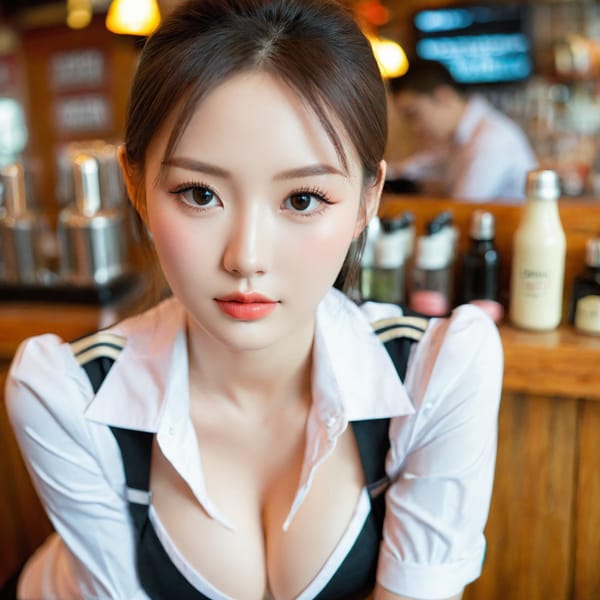 Tags: 21872187, SDXL
{"3": {"inputs": {"seed": 298880016332045, "steps": 64, "cfg": 7.26, "sampler_name": "dpmpp_2m", "scheduler": "karras", "denoise": 1.0, "model": ["27", 0], "positive": ["6", 0], "negative": ["7", 0], "latent_image": ["5", 0]}, "class_type": "KSampler"}, "4": {"inputs": {"ckpt_name": "leosamsHelloworldSDXL_helloworldSDXL30.safetensors"}, "class_type": "CheckpointLoaderSimple"}, "5": {"inputs": {"width": 1024, "height": 1024, "batch_size": 1}, "class_type": "EmptyLatentImage"}, "6": {"inputs": {"text": "25 year old girl, (russian:0.95), (korean:1.13), (seductive facial expression:1.00), (eyelashes:1.14), (idol:1.07), (slim:0.95), (double eyelids:1.10), (detailed face:0.97), (beautiful eyes:0.95), (blush:1.07), (sexy lips:1.10), (seductive pose:0.95), (pale skin:1.05), (cute:1.11), (temptress:1.04), (in a seductive pose:1.02), (large perky breasts:0.97), (cleavage:1.01), (thigh gap:0.97), (a waitress in uniform:1.10) working at a restaurant, (textured skin:1.07), (soft lighting:1.02), (detailed skin:1.02), (RAW:1.07), (skin fuzz:1.07), (portra:1.04), (film:1.05), (natural looking skin:1.05), (candid cinema:1.05)", "clip": ["27", 1]}, "class_type": "CLIPTextEncode"}, "7": {"inputs": {"text": "(twisted:1.05), (worst quality:1.06), (open mouth:1.05), (bad hands:1.07), (distorted:1.11), (watermark:1.11), (low resolution:1.06)", "clip": ["27", 1]}, "class_type": "CLIPTextEncode"}, "8": {"inputs": {"samples": ["3", 0], "vae": ["4", 2]}, "class_type": "VAEDecode"}, "25": {"inputs": {"lora_name": "nudify_xl.safetensors", "strength_model": 0.19, "strength_clip": 0.38, "model": ["4", 0], "clip": ["4", 1]}, "class_type": "LoraLoader"}, "26": {"inputs": {"lora_name": "shirtlift_SDXL_v2.safetensors", "strength_model": 0.0, "strength_clip": 0.17, "model": ["25", 0], "clip": ["25", 1]}, "class_type": "LoraLoader"}, "27": {"inputs": {"lora_name": "PerfectEyesXL.safetensors", "strength_model": 0.05, "strength_clip": 0.15, "model": ["26", 0], "clip": ["26", 1]}, "class_type": "LoraLoader"}, "30": {"inputs": {"model_name": "4x_NMKD-Superscale-SP_178000_G.pth"}, "class_type": "UpscaleModelLoader"}, "31": {"inputs": {"upscale_model": ["30", 0], "image": ["8", 0]}, "class_type": "ImageUpscaleWithModel"}, "32": {"inputs": {"upscale_method": "lanczos", "scale_by": 0.5, "image": ["31", 0]}, "class_type": "ImageScaleBy"}, "33": {"inputs": {"pixels": ["32", 0], "vae": ["4", 2]}, "class_type": "VAEEncode"}, "34": {"inputs": {"seed": 298880016332045, "steps": 64, "cfg": 7.26, "sampler_name": "dpmpp_2m", "scheduler": "karras", "denoise": 0.3, "model": ["27", 0], "positive": ["6", 0], "negative": ["7", 0], "latent_image": ["33", 0]}, "class_type": "KSampler"}, "36": {"inputs": {"samples": ["34", 0], "vae": ["4", 2]}, "class_type": "VAEDecode"}, "39": {"inputs": {"filename_prefix": "comfyapi-1705505642479", "images": ["36", 0]}, "class_type": "SaveImage"}}