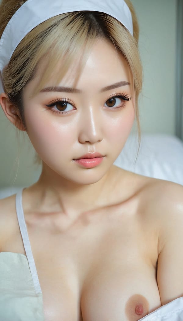 Tags: 21872187, SDXL
{"3": {"inputs": {"seed": 258200931414191, "steps": 64, "cfg": 6.69, "sampler_name": "dpmpp_2m", "scheduler": "karras", "denoise": 1.0, "model": ["27", 0], "positive": ["6", 0], "negative": ["7", 0], "latent_image": ["5", 0]}, "class_type": "KSampler"}, "4": {"inputs": {"ckpt_name": "juggernautxl.safetensors"}, "class_type": "CheckpointLoaderSimple"}, "5": {"inputs": {"width": 768, "height": 1344, "batch_size": 1}, "class_type": "EmptyLatentImage"}, "6": {"inputs": {"text": "24 year old girl, (japanese:1.04), (ukrainian:1.00), (temptress:1.09), (cute:1.10), (eyelashes:0.96), (detailed face:0.95), (seductive pose:0.98), (seductive facial expression:1.02), (idol:1.07), (pale skin:0.99), (slim:1.03), (blush:1.11), (beautiful eyes:0.97), (sexy lips:1.04), (double eyelids:1.13), (on all fours:1.03), (spreading ass cheeks:1.02), (from behind:1.04), (backboob:1.02), (nurse in uniform:1.06) working in a hospital ward, (film:1.04), (detailed skin:1.06), (natural looking skin:1.03), (textured skin:1.07), (candid cinema:1.06), (soft lighting:1.08), (skin fuzz:1.06), (RAW:1.00), (portra:1.06)", "clip": ["27", 1]}, "class_type": "CLIPTextEncode"}, "7": {"inputs": {"text": "(low resolution:1.12), (watermark:1.08), (bad hands:1.10), (worst quality:1.13), (distorted:1.06), (twisted:1.06), (open mouth:1.09)", "clip": ["27", 1]}, "class_type": "CLIPTextEncode"}, "8": {"inputs": {"samples": ["3", 0], "vae": ["4", 2]}, "class_type": "VAEDecode"}, "25": {"inputs": {"lora_name": "nudify_xl.safetensors", "strength_model": 0.11, "strength_clip": 0.27, "model": ["4", 0], "clip": ["4", 1]}, "class_type": "LoraLoader"}, "26": {"inputs": {"lora_name": "shirtlift_SDXL_v2.safetensors", "strength_model": 0.09, "strength_clip": 0.1, "model": ["25", 0], "clip": ["25", 1]}, "class_type": "LoraLoader"}, "27": {"inputs": {"lora_name": "PerfectEyesXL.safetensors", "strength_model": 0.06, "strength_clip": 0.11, "model": ["26", 0], "clip": ["26", 1]}, "class_type": "LoraLoader"}, "30": {"inputs": {"model_name": "4x_NMKD-Superscale-SP_178000_G.pth"}, "class_type": "UpscaleModelLoader"}, "31": {"inputs": {"upscale_model": ["30", 0], "image": ["8", 0]}, "class_type": "ImageUpscaleWithModel"}, "32": {"inputs": {"upscale_method": "lanczos", "scale_by": 0.5, "image": ["31", 0]}, "class_type": "ImageScaleBy"}, "33": {"inputs": {"pixels": ["32", 0], "vae": ["4", 2]}, "class_type": "VAEEncode"}, "34": {"inputs": {"seed": 258200931414191, "steps": 64, "cfg": 6.69, "sampler_name": "dpmpp_2m", "scheduler": "karras", "denoise": 0.3, "model": ["27", 0], "positive": ["6", 0], "negative": ["7", 0], "latent_image": ["33", 0]}, "class_type": "KSampler"}, "36": {"inputs": {"samples": ["34", 0], "vae": ["4", 2]}, "class_type": "VAEDecode"}, "39": {"inputs": {"filename_prefix": "comfyapi-1734807975229", "images": ["36", 0]}, "class_type": "SaveImage"}}