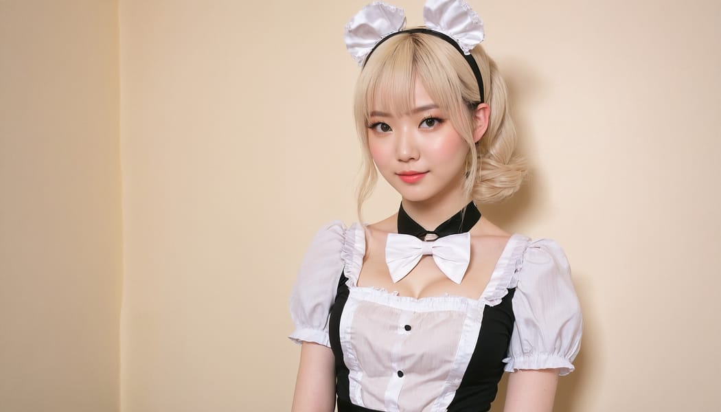 Tags: 21872187, SDXL
{"3": {"inputs": {"seed": 905112591980979, "steps": 64, "cfg": 7.83, "sampler_name": "dpmpp_2m", "scheduler": "karras", "denoise": 1.0, "model": ["27", 0], "positive": ["6", 0], "negative": ["7", 0], "latent_image": ["5", 0]}, "class_type": "KSampler"}, "4": {"inputs": {"ckpt_name": "juggernautxl.safetensors"}, "class_type": "CheckpointLoaderSimple"}, "5": {"inputs": {"width": 1344, "height": 768, "batch_size": 1}, "class_type": "EmptyLatentImage"}, "6": {"inputs": {"text": "20 year old girl, (idol:1.00), (double eyelids:1.08), (sexy lips:1.09), (pale skin:1.11), (seductive pose:0.98), (slim:0.98), (eyelashes:0.96), (temptress:0.96), (blush:0.98), (cute:1.11), (detailed face:0.99), (beautiful eyes:1.03), (seductive facial expression:0.99), (perky ass:1.03), (exposed ass:1.13), (looking back:1.04), (sexy ass:1.01), (thigh gap:1.08), in a (skimpy maid costume:1.12) working at a maid cafe, choker, bowtie, headband, pleated skirt, (RAW:1.01), (portra:1.01), (film:1.05), (textured skin:1.07), (natural looking skin:1.05), (soft lighting:1.08), (skin fuzz:1.06), (detailed skin:1.01), (candid cinema:1.04)", "clip": ["27", 1]}, "class_type": "CLIPTextEncode"}, "7": {"inputs": {"text": "(watermark:1.06), (low resolution:1.12), (twisted:1.12), (open mouth:1.10), (distorted:1.10), (bad hands:1.12), (worst quality:1.08)", "clip": ["27", 1]}, "class_type": "CLIPTextEncode"}, "8": {"inputs": {"samples": ["3", 0], "vae": ["4", 2]}, "class_type": "VAEDecode"}, "25": {"inputs": {"lora_name": "nudify_xl.safetensors", "strength_model": 0.01, "strength_clip": 0.24, "model": ["4", 0], "clip": ["4", 1]}, "class_type": "LoraLoader"}, "26": {"inputs": {"lora_name": "shirtlift_SDXL_v2.safetensors", "strength_model": 0.03, "strength_clip": 0.07, "model": ["25", 0], "clip": ["25", 1]}, "class_type": "LoraLoader"}, "27": {"inputs": {"lora_name": "PerfectEyesXL.safetensors", "strength_model": 0.11, "strength_clip": 0.0, "model": ["26", 0], "clip": ["26", 1]}, "class_type": "LoraLoader"}, "30": {"inputs": {"model_name": "4x_NMKD-Superscale-SP_178000_G.pth"}, "class_type": "UpscaleModelLoader"}, "31": {"inputs": {"upscale_model": ["30", 0], "image": ["8", 0]}, "class_type": "ImageUpscaleWithModel"}, "32": {"inputs": {"upscale_method": "lanczos", "scale_by": 0.5, "image": ["31", 0]}, "class_type": "ImageScaleBy"}, "33": {"inputs": {"pixels": ["32", 0], "vae": ["4", 2]}, "class_type": "VAEEncode"}, "34": {"inputs": {"seed": 905112591980979, "steps": 64, "cfg": 7.83, "sampler_name": "dpmpp_2m", "scheduler": "karras", "denoise": 0.3, "model": ["27", 0], "positive": ["6", 0], "negative": ["7", 0], "latent_image": ["33", 0]}, "class_type": "KSampler"}, "36": {"inputs": {"samples": ["34", 0], "vae": ["4", 2]}, "class_type": "VAEDecode"}, "39": {"inputs": {"filename_prefix": "comfyapi-1732108295483", "images": ["36", 0]}, "class_type": "SaveImage"}}