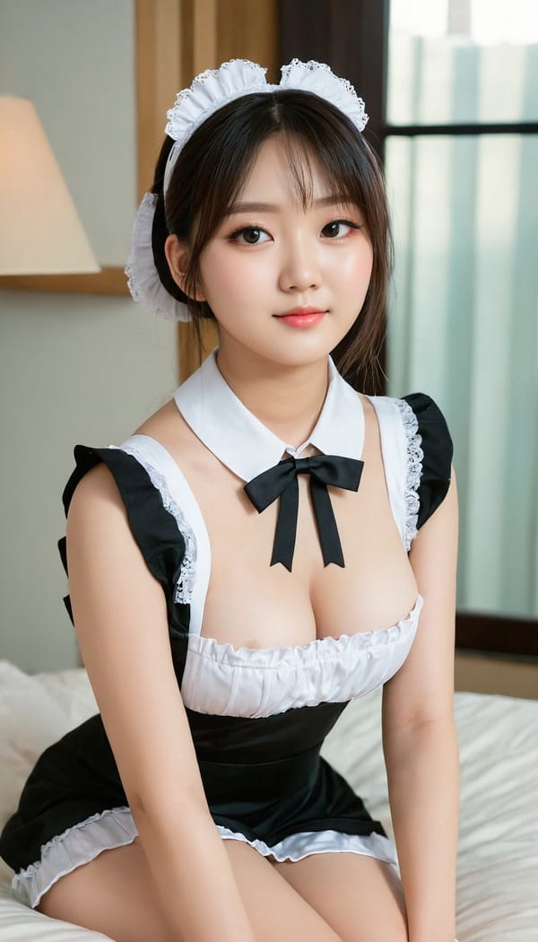 Tags: 21872187, SDXL
{"3": {"inputs": {"seed": 376796775979236, "steps": 32, "cfg": 6.02, "sampler_name": "dpmpp_2m", "scheduler": "karras", "denoise": 1.0, "model": ["27", 0], "positive": ["6", 0], "negative": ["7", 0], "latent_image": ["5", 0]}, "class_type": "KSampler"}, "4": {"inputs": {"ckpt_name": "juggernautXL_v8Rundiffusion.safetensors"}, "class_type": "CheckpointLoaderSimple"}, "5": {"inputs": {"width": 768, "height": 1344, "batch_size": 1}, "class_type": "EmptyLatentImage"}, "6": {"inputs": {"text": "19 year old girl, (japanese:0.95), (taiwanese:0.98), (korean:1.06), (seductive pose:1.13), (double eyelids:1.13), (seductive facial expression:1.01), (detailed face:1.09), (blush:0.99), (beautiful eyes:0.96), (sexy lips:1.07), (cute:1.00), (pale skin:1.00), (temptress:1.00), (eyelashes:1.08), (idol:0.99), (slim:0.96), (on all fours:1.04), (spreading ass cheeks:1.02), (from behind:0.99), (backboob:1.03), in a (skimpy maid costume:1.12) working at a maid cafe, choker, bowtie, headband, pleated skirt, (RAW:1.08), (candid cinema:1.01), (natural looking skin:1.01), (skin fuzz:1.00), (textured skin:1.00), (film:1.08), (detailed skin:1.08), (portra:1.02), (soft lighting:1.01)", "clip": ["27", 1]}, "class_type": "CLIPTextEncode"}, "7": {"inputs": {"text": "(low resolution:1.12), (bad hands:1.09), (watermark:1.12), (distorted:1.12), (twisted:1.11), (open mouth:1.13), (worst quality:1.14)", "clip": ["27", 1]}, "class_type": "CLIPTextEncode"}, "8": {"inputs": {"samples": ["3", 0], "vae": ["4", 2]}, "class_type": "VAEDecode"}, "25": {"inputs": {"lora_name": "nudify_xl.safetensors", "strength_model": 0.37, "strength_clip": 0.34, "model": ["4", 0], "clip": ["4", 1]}, "class_type": "LoraLoader"}, "26": {"inputs": {"lora_name": "shirtlift_SDXL_v2.safetensors", "strength_model": 0.05, "strength_clip": 0.04, "model": ["25", 0], "clip": ["25", 1]}, "class_type": "LoraLoader"}, "27": {"inputs": {"lora_name": "PerfectEyesXL.safetensors", "strength_model": 0.1, "strength_clip": 0.04, "model": ["26", 0], "clip": ["26", 1]}, "class_type": "LoraLoader"}, "30": {"inputs": {"model_name": "4x_NMKD-Superscale-SP_178000_G.pth"}, "class_type": "UpscaleModelLoader"}, "31": {"inputs": {"upscale_model": ["30", 0], "image": ["8", 0]}, "class_type": "ImageUpscaleWithModel"}, "32": {"inputs": {"upscale_method": "lanczos", "scale_by": 0.5, "image": ["31", 0]}, "class_type": "ImageScaleBy"}, "33": {"inputs": {"pixels": ["32", 0], "vae": ["4", 2]}, "class_type": "VAEEncode"}, "34": {"inputs": {"seed": 376796775979236, "steps": 32, "cfg": 6.02, "sampler_name": "dpmpp_2m", "scheduler": "karras", "denoise": 0.3, "model": ["27", 0], "positive": ["6", 0], "negative": ["7", 0], "latent_image": ["33", 0]}, "class_type": "KSampler"}, "36": {"inputs": {"samples": ["34", 0], "vae": ["4", 2]}, "class_type": "VAEDecode"}, "39": {"inputs": {"filename_prefix": "comfyapi-1707254315880", "images": ["36", 0]}, "class_type": "SaveImage"}}