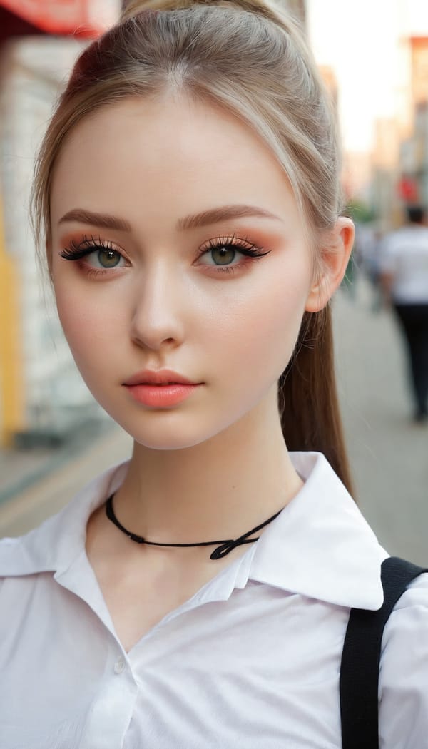 Tags: 21872187, SDXL
{"3": {"inputs": {"seed": 391146171827356, "steps": 64, "cfg": 6.11, "sampler_name": "dpmpp_2m", "scheduler": "karras", "denoise": 1.0, "model": ["27", 0], "positive": ["6", 0], "negative": ["7", 0], "latent_image": ["5", 0]}, "class_type": "KSampler"}, "4": {"inputs": {"ckpt_name": "juggernautxl.safetensors"}, "class_type": "CheckpointLoaderSimple"}, "5": {"inputs": {"width": 768, "height": 1344, "batch_size": 1}, "class_type": "EmptyLatentImage"}, "6": {"inputs": {"text": "27 year old girl, (ukrainian:0.95), (russian:0.95), (sexy lips:1.05), (detailed face:0.95), (double eyelids:1.08), (eyelashes:1.04), (cute:1.08), (blush:1.03), (pale skin:1.14), (seductive pose:0.99), (beautiful eyes:1.01), (idol:1.01), (temptress:0.98), (slim:1.06), (perky ass:1.10), (exposed ass:1.00), (looking back:0.99), (sexy ass:1.04), (thigh gap:0.98), (school uniform:1.02), choker, busy street, (RAW:1.00), (textured skin:1.09), (skin fuzz:1.06), (detailed skin:1.09), (film:1.00), (portra:1.00), (candid cinema:1.03), (natural looking skin:1.06), (soft lighting:1.04)", "clip": ["27", 1]}, "class_type": "CLIPTextEncode"}, "7": {"inputs": {"text": "(low resolution:1.07), (watermark:1.12), (worst quality:1.11), (bad hands:1.10), (open mouth:1.05), (distorted:1.14), (twisted:1.09)", "clip": ["27", 1]}, "class_type": "CLIPTextEncode"}, "8": {"inputs": {"samples": ["3", 0], "vae": ["4", 2]}, "class_type": "VAEDecode"}, "25": {"inputs": {"lora_name": "nudify_xl.safetensors", "strength_model": 0.33, "strength_clip": 0.23, "model": ["4", 0], "clip": ["4", 1]}, "class_type": "LoraLoader"}, "26": {"inputs": {"lora_name": "shirtlift_SDXL_v2.safetensors", "strength_model": 0.07, "strength_clip": 0.18, "model": ["25", 0], "clip": ["25", 1]}, "class_type": "LoraLoader"}, "27": {"inputs": {"lora_name": "PerfectEyesXL.safetensors", "strength_model": 0.14, "strength_clip": 0.03, "model": ["26", 0], "clip": ["26", 1]}, "class_type": "LoraLoader"}, "30": {"inputs": {"model_name": "4x_NMKD-Superscale-SP_178000_G.pth"}, "class_type": "UpscaleModelLoader"}, "31": {"inputs": {"upscale_model": ["30", 0], "image": ["8", 0]}, "class_type": "ImageUpscaleWithModel"}, "32": {"inputs": {"upscale_method": "lanczos", "scale_by": 0.5, "image": ["31", 0]}, "class_type": "ImageScaleBy"}, "33": {"inputs": {"pixels": ["32", 0], "vae": ["4", 2]}, "class_type": "VAEEncode"}, "34": {"inputs": {"seed": 391146171827356, "steps": 64, "cfg": 6.11, "sampler_name": "dpmpp_2m", "scheduler": "karras", "denoise": 0.3, "model": ["27", 0], "positive": ["6", 0], "negative": ["7", 0], "latent_image": ["33", 0]}, "class_type": "KSampler"}, "36": {"inputs": {"samples": ["34", 0], "vae": ["4", 2]}, "class_type": "VAEDecode"}, "39": {"inputs": {"filename_prefix": "comfyapi-1727209763483", "images": ["36", 0]}, "class_type": "SaveImage"}}
