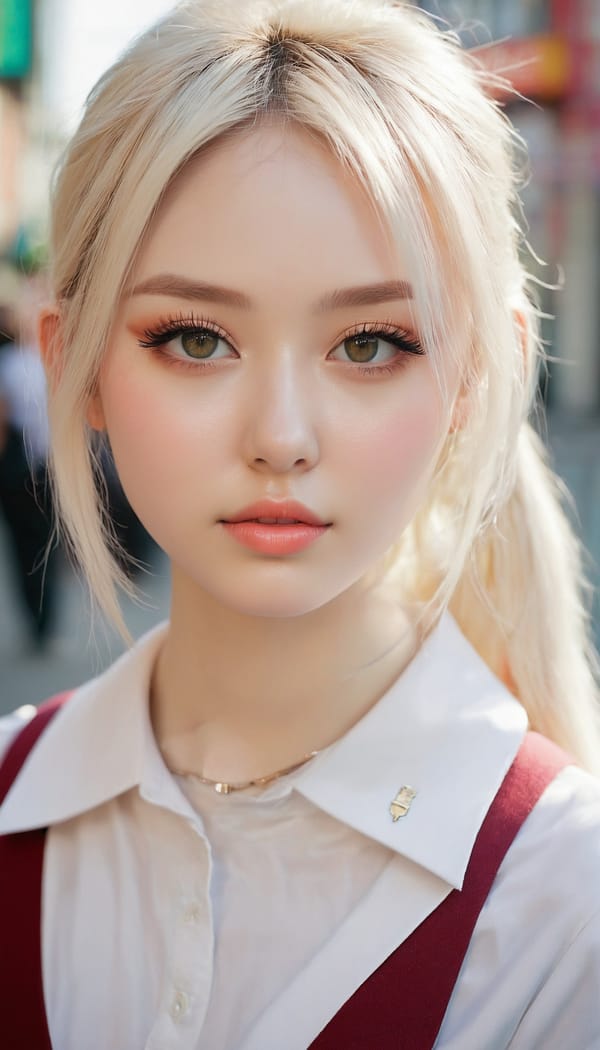 Tags: 21872187, SDXL
{"3": {"inputs": {"seed": 615237820732359, "steps": 32, "cfg": 6.63, "sampler_name": "dpmpp_2m", "scheduler": "karras", "denoise": 1.0, "model": ["27", 0], "positive": ["6", 0], "negative": ["7", 0], "latent_image": ["5", 0]}, "class_type": "KSampler"}, "4": {"inputs": {"ckpt_name": "juggernautxl.safetensors"}, "class_type": "CheckpointLoaderSimple"}, "5": {"inputs": {"width": 768, "height": 1344, "batch_size": 1}, "class_type": "EmptyLatentImage"}, "6": {"inputs": {"text": "22 year old girl, (detailed face:0.96), (temptress:1.10), (slim:1.14), (eyelashes:0.98), (blush:1.07), (sexy lips:1.07), (cute:0.97), (pale skin:1.11), (seductive pose:1.14), (seductive facial expression:1.05), (beautiful eyes:0.96), (double eyelids:1.05), (idol:1.01), (perky ass:0.98), (exposed ass:1.06), (looking back:1.08), (sexy ass:1.09), (thigh gap:1.00), (school uniform:1.07), choker, busy street, (textured skin:1.00), (RAW:1.05), (natural looking skin:1.08), (detailed skin:1.06), (soft lighting:1.07), (film:1.03), (candid cinema:1.07), (portra:1.05)", "clip": ["27", 1]}, "class_type": "CLIPTextEncode"}, "7": {"inputs": {"text": "(watermark:1.12), (open mouth:1.06), (worst quality:1.12), (low resolution:1.09), (twisted:1.08), (bad hands:1.10), (distorted:1.08)", "clip": ["27", 1]}, "class_type": "CLIPTextEncode"}, "8": {"inputs": {"samples": ["3", 0], "vae": ["4", 2]}, "class_type": "VAEDecode"}, "25": {"inputs": {"lora_name": "nudify_xl.safetensors", "strength_model": 0.26, "strength_clip": 0.09, "model": ["4", 0], "clip": ["4", 1]}, "class_type": "LoraLoader"}, "26": {"inputs": {"lora_name": "shirtlift_SDXL_v2.safetensors", "strength_model": 0.04, "strength_clip": 0.16, "model": ["25", 0], "clip": ["25", 1]}, "class_type": "LoraLoader"}, "27": {"inputs": {"lora_name": "PerfectEyesXL.safetensors", "strength_model": 0.17, "strength_clip": 0.06, "model": ["26", 0], "clip": ["26", 1]}, "class_type": "LoraLoader"}, "30": {"inputs": {"model_name": "4x_NMKD-Superscale-SP_178000_G.pth"}, "class_type": "UpscaleModelLoader"}, "31": {"inputs": {"upscale_model": ["30", 0], "image": ["8", 0]}, "class_type": "ImageUpscaleWithModel"}, "32": {"inputs": {"upscale_method": "lanczos", "scale_by": 0.5, "image": ["31", 0]}, "class_type": "ImageScaleBy"}, "33": {"inputs": {"pixels": ["32", 0], "vae": ["4", 2]}, "class_type": "VAEEncode"}, "34": {"inputs": {"seed": 615237820732359, "steps": 32, "cfg": 6.63, "sampler_name": "dpmpp_2m", "scheduler": "karras", "denoise": 0.3, "model": ["27", 0], "positive": ["6", 0], "negative": ["7", 0], "latent_image": ["33", 0]}, "class_type": "KSampler"}, "36": {"inputs": {"samples": ["34", 0], "vae": ["4", 2]}, "class_type": "VAEDecode"}, "39": {"inputs": {"filename_prefix": "comfyapi-1724962919415", "images": ["36", 0]}, "class_type": "SaveImage"}}