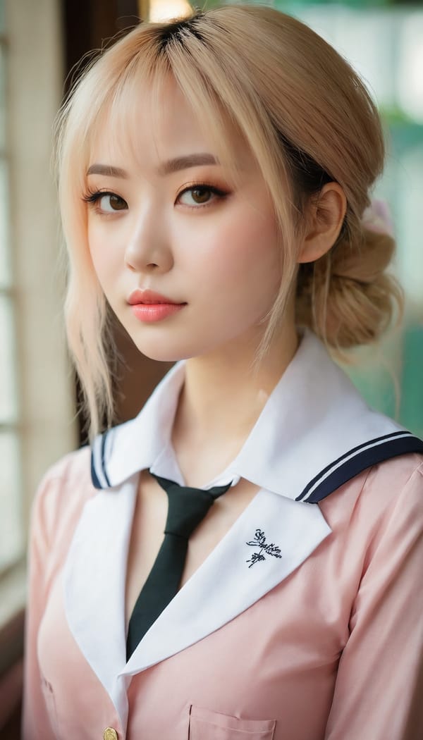 Tags: 21872187, SDXL
{"3": {"inputs": {"seed": 317327600444337, "steps": 32, "cfg": 5.29, "sampler_name": "dpmpp_2m", "scheduler": "karras", "denoise": 1.0, "model": ["27", 0], "positive": ["6", 0], "negative": ["7", 0], "latent_image": ["5", 0]}, "class_type": "KSampler"}, "4": {"inputs": {"ckpt_name": "juggernautxl.safetensors"}, "class_type": "CheckpointLoaderSimple"}, "5": {"inputs": {"width": 768, "height": 1344, "batch_size": 1}, "class_type": "EmptyLatentImage"}, "6": {"inputs": {"text": "28 year old girl, (double eyelids:1.12), (blush:1.14), (seductive pose:1.14), (eyelashes:1.02), (sexy lips:1.12), (pale skin:1.05), (detailed face:1.08), (beautiful eyes:1.10), (idol:1.00), (temptress:1.04), (slim:1.04), (in a seductive pose:1.04), (large perky breasts:0.95), (cleavage:1.04), (thigh gap:1.04), (school uniform:1.11), choker, busy street, (portra:1.01), (soft lighting:1.03), (RAW:1.04), (skin fuzz:1.08), (textured skin:1.05), (detailed skin:1.03), (candid cinema:1.04), (film:1.03), (natural looking skin:1.02)", "clip": ["27", 1]}, "class_type": "CLIPTextEncode"}, "7": {"inputs": {"text": "(twisted:1.10), (open mouth:1.10), (watermark:1.09), (distorted:1.13), (worst quality:1.12), (low resolution:1.12)", "clip": ["27", 1]}, "class_type": "CLIPTextEncode"}, "8": {"inputs": {"samples": ["3", 0], "vae": ["4", 2]}, "class_type": "VAEDecode"}, "25": {"inputs": {"lora_name": "nudify_xl.safetensors", "strength_model": 0.17, "strength_clip": 0.27, "model": ["4", 0], "clip": ["4", 1]}, "class_type": "LoraLoader"}, "26": {"inputs": {"lora_name": "shirtlift_SDXL_v2.safetensors", "strength_model": 0.04, "strength_clip": 0.03, "model": ["25", 0], "clip": ["25", 1]}, "class_type": "LoraLoader"}, "27": {"inputs": {"lora_name": "PerfectEyesXL.safetensors", "strength_model": 0.04, "strength_clip": 0.08, "model": ["26", 0], "clip": ["26", 1]}, "class_type": "LoraLoader"}, "30": {"inputs": {"model_name": "4x_NMKD-Superscale-SP_178000_G.pth"}, "class_type": "UpscaleModelLoader"}, "31": {"inputs": {"upscale_model": ["30", 0], "image": ["8", 0]}, "class_type": "ImageUpscaleWithModel"}, "32": {"inputs": {"upscale_method": "lanczos", "scale_by": 0.5, "image": ["31", 0]}, "class_type": "ImageScaleBy"}, "33": {"inputs": {"pixels": ["32", 0], "vae": ["4", 2]}, "class_type": "VAEEncode"}, "34": {"inputs": {"seed": 317327600444337, "steps": 32, "cfg": 5.29, "sampler_name": "dpmpp_2m", "scheduler": "karras", "denoise": 0.3, "model": ["27", 0], "positive": ["6", 0], "negative": ["7", 0], "latent_image": ["33", 0]}, "class_type": "KSampler"}, "36": {"inputs": {"samples": ["34", 0], "vae": ["4", 2]}, "class_type": "VAEDecode"}, "39": {"inputs": {"filename_prefix": "comfyapi-1724074063344", "images": ["36", 0]}, "class_type": "SaveImage"}}