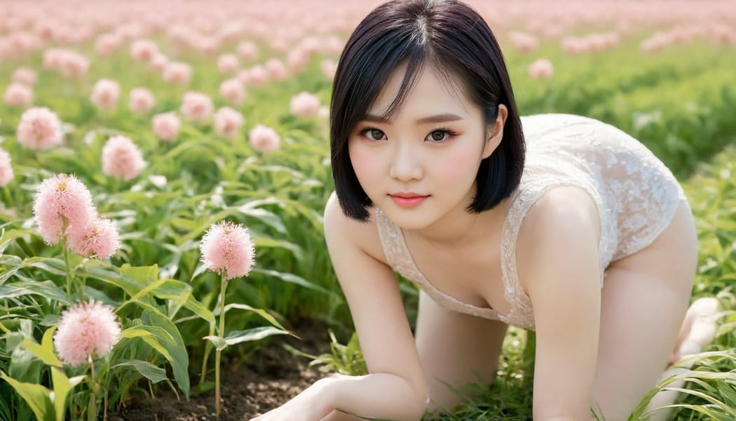 Tags: 21872187, SDXL
{"3": {"inputs": {"seed": 823294843289188, "steps": 32, "cfg": 6.18, "sampler_name": "dpmpp_2m", "scheduler": "karras", "denoise": 1.0, "model": ["27", 0], "positive": ["6", 0], "negative": ["7", 0], "latent_image": ["5", 0]}, "class_type": "KSampler"}, "4": {"inputs": {"ckpt_name": "juggernautXL_v8Rundiffusion.safetensors"}, "class_type": "CheckpointLoaderSimple"}, "5": {"inputs": {"width": 1344, "height": 768, "batch_size": 1}, "class_type": "EmptyLatentImage"}, "6": {"inputs": {"text": "20 year old girl, (taiwanese:1.10), (chinese:0.99), (pale skin:0.95), (blush:1.00), (detailed face:0.99), (seductive pose:0.99), (idol:0.99), (temptress:0.99), (sexy lips:1.00), (seductive facial expression:0.97), (cute:0.98), (beautiful eyes:0.97), (slim:0.97), (double eyelids:1.08), (eyelashes:1.02), (on all fours:1.00), (spreading ass cheeks:1.04), (from behind:1.03), (backboob:1.08), wearing (translucent clothes:1.08) on a flower field, (film:1.02), (skin fuzz:1.00), (soft lighting:1.00), (detailed skin:1.06), (natural looking skin:1.07), (candid cinema:1.04), (textured skin:1.07), (portra:1.08), (RAW:1.08)", "clip": ["27", 1]}, "class_type": "CLIPTextEncode"}, "7": {"inputs": {"text": "(twisted:1.08), (worst quality:1.10), (bad hands:1.08), (distorted:1.08), (low resolution:1.08), (open mouth:1.05), (watermark:1.13)", "clip": ["27", 1]}, "class_type": "CLIPTextEncode"}, "8": {"inputs": {"samples": ["3", 0], "vae": ["4", 2]}, "class_type": "VAEDecode"}, "25": {"inputs": {"lora_name": "nudify_xl.safetensors", "strength_model": 0.14, "strength_clip": 0.21, "model": ["4", 0], "clip": ["4", 1]}, "class_type": "LoraLoader"}, "26": {"inputs": {"lora_name": "shirtlift_SDXL_v2.safetensors", "strength_model": 0.09, "strength_clip": 0.01, "model": ["25", 0], "clip": ["25", 1]}, "class_type": "LoraLoader"}, "27": {"inputs": {"lora_name": "PerfectEyesXL.safetensors", "strength_model": 0.13, "strength_clip": 0.12, "model": ["26", 0], "clip": ["26", 1]}, "class_type": "LoraLoader"}, "30": {"inputs": {"model_name": "4x_NMKD-Superscale-SP_178000_G.pth"}, "class_type": "UpscaleModelLoader"}, "31": {"inputs": {"upscale_model": ["30", 0], "image": ["8", 0]}, "class_type": "ImageUpscaleWithModel"}, "32": {"inputs": {"upscale_method": "lanczos", "scale_by": 0.5, "image": ["31", 0]}, "class_type": "ImageScaleBy"}, "33": {"inputs": {"pixels": ["32", 0], "vae": ["4", 2]}, "class_type": "VAEEncode"}, "34": {"inputs": {"seed": 823294843289188, "steps": 32, "cfg": 6.18, "sampler_name": "dpmpp_2m", "scheduler": "karras", "denoise": 0.3, "model": ["27", 0], "positive": ["6", 0], "negative": ["7", 0], "latent_image": ["33", 0]}, "class_type": "KSampler"}, "36": {"inputs": {"samples": ["34", 0], "vae": ["4", 2]}, "class_type": "VAEDecode"}, "39": {"inputs": {"filename_prefix": "comfyapi-1708114492763", "images": ["36", 0]}, "class_type": "SaveImage"}}