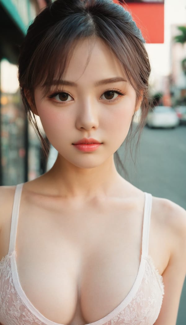 Tags: 21872187, SDXL
{"3": {"inputs": {"seed": 479047153719828, "steps": 32, "cfg": 5.92, "sampler_name": "dpmpp_2m", "scheduler": "karras", "denoise": 1.0, "model": ["27", 0], "positive": ["6", 0], "negative": ["7", 0], "latent_image": ["5", 0]}, "class_type": "KSampler"}, "4": {"inputs": {"ckpt_name": "juggernautxl.safetensors"}, "class_type": "CheckpointLoaderSimple"}, "5": {"inputs": {"width": 768, "height": 1344, "batch_size": 1}, "class_type": "EmptyLatentImage"}, "6": {"inputs": {"text": "24 year old girl, (double eyelids:1.02), (cute:1.05), (pale skin:0.99), (eyelashes:0.96), (idol:1.14), (sexy lips:1.13), (slim:1.14), (seductive pose:1.12), (blush:1.13), (detailed face:0.95), (seductive facial expression:0.96), (temptress:1.11), (beautiful eyes:0.97), (in a seductive pose:1.11), (large perky breasts:1.00), (cleavage:0.95), (thigh gap:0.95), (white tanktop:0.97), busy street, (RAW:1.04), (candid cinema:1.05), (natural looking skin:1.03), (film:1.04), (portra:1.08), (detailed skin:1.05), (textured skin:1.08), (soft lighting:1.05), (skin fuzz:1.04)", "clip": ["27", 1]}, "class_type": "CLIPTextEncode"}, "7": {"inputs": {"text": "(bad hands:1.10), (watermark:1.11), (low resolution:1.11), (open mouth:1.12), (twisted:1.12), (distorted:1.12), (worst quality:1.14)", "clip": ["27", 1]}, "class_type": "CLIPTextEncode"}, "8": {"inputs": {"samples": ["3", 0], "vae": ["4", 2]}, "class_type": "VAEDecode"}, "25": {"inputs": {"lora_name": "nudify_xl.safetensors", "strength_model": 0.12, "strength_clip": 0.07, "model": ["4", 0], "clip": ["4", 1]}, "class_type": "LoraLoader"}, "26": {"inputs": {"lora_name": "shirtlift_SDXL_v2.safetensors", "strength_model": 0.06, "strength_clip": 0.08, "model": ["25", 0], "clip": ["25", 1]}, "class_type": "LoraLoader"}, "27": {"inputs": {"lora_name": "PerfectEyesXL.safetensors", "strength_model": 0.09, "strength_clip": 0.11, "model": ["26", 0], "clip": ["26", 1]}, "class_type": "LoraLoader"}, "30": {"inputs": {"model_name": "4x_NMKD-Superscale-SP_178000_G.pth"}, "class_type": "UpscaleModelLoader"}, "31": {"inputs": {"upscale_model": ["30", 0], "image": ["8", 0]}, "class_type": "ImageUpscaleWithModel"}, "32": {"inputs": {"upscale_method": "lanczos", "scale_by": 0.5, "image": ["31", 0]}, "class_type": "ImageScaleBy"}, "33": {"inputs": {"pixels": ["32", 0], "vae": ["4", 2]}, "class_type": "VAEEncode"}, "34": {"inputs": {"seed": 479047153719828, "steps": 32, "cfg": 5.92, "sampler_name": "dpmpp_2m", "scheduler": "karras", "denoise": 0.3, "model": ["27", 0], "positive": ["6", 0], "negative": ["7", 0], "latent_image": ["33", 0]}, "class_type": "KSampler"}, "36": {"inputs": {"samples": ["34", 0], "vae": ["4", 2]}, "class_type": "VAEDecode"}, "39": {"inputs": {"filename_prefix": "comfyapi-1726769493319", "images": ["36", 0]}, "class_type": "SaveImage"}}