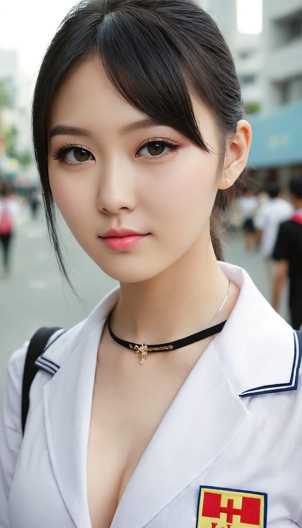 Tags: 21872187, SDXL
{"3": {"inputs": {"seed": 255657290421389, "steps": 64, "cfg": 6.45, "sampler_name": "dpmpp_2m", "scheduler": "karras", "denoise": 1.0, "model": ["27", 0], "positive": ["6", 0], "negative": ["7", 0], "latent_image": ["5", 0]}, "class_type": "KSampler"}, "4": {"inputs": {"ckpt_name": "juggernautXL_v8Rundiffusion.safetensors"}, "class_type": "CheckpointLoaderSimple"}, "5": {"inputs": {"width": 768, "height": 1344, "batch_size": 1}, "class_type": "EmptyLatentImage"}, "6": {"inputs": {"text": "25 year old girl, (ukrainian:1.01), (taiwanese:1.05), (seductive facial expression:1.00), (temptress:1.06), (slim:1.03), (sexy lips:0.97), (seductive pose:1.11), (cute:1.12), (eyelashes:0.98), (beautiful eyes:1.09), (detailed face:1.02), (pale skin:0.96), (double eyelids:1.00), (blush:1.04), (idol:0.95), (in a seductive pose:1.10), (large perky breasts:1.03), (cleavage:0.99), (thigh gap:0.97), (school uniform:1.00), choker, busy street, (detailed skin:1.03), (soft lighting:1.05), (skin fuzz:1.02), (portra:1.03), (textured skin:1.06), (natural looking skin:1.06), (RAW:1.08), (film:1.00), (candid cinema:1.07)", "clip": ["27", 1]}, "class_type": "CLIPTextEncode"}, "7": {"inputs": {"text": "(low resolution:1.14), (distorted:1.10), (bad hands:1.05), (open mouth:1.07), (worst quality:1.08), (twisted:1.08), (watermark:1.07)", "clip": ["27", 1]}, "class_type": "CLIPTextEncode"}, "8": {"inputs": {"samples": ["3", 0], "vae": ["4", 2]}, "class_type": "VAEDecode"}, "25": {"inputs": {"lora_name": "nudify_xl.safetensors", "strength_model": 0.0, "strength_clip": 0.0, "model": ["4", 0], "clip": ["4", 1]}, "class_type": "LoraLoader"}, "26": {"inputs": {"lora_name": "shirtlift_SDXL_v2.safetensors", "strength_model": 0.17, "strength_clip": 0.17, "model": ["25", 0], "clip": ["25", 1]}, "class_type": "LoraLoader"}, "27": {"inputs": {"lora_name": "PerfectEyesXL.safetensors", "strength_model": 0.05, "strength_clip": 0.11, "model": ["26", 0], "clip": ["26", 1]}, "class_type": "LoraLoader"}, "30": {"inputs": {"model_name": "4x_NMKD-Superscale-SP_178000_G.pth"}, "class_type": "UpscaleModelLoader"}, "31": {"inputs": {"upscale_model": ["30", 0], "image": ["8", 0]}, "class_type": "ImageUpscaleWithModel"}, "32": {"inputs": {"upscale_method": "lanczos", "scale_by": 0.5, "image": ["31", 0]}, "class_type": "ImageScaleBy"}, "33": {"inputs": {"pixels": ["32", 0], "vae": ["4", 2]}, "class_type": "VAEEncode"}, "34": {"inputs": {"seed": 255657290421389, "steps": 64, "cfg": 6.45, "sampler_name": "dpmpp_2m", "scheduler": "karras", "denoise": 0.3, "model": ["27", 0], "positive": ["6", 0], "negative": ["7", 0], "latent_image": ["33", 0]}, "class_type": "KSampler"}, "36": {"inputs": {"samples": ["34", 0], "vae": ["4", 2]}, "class_type": "VAEDecode"}, "39": {"inputs": {"filename_prefix": "comfyapi-1707927935307", "images": ["36", 0]}, "class_type": "SaveImage"}}