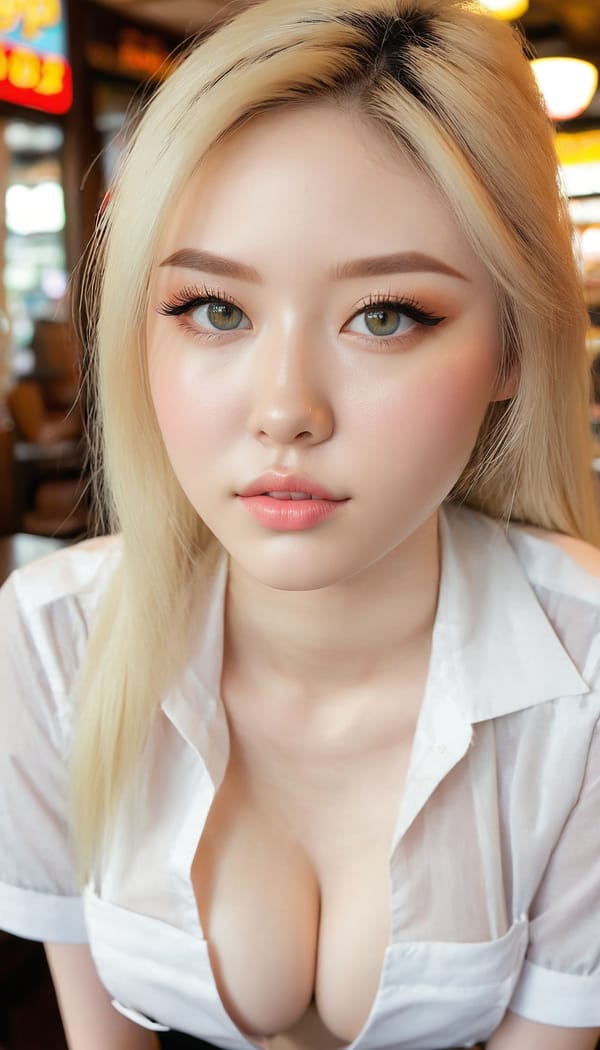 Tags: 21872187, SDXL
{"3": {"inputs": {"seed": 751499809822903, "steps": 64, "cfg": 7.26, "sampler_name": "dpmpp_2m", "scheduler": "karras", "denoise": 1.0, "model": ["27", 0], "positive": ["6", 0], "negative": ["7", 0], "latent_image": ["5", 0]}, "class_type": "KSampler"}, "4": {"inputs": {"ckpt_name": "juggernautxl.safetensors"}, "class_type": "CheckpointLoaderSimple"}, "5": {"inputs": {"width": 768, "height": 1344, "batch_size": 1}, "class_type": "EmptyLatentImage"}, "6": {"inputs": {"text": "22 year old girl, (sexy lips:1.05), (seductive pose:1.12), (seductive facial expression:1.02), (pale skin:1.13), (blush:1.06), (idol:1.01), (double eyelids:1.11), (beautiful eyes:1.04), (cute:1.08), (slim:1.05), (detailed face:0.98), (temptress:1.03), (eyelashes:1.02), (on all fours:1.09), (spreading ass cheeks:1.00), (from behind:1.14), (backboob:1.04), (a waitress in uniform:0.95) working at a restaurant, (textured skin:1.09), (film:1.02), (detailed skin:1.07), (skin fuzz:1.06), (soft lighting:1.09), (natural looking skin:1.07), (RAW:1.09), (candid cinema:1.07), (portra:1.00)", "clip": ["27", 1]}, "class_type": "CLIPTextEncode"}, "7": {"inputs": {"text": "(twisted:1.09), (worst quality:1.12), (distorted:1.14), (bad hands:1.08), (watermark:1.08), (open mouth:1.09), (low resolution:1.06)", "clip": ["27", 1]}, "class_type": "CLIPTextEncode"}, "8": {"inputs": {"samples": ["3", 0], "vae": ["4", 2]}, "class_type": "VAEDecode"}, "25": {"inputs": {"lora_name": "nudify_xl.safetensors", "strength_model": 0.28, "strength_clip": 0.23, "model": ["4", 0], "clip": ["4", 1]}, "class_type": "LoraLoader"}, "26": {"inputs": {"lora_name": "shirtlift_SDXL_v2.safetensors", "strength_model": 0.05, "strength_clip": 0.17, "model": ["25", 0], "clip": ["25", 1]}, "class_type": "LoraLoader"}, "27": {"inputs": {"lora_name": "PerfectEyesXL.safetensors", "strength_model": 0.14, "strength_clip": 0.0, "model": ["26", 0], "clip": ["26", 1]}, "class_type": "LoraLoader"}, "30": {"inputs": {"model_name": "4x_NMKD-Superscale-SP_178000_G.pth"}, "class_type": "UpscaleModelLoader"}, "31": {"inputs": {"upscale_model": ["30", 0], "image": ["8", 0]}, "class_type": "ImageUpscaleWithModel"}, "32": {"inputs": {"upscale_method": "lanczos", "scale_by": 0.5, "image": ["31", 0]}, "class_type": "ImageScaleBy"}, "33": {"inputs": {"pixels": ["32", 0], "vae": ["4", 2]}, "class_type": "VAEEncode"}, "34": {"inputs": {"seed": 751499809822903, "steps": 64, "cfg": 7.26, "sampler_name": "dpmpp_2m", "scheduler": "karras", "denoise": 0.3, "model": ["27", 0], "positive": ["6", 0], "negative": ["7", 0], "latent_image": ["33", 0]}, "class_type": "KSampler"}, "36": {"inputs": {"samples": ["34", 0], "vae": ["4", 2]}, "class_type": "VAEDecode"}, "39": {"inputs": {"filename_prefix": "comfyapi-1714990606273", "images": ["36", 0]}, "class_type": "SaveImage"}}