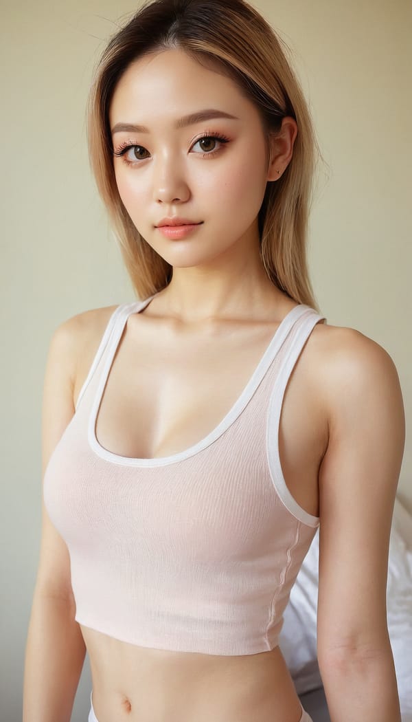 Tags: 21872187, SDXL
{"3": {"inputs": {"seed": 874235096266964, "steps": 64, "cfg": 7.1, "sampler_name": "dpmpp_2m", "scheduler": "karras", "denoise": 1.0, "model": ["27", 0], "positive": ["6", 0], "negative": ["7", 0], "latent_image": ["5", 0]}, "class_type": "KSampler"}, "4": {"inputs": {"ckpt_name": "juggernautxl.safetensors"}, "class_type": "CheckpointLoaderSimple"}, "5": {"inputs": {"width": 768, "height": 1344, "batch_size": 1}, "class_type": "EmptyLatentImage"}, "6": {"inputs": {"text": "24 year old girl, (cute:1.09), (seductive pose:0.96), (eyelashes:1.09), (detailed face:0.96), (slim:1.09), (pale skin:0.98), (sexy lips:1.03), (seductive facial expression:1.01), (double eyelids:1.12), (blush:1.14), (idol:0.95), (temptress:1.14), (perky ass:0.96), (exposed ass:1.11), (looking back:1.09), (sexy ass:0.95), (thigh gap:1.08), (white tanktop:1.10), busy street, (RAW:1.02), (portra:1.07), (natural looking skin:1.04), (candid cinema:1.08), (detailed skin:1.06), (textured skin:1.04), (skin fuzz:1.08), (soft lighting:1.02), (film:1.04)", "clip": ["27", 1]}, "class_type": "CLIPTextEncode"}, "7": {"inputs": {"text": "(distorted:1.12), (worst quality:1.06), (low resolution:1.12), (bad hands:1.08), (open mouth:1.06), (watermark:1.10), (twisted:1.06)", "clip": ["27", 1]}, "class_type": "CLIPTextEncode"}, "8": {"inputs": {"samples": ["3", 0], "vae": ["4", 2]}, "class_type": "VAEDecode"}, "25": {"inputs": {"lora_name": "nudify_xl.safetensors", "strength_model": 0.13, "strength_clip": 0.0, "model": ["4", 0], "clip": ["4", 1]}, "class_type": "LoraLoader"}, "26": {"inputs": {"lora_name": "shirtlift_SDXL_v2.safetensors", "strength_model": 0.0, "strength_clip": 0.13, "model": ["25", 0], "clip": ["25", 1]}, "class_type": "LoraLoader"}, "27": {"inputs": {"lora_name": "PerfectEyesXL.safetensors", "strength_model": 0.01, "strength_clip": 0.03, "model": ["26", 0], "clip": ["26", 1]}, "class_type": "LoraLoader"}, "30": {"inputs": {"model_name": "4x_NMKD-Superscale-SP_178000_G.pth"}, "class_type": "UpscaleModelLoader"}, "31": {"inputs": {"upscale_model": ["30", 0], "image": ["8", 0]}, "class_type": "ImageUpscaleWithModel"}, "32": {"inputs": {"upscale_method": "lanczos", "scale_by": 0.5, "image": ["31", 0]}, "class_type": "ImageScaleBy"}, "33": {"inputs": {"pixels": ["32", 0], "vae": ["4", 2]}, "class_type": "VAEEncode"}, "34": {"inputs": {"seed": 874235096266964, "steps": 64, "cfg": 7.1, "sampler_name": "dpmpp_2m", "scheduler": "karras", "denoise": 0.3, "model": ["27", 0], "positive": ["6", 0], "negative": ["7", 0], "latent_image": ["33", 0]}, "class_type": "KSampler"}, "36": {"inputs": {"samples": ["34", 0], "vae": ["4", 2]}, "class_type": "VAEDecode"}, "39": {"inputs": {"filename_prefix": "comfyapi-1734941601486", "images": ["36", 0]}, "class_type": "SaveImage"}}