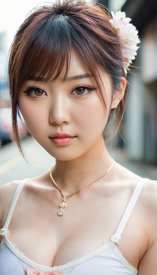 Tags: 21872187, SDXL
{"3": {"inputs": {"seed": 492312427105594, "steps": 32, "cfg": 7.65, "sampler_name": "dpmpp_2m", "scheduler": "karras", "denoise": 1.0, "model": ["27", 0], "positive": ["6", 0], "negative": ["7", 0], "latent_image": ["5", 0]}, "class_type": "KSampler"}, "4": {"inputs": {"ckpt_name": "juggernautxl.safetensors"}, "class_type": "CheckpointLoaderSimple"}, "5": {"inputs": {"width": 768, "height": 1344, "batch_size": 1}, "class_type": "EmptyLatentImage"}, "6": {"inputs": {"text": "26 year old girl, (japanese:1.14), (taiwanese:1.03), (blush:0.97), (pale skin:1.00), (idol:1.04), (cute:1.05), (seductive pose:1.09), (seductive facial expression:1.08), (sexy lips:1.04), (temptress:1.14), (double eyelids:0.99), (eyelashes:1.11), (slim:0.97), (beautiful eyes:1.12), (detailed face:1.03), (in a seductive pose:0.95), (large perky breasts:0.98), (cleavage:1.03), (thigh gap:0.97), (school uniform:1.03), choker, busy street, (detailed skin:1.01), (portra:1.03), (natural looking skin:1.06), (RAW:1.01), (soft lighting:1.08), (candid cinema:1.03), (film:1.08), (skin fuzz:1.08), (textured skin:1.00)", "clip": ["27", 1]}, "class_type": "CLIPTextEncode"}, "7": {"inputs": {"text": "(worst quality:1.06), (distorted:1.13), (bad hands:1.14), (open mouth:1.14), (low resolution:1.05), (watermark:1.08), (twisted:1.10)", "clip": ["27", 1]}, "class_type": "CLIPTextEncode"}, "8": {"inputs": {"samples": ["3", 0], "vae": ["4", 2]}, "class_type": "VAEDecode"}, "25": {"inputs": {"lora_name": "nudify_xl.safetensors", "strength_model": 0.19, "strength_clip": 0.27, "model": ["4", 0], "clip": ["4", 1]}, "class_type": "LoraLoader"}, "26": {"inputs": {"lora_name": "shirtlift_SDXL_v2.safetensors", "strength_model": 0.07, "strength_clip": 0.01, "model": ["25", 0], "clip": ["25", 1]}, "class_type": "LoraLoader"}, "27": {"inputs": {"lora_name": "PerfectEyesXL.safetensors", "strength_model": 0.08, "strength_clip": 0.04, "model": ["26", 0], "clip": ["26", 1]}, "class_type": "LoraLoader"}, "30": {"inputs": {"model_name": "4x_NMKD-Superscale-SP_178000_G.pth"}, "class_type": "UpscaleModelLoader"}, "31": {"inputs": {"upscale_model": ["30", 0], "image": ["8", 0]}, "class_type": "ImageUpscaleWithModel"}, "32": {"inputs": {"upscale_method": "lanczos", "scale_by": 0.5, "image": ["31", 0]}, "class_type": "ImageScaleBy"}, "33": {"inputs": {"pixels": ["32", 0], "vae": ["4", 2]}, "class_type": "VAEEncode"}, "34": {"inputs": {"seed": 492312427105594, "steps": 32, "cfg": 7.65, "sampler_name": "dpmpp_2m", "scheduler": "karras", "denoise": 0.3, "model": ["27", 0], "positive": ["6", 0], "negative": ["7", 0], "latent_image": ["33", 0]}, "class_type": "KSampler"}, "36": {"inputs": {"samples": ["34", 0], "vae": ["4", 2]}, "class_type": "VAEDecode"}, "39": {"inputs": {"filename_prefix": "comfyapi-1726340860932", "images": ["36", 0]}, "class_type": "SaveImage"}}