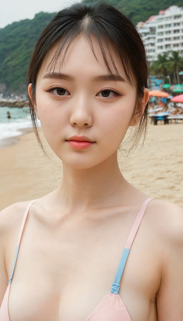 Tags: 21872187, SDXL
{"3": {"inputs": {"seed": 579442633961986, "steps": 32, "cfg": 7.65, "sampler_name": "dpmpp_2m", "scheduler": "karras", "denoise": 1.0, "model": ["27", 0], "positive": ["6", 0], "negative": ["7", 0], "latent_image": ["5", 0]}, "class_type": "KSampler"}, "4": {"inputs": {"ckpt_name": "juggernautXL_v8Rundiffusion.safetensors"}, "class_type": "CheckpointLoaderSimple"}, "5": {"inputs": {"width": 768, "height": 1344, "batch_size": 1}, "class_type": "EmptyLatentImage"}, "6": {"inputs": {"text": "20 year old girl, (chinese:0.98), (korean:1.04), (russian:1.06), (ukrainian:1.08), (double eyelids:1.03), (cute:0.98), (temptress:1.03), (sexy lips:1.01), (detailed face:1.11), (pale skin:1.11), (blush:1.06), (seductive facial expression:1.03), (eyelashes:0.96), (beautiful eyes:0.98), (slim:1.02), (idol:1.08), (seductive pose:1.04), (perky ass:0.99), (exposed ass:1.10), (looking back:1.02), (sexy ass:1.11), (thigh gap:1.07), wearing (bikini:1.14) at a beach, (skin fuzz:1.01), (RAW:1.01), (detailed skin:1.07), (candid cinema:1.00), (textured skin:1.04), (portra:1.01), (soft lighting:1.08), (natural looking skin:1.09), (film:1.03)", "clip": ["27", 1]}, "class_type": "CLIPTextEncode"}, "7": {"inputs": {"text": "(watermark:1.11), (twisted:1.12), (worst quality:1.05), (bad hands:1.08), (open mouth:1.05), (low resolution:1.06)", "clip": ["27", 1]}, "class_type": "CLIPTextEncode"}, "8": {"inputs": {"samples": ["3", 0], "vae": ["4", 2]}, "class_type": "VAEDecode"}, "25": {"inputs": {"lora_name": "nudify_xl.safetensors", "strength_model": 0.25, "strength_clip": 0.02, "model": ["4", 0], "clip": ["4", 1]}, "class_type": "LoraLoader"}, "26": {"inputs": {"lora_name": "shirtlift_SDXL_v2.safetensors", "strength_model": 0.04, "strength_clip": 0.02, "model": ["25", 0], "clip": ["25", 1]}, "class_type": "LoraLoader"}, "27": {"inputs": {"lora_name": "PerfectEyesXL.safetensors", "strength_model": 0.04, "strength_clip": 0.08, "model": ["26", 0], "clip": ["26", 1]}, "class_type": "LoraLoader"}, "30": {"inputs": {"model_name": "4x_NMKD-Superscale-SP_178000_G.pth"}, "class_type": "UpscaleModelLoader"}, "31": {"inputs": {"upscale_model": ["30", 0], "image": ["8", 0]}, "class_type": "ImageUpscaleWithModel"}, "32": {"inputs": {"upscale_method": "lanczos", "scale_by": 0.5, "image": ["31", 0]}, "class_type": "ImageScaleBy"}, "33": {"inputs": {"pixels": ["32", 0], "vae": ["4", 2]}, "class_type": "VAEEncode"}, "34": {"inputs": {"seed": 579442633961986, "steps": 32, "cfg": 7.65, "sampler_name": "dpmpp_2m", "scheduler": "karras", "denoise": 0.3, "model": ["27", 0], "positive": ["6", 0], "negative": ["7", 0], "latent_image": ["33", 0]}, "class_type": "KSampler"}, "36": {"inputs": {"samples": ["34", 0], "vae": ["4", 2]}, "class_type": "VAEDecode"}, "39": {"inputs": {"filename_prefix": "comfyapi-1707395374030", "images": ["36", 0]}, "class_type": "SaveImage"}}