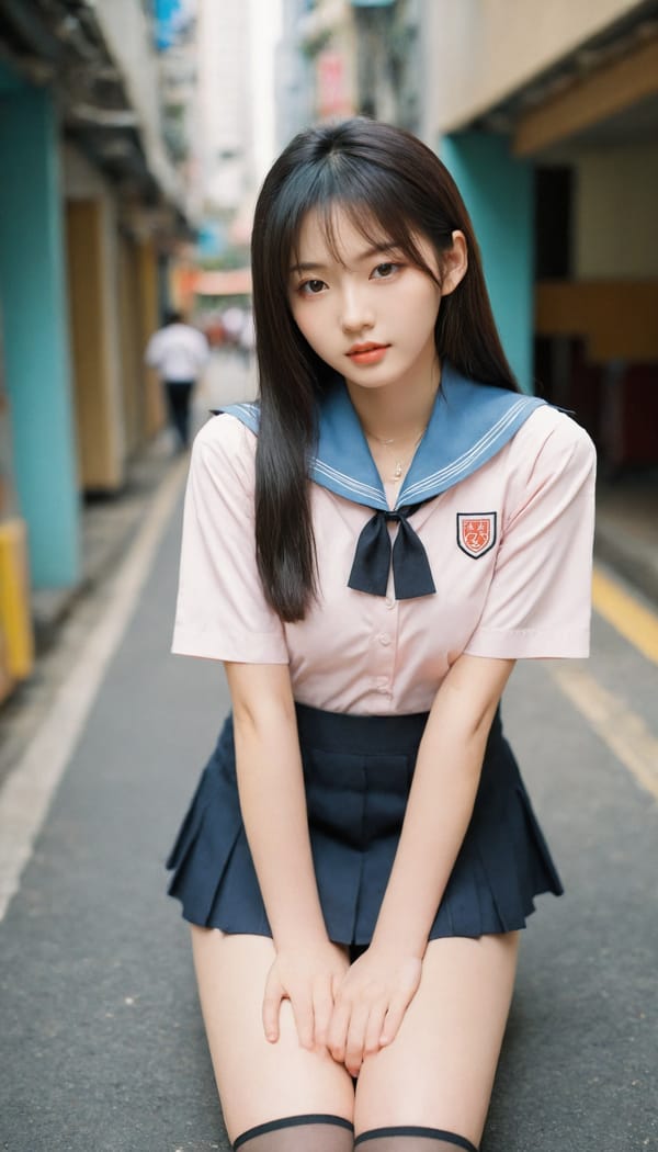 Tags: 21872187, SDXL
{"3": {"inputs": {"seed": 588348023680784, "steps": 32, "cfg": 5.19, "sampler_name": "dpmpp_2m", "scheduler": "karras", "denoise": 1.0, "model": ["27", 0], "positive": ["6", 0], "negative": ["7", 0], "latent_image": ["5", 0]}, "class_type": "KSampler"}, "4": {"inputs": {"ckpt_name": "leosamsHelloworldSDXL_helloworldSDXL32DPO.safetensors"}, "class_type": "CheckpointLoaderSimple"}, "5": {"inputs": {"width": 768, "height": 1344, "batch_size": 1}, "class_type": "EmptyLatentImage"}, "6": {"inputs": {"text": "19 year old girl, (taiwanese:1.01), (eyelashes:0.95), (temptress:1.03), (cute:0.98), (beautiful eyes:0.95), (blush:0.99), (seductive pose:0.98), (detailed face:1.03), (double eyelids:0.96), (sexy lips:1.06), (slim:1.14), (idol:1.07), (seductive facial expression:1.04), (pale skin:1.04), (in a seductive pose:1.13), (large perky breasts:0.97), (cleavage:1.06), (thigh gap:1.12), (school uniform:1.08), choker, busy street, (RAW:1.09), (detailed skin:1.06), (natural looking skin:1.06), (soft lighting:1.00), (textured skin:1.00), (skin fuzz:1.02), (film:1.03), (portra:1.07), (candid cinema:1.02)", "clip": ["27", 1]}, "class_type": "CLIPTextEncode"}, "7": {"inputs": {"text": "(bad hands:1.08), (open mouth:1.06), (watermark:1.09), (low resolution:1.12), (worst quality:1.12), (twisted:1.05), (distorted:1.06)", "clip": ["27", 1]}, "class_type": "CLIPTextEncode"}, "8": {"inputs": {"samples": ["3", 0], "vae": ["4", 2]}, "class_type": "VAEDecode"}, "25": {"inputs": {"lora_name": "nudify_xl.safetensors", "strength_model": 0.14, "strength_clip": 0.13, "model": ["4", 0], "clip": ["4", 1]}, "class_type": "LoraLoader"}, "26": {"inputs": {"lora_name": "shirtlift_SDXL_v2.safetensors", "strength_model": 0.04, "strength_clip": 0.11, "model": ["25", 0], "clip": ["25", 1]}, "class_type": "LoraLoader"}, "27": {"inputs": {"lora_name": "PerfectEyesXL.safetensors", "strength_model": 0.13, "strength_clip": 0.06, "model": ["26", 0], "clip": ["26", 1]}, "class_type": "LoraLoader"}, "30": {"inputs": {"model_name": "4x_NMKD-Superscale-SP_178000_G.pth"}, "class_type": "UpscaleModelLoader"}, "31": {"inputs": {"upscale_model": ["30", 0], "image": ["8", 0]}, "class_type": "ImageUpscaleWithModel"}, "32": {"inputs": {"upscale_method": "lanczos", "scale_by": 0.5, "image": ["31", 0]}, "class_type": "ImageScaleBy"}, "33": {"inputs": {"pixels": ["32", 0], "vae": ["4", 2]}, "class_type": "VAEEncode"}, "34": {"inputs": {"seed": 588348023680784, "steps": 32, "cfg": 5.19, "sampler_name": "dpmpp_2m", "scheduler": "karras", "denoise": 0.3, "model": ["27", 0], "positive": ["6", 0], "negative": ["7", 0], "latent_image": ["33", 0]}, "class_type": "KSampler"}, "36": {"inputs": {"samples": ["34", 0], "vae": ["4", 2]}, "class_type": "VAEDecode"}, "39": {"inputs": {"filename_prefix": "comfyapi-1707294799937", "images": ["36", 0]}, "class_type": "SaveImage"}}