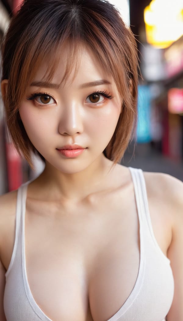 Tags: 21872187, SDXL
{"3": {"inputs": {"seed": 100622112456446, "steps": 32, "cfg": 6.45, "sampler_name": "dpmpp_2m", "scheduler": "karras", "denoise": 1.0, "model": ["27", 0], "positive": ["6", 0], "negative": ["7", 0], "latent_image": ["5", 0]}, "class_type": "KSampler"}, "4": {"inputs": {"ckpt_name": "juggernautxl.safetensors"}, "class_type": "CheckpointLoaderSimple"}, "5": {"inputs": {"width": 768, "height": 1344, "batch_size": 1}, "class_type": "EmptyLatentImage"}, "6": {"inputs": {"text": "20 year old girl, (taiwanese:1.03), (idol:1.00), (temptress:1.10), (double eyelids:0.98), (slim:1.06), (detailed face:1.09), (eyelashes:1.10), (beautiful eyes:1.03), (cute:1.09), (blush:1.11), (seductive facial expression:0.95), (sexy lips:1.02), (pale skin:1.03), (in a seductive pose:1.04), (large perky breasts:1.04), (cleavage:1.09), (thigh gap:1.11), (white tanktop:1.08), busy street, (skin fuzz:1.07), (portra:1.02), (natural looking skin:1.00), (candid cinema:1.07), (film:1.01), (detailed skin:1.04), (textured skin:1.09), (soft lighting:1.09), (RAW:1.01)", "clip": ["27", 1]}, "class_type": "CLIPTextEncode"}, "7": {"inputs": {"text": "(watermark:1.08), (open mouth:1.05), (worst quality:1.08), (bad hands:1.10), (twisted:1.09), (low resolution:1.09), (distorted:1.14)", "clip": ["27", 1]}, "class_type": "CLIPTextEncode"}, "8": {"inputs": {"samples": ["3", 0], "vae": ["4", 2]}, "class_type": "VAEDecode"}, "25": {"inputs": {"lora_name": "nudify_xl.safetensors", "strength_model": 0.05, "strength_clip": 0.15, "model": ["4", 0], "clip": ["4", 1]}, "class_type": "LoraLoader"}, "26": {"inputs": {"lora_name": "shirtlift_SDXL_v2.safetensors", "strength_model": 0.09, "strength_clip": 0.07, "model": ["25", 0], "clip": ["25", 1]}, "class_type": "LoraLoader"}, "27": {"inputs": {"lora_name": "PerfectEyesXL.safetensors", "strength_model": 0.02, "strength_clip": 0.16, "model": ["26", 0], "clip": ["26", 1]}, "class_type": "LoraLoader"}, "30": {"inputs": {"model_name": "4x_NMKD-Superscale-SP_178000_G.pth"}, "class_type": "UpscaleModelLoader"}, "31": {"inputs": {"upscale_model": ["30", 0], "image": ["8", 0]}, "class_type": "ImageUpscaleWithModel"}, "32": {"inputs": {"upscale_method": "lanczos", "scale_by": 0.5, "image": ["31", 0]}, "class_type": "ImageScaleBy"}, "33": {"inputs": {"pixels": ["32", 0], "vae": ["4", 2]}, "class_type": "VAEEncode"}, "34": {"inputs": {"seed": 100622112456446, "steps": 32, "cfg": 6.45, "sampler_name": "dpmpp_2m", "scheduler": "karras", "denoise": 0.3, "model": ["27", 0], "positive": ["6", 0], "negative": ["7", 0], "latent_image": ["33", 0]}, "class_type": "KSampler"}, "36": {"inputs": {"samples": ["34", 0], "vae": ["4", 2]}, "class_type": "VAEDecode"}, "39": {"inputs": {"filename_prefix": "comfyapi-1713575658032", "images": ["36", 0]}, "class_type": "SaveImage"}}