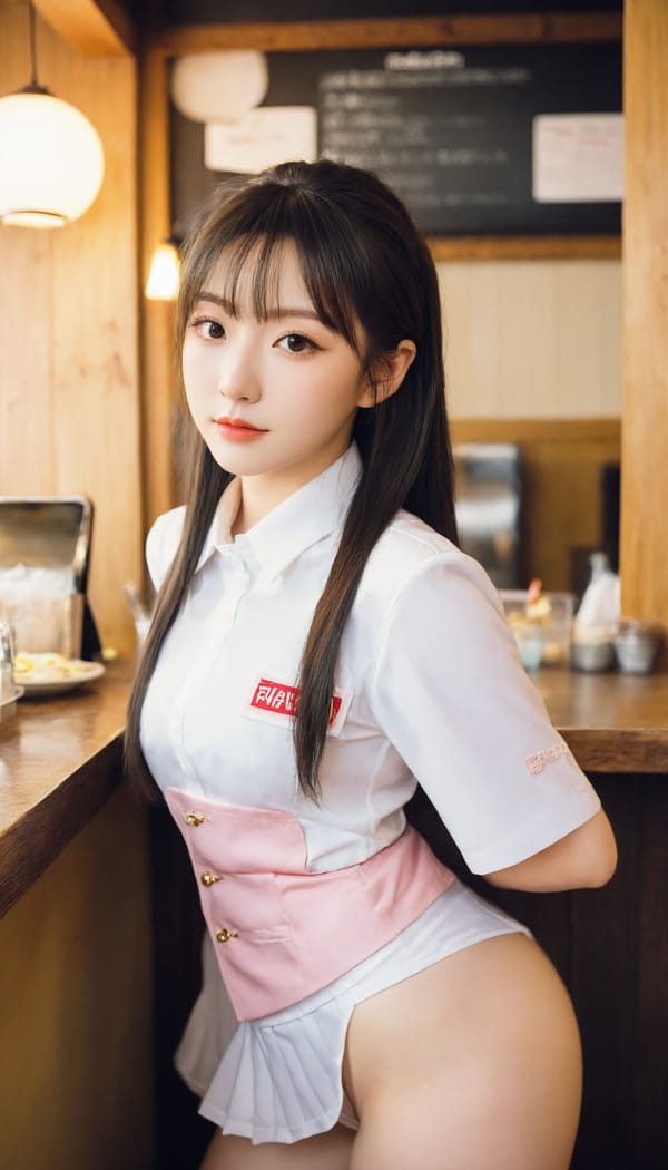 Tags: 21872187, SDXL
{"3": {"inputs": {"seed": 382421964835560, "steps": 32, "cfg": 5.03, "sampler_name": "dpmpp_2m", "scheduler": "karras", "denoise": 1.0, "model": ["27", 0], "positive": ["6", 0], "negative": ["7", 0], "latent_image": ["5", 0]}, "class_type": "KSampler"}, "4": {"inputs": {"ckpt_name": "leosamsHelloworldSDXL_helloworldSDXL32DPO.safetensors"}, "class_type": "CheckpointLoaderSimple"}, "5": {"inputs": {"width": 768, "height": 1344, "batch_size": 1}, "class_type": "EmptyLatentImage"}, "6": {"inputs": {"text": "22 year old girl, (japanese:1.14), (chinese:1.05), (idol:1.05), (cute:1.09), (double eyelids:1.09), (seductive facial expression:1.10), (slim:1.00), (seductive pose:1.02), (beautiful eyes:0.97), (sexy lips:0.99), (temptress:1.06), (eyelashes:1.04), (pale skin:1.12), (detailed face:0.96), (blush:1.02), (perky ass:1.03), (exposed ass:1.11), (looking back:0.97), (sexy ass:0.99), (thigh gap:0.95), (a waitress in uniform:1.00) working at a restaurant, (portra:1.01), (soft lighting:1.09), (RAW:1.04), (detailed skin:1.09), (natural looking skin:1.08), (skin fuzz:1.02), (textured skin:1.04), (film:1.02), (candid cinema:1.00)", "clip": ["27", 1]}, "class_type": "CLIPTextEncode"}, "7": {"inputs": {"text": "(bad hands:1.09), (watermark:1.12), (distorted:1.11), (low resolution:1.09), (twisted:1.07), (worst quality:1.08), (open mouth:1.13)", "clip": ["27", 1]}, "class_type": "CLIPTextEncode"}, "8": {"inputs": {"samples": ["3", 0], "vae": ["4", 2]}, "class_type": "VAEDecode"}, "25": {"inputs": {"lora_name": "nudify_xl.safetensors", "strength_model": 0.21, "strength_clip": 0.34, "model": ["4", 0], "clip": ["4", 1]}, "class_type": "LoraLoader"}, "26": {"inputs": {"lora_name": "shirtlift_SDXL_v2.safetensors", "strength_model": 0.17, "strength_clip": 0.18, "model": ["25", 0], "clip": ["25", 1]}, "class_type": "LoraLoader"}, "27": {"inputs": {"lora_name": "PerfectEyesXL.safetensors", "strength_model": 0.0, "strength_clip": 0.13, "model": ["26", 0], "clip": ["26", 1]}, "class_type": "LoraLoader"}, "30": {"inputs": {"model_name": "4x_NMKD-Superscale-SP_178000_G.pth"}, "class_type": "UpscaleModelLoader"}, "31": {"inputs": {"upscale_model": ["30", 0], "image": ["8", 0]}, "class_type": "ImageUpscaleWithModel"}, "32": {"inputs": {"upscale_method": "lanczos", "scale_by": 0.5, "image": ["31", 0]}, "class_type": "ImageScaleBy"}, "33": {"inputs": {"pixels": ["32", 0], "vae": ["4", 2]}, "class_type": "VAEEncode"}, "34": {"inputs": {"seed": 382421964835560, "steps": 32, "cfg": 5.03, "sampler_name": "dpmpp_2m", "scheduler": "karras", "denoise": 0.3, "model": ["27", 0], "positive": ["6", 0], "negative": ["7", 0], "latent_image": ["33", 0]}, "class_type": "KSampler"}, "36": {"inputs": {"samples": ["34", 0], "vae": ["4", 2]}, "class_type": "VAEDecode"}, "39": {"inputs": {"filename_prefix": "comfyapi-1707684858662", "images": ["36", 0]}, "class_type": "SaveImage"}}